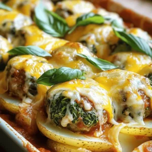 - 1 pound ground beef or turkey - 1 cup fresh spinach, chopped - 1 cup shredded mozzarella cheese - 1/2 cup grated Parmesan cheese - 1/4 cup breadcrumbs - 1 large egg - 1 teaspoon garlic powder - 1 teaspoon onion powder - Salt and pepper to taste - 4 medium potatoes, thinly sliced - 2 cups marinara sauce - 1 teaspoon Italian seasoning - Olive oil for drizzling For this cheesy spinach meatball and potato bake, you can choose between ground beef or turkey. Both options work well and offer great flavor. The fresh spinach adds a pop of color and boosts nutrition. You can use any cheese you love, but mozzarella and Parmesan give the best taste and texture. Don’t forget the seasonings! Garlic powder and onion powder bring out the meatball's flavor. Salt and pepper are essential for a well-seasoned dish. The potatoes serve as a hearty base, so slice them thin for even cooking. Marinara sauce ties everything together, adding a rich layer of flavor. Italian seasoning brings warmth and depth. Finally, drizzle olive oil to keep it moist as it bakes. If you want to see how to put this all together, check the Full Recipe. 1. Preheating the oven: Start by preheating your oven to 375°F (190°C). This step is key for even cooking. 2. Mixing the meatball ingredients: In a large mixing bowl, combine 1 pound of ground beef or turkey, 1 cup of chopped fresh spinach, 1 cup of shredded mozzarella cheese, 1/2 cup of grated Parmesan cheese, 1/4 cup of breadcrumbs, 1 large egg, 1 teaspoon of garlic powder, 1 teaspoon of onion powder, and salt and pepper to taste. Mix until everything blends well. 3. Forming meatballs: Shape the mixture into small, round meatballs, about 1 inch in diameter. This size helps them cook evenly and makes them easy to eat. 1. Arranging potatoes and meatballs: In a large baking dish, layer half of the sliced potatoes on the bottom. Drizzle with olive oil and sprinkle with a pinch of salt and Italian seasoning. Next, place the meatballs evenly over the potato layer. 2. Adding marinara sauce and final layers: Pour 2 cups of marinara sauce over the meatballs. Then, add the remaining potato slices on top, arranging them neatly. Drizzle with more olive oil and season with salt and Italian seasoning. 3. Baking duration and key tips for success: Cover the dish with aluminum foil and bake for 30 minutes. After that, remove the foil and sprinkle more cheese on top. Bake uncovered for another 15-20 minutes. Your bake is done when the potatoes are soft and the cheese is golden brown. Let it cool for a few minutes before serving. For the full recipe, see the provided details above. Enjoy your delicious cheesy spinach meatball and potato bake! - Ensuring meatballs hold together: To keep meatballs from falling apart, mix the ground meat well with the other ingredients. Make sure the breadcrumbs absorb moisture from the egg. This helps bind everything together. - Perfecting potato doneness: For perfectly cooked potatoes, slice them thinly. Thin slices cook faster and become tender. Layer them evenly in the dish so they all cook at the same time. - Serving ideas and garnishes: Serve the bake straight from the dish. A sprinkle of fresh basil or parsley adds color and flavor. You can also drizzle a little olive oil on top before serving for shine. - Pairing options for sides and drinks: This dish pairs well with a simple side salad. A light vinaigrette complements the rich flavors. For drinks, a crisp white wine or sparkling water works nicely. For more details, check out the Full Recipe. {{image_2}} You can switch up the protein in this dish. If you want a lighter option, use ground chicken or turkey. For a plant-based meal, try using lentils or chickpeas. Both choices will still give you great flavor and texture in your bake. Cheese is another area to play around. Mozzarella adds a nice stretch, but you can use cheddar for a sharper taste. Feta cheese can also add a tangy kick. Experiment with different cheeses to find your favorite mix. To boost nutrition, add more veggies. Chopped bell peppers, zucchini, or mushrooms work well. You can mix these in with the meatballs or layer them between the potatoes. This will not only enhance flavor but also add color and nutrients. If you have dietary needs, you can modify the recipe easily. For a gluten-free option, swap breadcrumbs with gluten-free ones or use ground oats. This makes the dish more inclusive for everyone at your table. For the full recipe, check out the main article. To keep your cheesy spinach meatball and potato bake fresh, store leftovers in an airtight container. This helps prevent moisture loss and keeps flavors intact. Enjoy this dish within 3 to 4 days for the best taste. If you meal prep, consider dividing the bake into individual portions. This makes it easy to grab and reheat later. When it's time to enjoy leftovers, the best way to reheat is in the oven. Preheat your oven to 350°F (175°C). Place the portion in an oven-safe dish, cover it with foil, and heat for about 20 minutes. This method helps maintain the texture of the potatoes and keeps the meatballs juicy. If you want to freeze it, let the bake cool completely. Then, wrap it tightly in plastic wrap and foil. It can last up to three months in the freezer. When you're ready to eat, thaw it overnight in the fridge before reheating. For the full recipe, check out the original cooking instructions. What can I substitute for breadcrumbs? You can use crushed crackers or rolled oats. These options work well and add texture. If you want a gluten-free option, try almond flour or ground cornflakes. Can I make this dish ahead of time? Yes, you can prepare the meatballs and layer the dish a day before. Just cover it and store it in the fridge. When ready, bake it as instructed. How do I know when it's done cooking? Check if the potatoes are tender with a fork. The meatballs should be cooked through, and the cheese should be golden and bubbly. Can I use frozen spinach instead of fresh? Yes, frozen spinach works great. Just thaw and drain it well before mixing it into the meatballs. This helps prevent excess moisture. How to make it gluten-free? Use gluten-free breadcrumbs or oats. Check your marinara sauce for gluten-free labeling. This ensures you keep the dish safe for those with gluten allergies. Suggested toppings for extra flavor Try adding fresh herbs like basil or parsley. A sprinkle of red pepper flakes adds heat. You can also drizzle with balsamic glaze for a sweet touch. This blog post covered the essential ingredients and steps to make a delicious meatball dish. We explored different meats, cheeses, and how to prep and layer everything. With tips for cooking and serving, you can impress anyone at your table. Remember, you can swap ingredients to suit your taste and storage tips help keep leftovers fresh. Enjoy making this meal, and let your creativity shine in the kitchen!