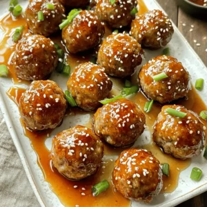Using ground turkey gives these meatballs a lighter flavor and a healthy twist. Ground turkey is lean, which helps keep the meatballs moist. I love it because it absorbs flavors well. Breadcrumbs are key to holding the meatballs together. They create a nice texture that makes each bite satisfying. I prefer whole wheat breadcrumbs for a bit more fiber. Parmesan cheese adds a savory note. Its salty flavor enhances the taste and keeps the meatballs rich. Garlic and onion powder are essential for flavor. Garlic brings a sweet, aromatic taste. Onion powder adds depth and warmth. Together, they create a strong base for the meatballs. Fresh herbs, like parsley, brighten the dish. They add a pop of color, too! I always use chopped parsley for a fresh taste. It balances the rich flavors of the meatballs and adds a nice crunch. Honey plays a big role in this dish. It brings sweetness that contrasts with the savory meat. The sticky glaze makes the meatballs shine and adds a fun texture. Soy sauce adds umami, which deepens the flavor. I recommend using low sodium to keep it balanced. Apple cider vinegar gives a tangy kick that brightens everything up. Ginger adds warmth and spice, rounding out the flavors. For the full recipe, check out the [Full Recipe]. To make these honey garlic turkey meatballs, start by combining the ingredients in a large bowl. You will need: - 1 lb ground turkey - 1/2 cup breadcrumbs - 1/4 cup grated Parmesan cheese - 1/4 cup fresh parsley, chopped - 1 egg, beaten - 3 cloves garlic, minced - 1 teaspoon onion powder - 1/2 teaspoon salt - 1/2 teaspoon black pepper Mix these items gently until everything is well blended. For the perfect texture, avoid overmixing. If the mixture feels too wet, add a bit more breadcrumbs. If it feels too dry, a splash of water can help. Once your mixture is ready, shape the meatballs evenly. Aim for about 1 inch in diameter. Use wet hands to prevent sticking. Place your meatballs on a lined baking sheet, ensuring they are spaced apart. Bake them in a preheated oven at 400°F (200°C) for 20 minutes. This will give them a nice golden color and keep them juicy. Halfway through baking, check for browning. If they look too pale, switch to broil for the last few minutes. While the meatballs bake, focus on the honey garlic glaze. In a small saucepan, combine: - 1/2 cup honey - 1/4 cup low sodium soy sauce - 1 tablespoon apple cider vinegar - 1 teaspoon ginger, minced Heat this mixture over medium heat. Stir until it combines well and brings to a simmer. You want the glaze to thicken slightly but not become too sticky. Once the meatballs are done, toss them in the glaze. Let them simmer for 3-5 minutes to meld the flavors. This step really brings out the sweet and savory notes. For the complete recipe, check the Full Recipe. To avoid dry meatballs, you need to add moisture. Mix in breadcrumbs with the meat. You can also use an egg to help bind the mix. Make sure not to overmix. This keeps your meatballs tender. For enhancing flavor profiles, fresh herbs are key. I like to add parsley. It adds a fresh taste. You can also try adding a splash of lemon juice. This brightens the flavors and makes them pop. You can cook meatballs in different ways. Pan-frying gives a nice crust. Baking is easier and less messy. I recommend baking for an even cook. If you choose to pan-fry, use medium heat. Cooking times vary with size. For 1-inch meatballs, bake them for about 20 minutes. If you're making larger meatballs, add a few more minutes. Always check that they are cooked through. Pair your meatballs with delicious sides. Steamed rice is a classic option. You can also serve them with a salad for a fresh crunch. For dips, try a sweet chili sauce or a spicy mayo. They add a fun twist. When plating, make it look nice. Use a large platter and drizzle extra honey garlic sauce on top. Sprinkle sesame seeds and chopped green onions. This makes your dish pop and looks appealing. For more ideas, check the Full Recipe for inspiration. {{image_2}} You can switch the ground turkey with other proteins. Ground chicken works well and keeps the dish light. Ground beef adds richness and flavor. If you're looking for a vegetarian option, try using plant-based meat. It mimics the texture and absorbs the honey garlic sauce nicely. Feel free to get creative with spices. Adding red pepper flakes gives a nice kick. For a sweeter taste, increase the honey by a tablespoon. You can even mix in some pineapple juice for a tropical twist. Consider adding teriyaki sauce for a different flavor profile. Each tweak can change the dish in fun ways. Honey garlic turkey meatballs can be served in many styles. Turn them into sliders by placing them in small buns. This makes a great appetizer or party food. Mix the meatballs with pasta for a quick weeknight dinner. You can also store them for meal prep. They reheat well and can be part of a balanced meal for busy days. For the full recipe, check out the details provided earlier. To keep your honey garlic turkey meatballs fresh, cool them first. Place them in airtight containers. They last up to four days in the fridge. If you want to save them longer, freeze the meatballs. Wrap each meatball in plastic wrap, then place them in a freezer bag. They can stay in the freezer for about three months. When reheating, make sure to keep the flavors. Try adding a touch of honey or soy sauce when you reheat them. You can reheat meatballs in various ways. The oven is great for keeping them crispy. Preheat your oven to 350°F (175°C) and bake for about 10-15 minutes. You can also use the microwave for quick reheating. Place them in a microwave-safe dish and cover. Heat for 1-2 minutes. To keep the meatballs juicy, add a splash of water or sauce before reheating. This helps lock in moisture. Cooking ahead makes busy nights much easier. You can make a big batch of meatballs on a weekend. Store them in the fridge or freezer. Use them in different meals during the week. Try adding them to pasta, salads, or grain bowls. You can even make sliders for a fun lunch. This way, you enjoy tasty meals without spending too much time cooking. For the full recipe, check the Honey Garlic Turkey Meatballs section. Yes, you can use ground turkey breast. Ground turkey breast is leaner than regular ground turkey. This means fewer calories and less fat. However, the texture may be drier. To keep them moist, add a bit more honey or some olive oil to the meatball mix. Leftovers can last up to four days in the fridge. Store them in an airtight container. Make sure they cool down before sealing. This helps keep them fresh and safe to eat later. Yes, you can prepare these meatballs ahead. Shape and bake them, then let them cool. Store in the fridge for up to two days or freeze for longer. Just thaw and reheat when ready to serve. This makes meal prep a breeze! Get creative with your leftovers! You can make a meatball sub with bread and sauce. Another idea is to toss them in pasta or rice for a quick meal. You can also serve them with a side of veggies for a balanced plate. This article explored how to make delicious honey garlic meatballs using ground turkey. We discussed key ingredients like breadcrumbs, garlic, and fresh herbs that enhance flavor. I shared step-by-step instructions for preparing, shaping, and baking the meatballs, along with tips to perfect their texture. You can explore variations and storage options to keep your meals fresh. Cooking should be fun and flexible. With these insights, you can create tasty, satisfying dishes that everyone will enjoy. Happy cooking!