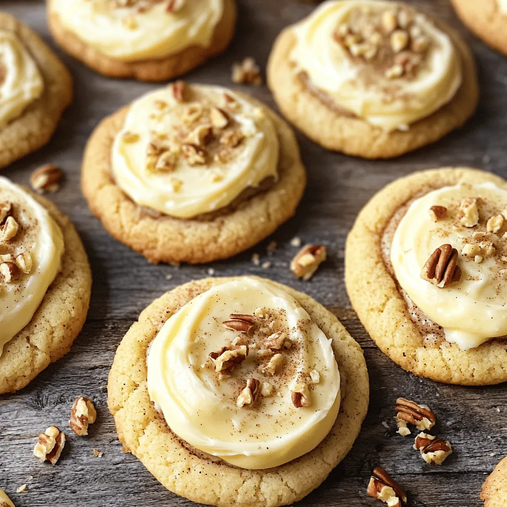 To make these easy cinnamon roll cookies, gather these simple ingredients: - 1 cup unsalted butter, softened - 1 cup granulated sugar - 1 cup brown sugar, packed - 2 large eggs - 2 teaspoons vanilla extract - 3 cups all-purpose flour - 1 teaspoon baking powder - 1 teaspoon baking soda - 1 teaspoon cinnamon - ½ teaspoon salt - ½ cup chopped pecans or walnuts (optional) - ½ cup cream cheese, softened (for frosting) - 1 cup powdered sugar (for frosting) - 1-2 tablespoons milk (for frosting) - Pinch of cinnamon (for frosting) You can add more flavor with these optional items: - ½ cup raisins or dried cranberries - 1 teaspoon nutmeg for a warm spice kick - 1 teaspoon almond extract for a nutty twist If you need to change some ingredients, here are good swaps: - Use vegan butter to make it dairy-free. - Replace eggs with flaxseed meal mixed with water for a vegan option. - For gluten-free cookies, use a gluten-free flour blend. - Coconut cream can replace cream cheese for a dairy-free frosting. These options make it easy to enjoy cinnamon roll cookies no matter your needs. For the full recipe, check the detailed instructions above. - Preheating the Oven Start by preheating your oven to 350°F (175°C). This step is key for even baking. While the oven heats, line a baking sheet with parchment paper. This keeps the cookies from sticking. - Creaming the Butter and Sugars In a large bowl, combine 1 cup of softened butter, 1 cup of granulated sugar, and 1 cup of brown sugar. Use an electric mixer on medium speed. Beat for about 2-3 minutes until the mixture is light and fluffy. This aeration makes your cookies soft. In another bowl, whisk together 3 cups of all-purpose flour, 1 teaspoon of baking powder, 1 teaspoon of baking soda, 1 teaspoon of cinnamon, and ½ teaspoon of salt. Mixing these dry ingredients well ensures your cookies have balanced flavor and texture. Gradually add the dry mix to the wet ingredients. Mix until just combined. If you want, fold in ½ cup of chopped pecans or walnuts at this point. Use a cookie scoop or tablespoon to drop the dough onto the prepared baking sheet. Space them about 2 inches apart as they will spread. Bake in your preheated oven for 10-12 minutes. The edges should turn lightly golden. The centers may look a bit soft, but that's okay! They will firm up as they cool. Once done, cool them on the baking sheet for about 5 minutes. Then, transfer them to a wire rack to cool completely. For the full recipe, refer to the ingredients section. One mistake is overmixing the dough. This can make the cookies tough. Mix the wet and dry ingredients gently until just combined. Another mistake is not measuring the flour correctly. Too much flour can lead to dry cookies. Use a spoon to scoop the flour into your measuring cup and level it off. Lastly, don't skip cooling the cookies. They need time to set after baking. To keep your cookies soft, watch the baking time closely. Pull them from the oven when the edges are golden, but the centers still look soft. They will firm up as they cool. Adding a little extra butter or sugar can also help keep cookies moist. If you want to make them even softer, consider adding some applesauce. This will add moisture without changing the flavor much. Here are some tools that can help you bake these cookies perfectly: - Mixing bowls: Use a large bowl for mixing wet and dry ingredients. - Electric mixer: This will save you time when creaming butter and sugar. - Cookie scoop: This helps you get even-sized cookies. - Parchment paper: Line your baking sheet for easy cookie removal. - Wire rack: Use this to cool your cookies evenly. These tools make the process smoother and more enjoyable. For more tips, check out the Full Recipe. {{image_2}} You can change up the flavor of your cinnamon roll cookies by adding nuts or fruits. For a nutty crunch, try using chopped pecans or walnuts. These add texture and richness to the cookies. If you want a fruity twist, consider adding dried cranberries or raisins. Chop them into small pieces for even distribution. Mixing in about half a cup works well. This small change can give your cookies a whole new taste. The frosting on these cookies can also be changed to suit your taste. If you like a classic cream cheese frosting, stick with the recipe. But for a chocolatey flavor, mix in cocoa powder. Start with two tablespoons and adjust to your liking. You can also add vanilla extract for a richer taste. If you want a lighter option, try a simple glaze with powdered sugar and milk. Just whisk them together until smooth. This lets the cookies shine while still adding sweetness. If you want a vegan version, it’s easy to swap ingredients. Use plant-based butter instead of regular butter. For the eggs, try using flax eggs. Just mix one tablespoon of ground flaxseed with three tablespoons of water. Let it sit for a few minutes until it thickens. For the frosting, use a dairy-free cream cheese or make a coconut cream frosting. This way, you can enjoy these cinnamon roll cookies without any animal products. These small swaps make the recipe friendly for everyone. You can find the full recipe above to get started on your baking adventure! To keep your cinnamon roll cookies fresh, place them in an airtight container. This helps maintain their soft texture. You can layer parchment paper between the cookies to avoid sticking. Store them at room temperature for the best taste. If you have leftover frosting, store it in a separate container in the fridge. Freezing is a great option if you want to enjoy these cookies later. First, let the cookies cool completely. Then, place them on a baking sheet in a single layer. Freeze them for about one hour. Once frozen, transfer the cookies to a freezer bag. Remember to remove as much air as possible before sealing. They can stay in the freezer for up to three months. Cinnamon roll cookies are best enjoyed fresh, but they can last. If stored properly in an airtight container, they will stay fresh for up to three days. After that, they may start to dry out. If frozen, you can enjoy them for months. Just thaw them at room temperature when you're ready to eat. For more details, check the Full Recipe. To reheat cinnamon roll cookies, preheat your oven to 350°F (175°C). Place the cookies on a baking sheet. Heat them for about 5-8 minutes. This warms the cookies and makes them soft again. You can also use a microwave. Heat them for 10-15 seconds. Be careful not to overheat, or they may become tough. Yes, you can make these cookies without eggs. Use a substitute like applesauce or mashed banana. Use 1/4 cup of applesauce for each egg. This keeps the cookies moist and helps them hold together. Another option is to use flaxseed meal. Mix 1 tablespoon of flaxseed with 2.5 tablespoons of water. Let it sit for 5 minutes before adding it to the dough. You can tell when the cookies are done by checking their edges. They should look lightly golden. The centers may look soft, which is okay. They will firm up while cooling. To be sure, you can use a toothpick. Insert it into the center of a cookie. If it comes out clean or with a few crumbs, the cookies are done. This blog post shared how to make tasty cinnamon roll cookies. You learned about key ingredients, step-by-step baking, and useful tips. Variations showed how to customize your cookies, while storage advice will keep them fresh. Enjoy baking these cookies and experimenting with flavors. With practice, you’ll create perfect treats every time. Happy baking!