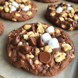 To make these delightful cookies, gather the following ingredients: - 1 cup unsalted butter, softened - 1 cup brown sugar, packed - 1/2 cup granulated sugar - 2 large eggs - 2 teaspoons vanilla extract - 2 1/2 cups all-purpose flour - 1 teaspoon baking soda - 1 teaspoon salt - 1 cup semi-sweet chocolate chips - 1 cup mini marshmallows - 1 cup chopped walnuts (or any nuts of choice) - 1/2 cup cocoa powder Each ingredient plays a key part in making these cookies special: - Unsalted butter: Adds rich flavor and helps create a soft texture. - Brown sugar: Gives moisture and a deep, caramel taste. - Granulated sugar: Balances sweetness and helps cookies spread. - Eggs: Bind the ingredients and add moisture. - Vanilla extract: Enhances flavor with a warm, sweet note. - All-purpose flour: Forms the base of the cookie structure. - Baking soda: Acts as a leavening agent for a light texture. - Salt: Balances sweetness and enhances flavors. - Chocolate chips: Provide gooey chocolatey goodness in every bite. - Mini marshmallows: Add a sweet, fluffy surprise. - Chopped walnuts: Give crunch and a nutty flavor. - Cocoa powder: Intensifies the chocolate flavor. You can customize your Rocky Road Cookies with these optional ingredients: - Different nuts: Try almonds or pecans for a unique twist. - Peanut butter chips: For a nutty chocolate combination. - Dried fruit: Add raisins or cherries for a fruity touch. - Different flavored extracts: Almond or coconut can change the taste. Experimenting with these options can make your cookies even more fun! If you want the full recipe, check it out for more details on how to create these amazing treats. First, gather your ingredients. You will need butter, sugars, eggs, and more. Next, soften the butter at room temperature. In a large bowl, mix the softened butter with brown and granulated sugars. Beat them together until the mix is light and fluffy. This takes about 3 to 4 minutes. Add the eggs one at a time. Then, mix in the vanilla extract. In another bowl, whisk together the flour, baking soda, salt, and cocoa powder. This will ensure even mixing later. Gradually add the dry mix into the wet mix. Stir until just combined. Don’t overmix! Fold in the chocolate chips, mini marshmallows, and chopped walnuts. This adds flavor and texture. Now, it’s time to bake. Preheat your oven to 350°F (175°C). Line your baking sheet with parchment paper. Use a cookie scoop or tablespoon to drop rounded balls of dough onto the sheet. Leave space between each cookie. Bake in the preheated oven for 10 to 12 minutes. The edges should be set while the centers are still soft. Once done, take them out and let them rest on the baking sheet for 5 minutes. After that, transfer them to a wire rack to cool completely. To get the best cookie texture, remember these tips. Use room temperature butter for easy mixing. Don’t skip the chilling step if you want thicker cookies. This helps them keep shape while baking. Measure your flour correctly by spooning it into the cup and leveling it off. Overpacking can make cookies dense. Lastly, keep an eye on baking time. If you want soft cookies, take them out when they look slightly underbaked. This is the key to a chewy, gooey center. For the full recipe, refer to the earlier section. When making Levain Bakery rocky road cookies, avoid overmixing your dough. This can lead to tough cookies. Also, don’t skip chilling the dough. It helps the cookies hold their shape. Ensure your oven is fully preheated before baking. This gives your cookies a nice rise. To achieve that chewy texture, use more brown sugar than white sugar. This adds moisture. You can also add an extra egg yolk. The yolk provides richness and chewiness. Lastly, bake your cookies just until the edges set. This keeps the centers soft and gooey. Measuring ingredients correctly is key. Use a kitchen scale for accuracy. If you don’t have a scale, spoon flour into a measuring cup. Don’t scoop directly from the bag. This can pack flour and give you too much. For brown sugar, pack it firmly into your measuring cup. This ensures you get the right amount for sweetness. Try these tips for a delightful batch of cookies. For a complete guide, check out the Full Recipe. {{image_2}} You can switch up flavors in Rocky Road cookies. Try using different nuts, like pecans or almonds, for a unique crunch. You can also swap semi-sweet chocolate chips with dark or milk chocolate for a sweeter taste. If you want a fruity twist, add dried cherries or cranberries. This small change gives your cookies a fun new flavor. Making Rocky Road cookies gluten-free is easy. Use gluten-free flour instead of all-purpose flour. For a vegan version, replace the butter with coconut oil. Use flaxseed meal mixed with water as an egg substitute. This mix helps bind the dough well. You can also find dairy-free chocolate chips for a vegan treat. These swaps keep your cookies tasty, no matter your dietary needs. Get creative with add-ins! Try adding crushed graham crackers for a s'mores vibe. You can also mix in peanut butter chips for extra flavor. Want something crunchy? Toss in some pretzel bits. These add-ins make each bite exciting. If you love coconut, shredded coconut can bring a tropical twist. Each variation makes the cookies your own! For the full recipe, feel free to check the recipe section above. To keep your Rocky Road cookies fresh, store them in an airtight container. This container helps maintain their soft and chewy texture. You can use plastic or glass containers. Line the bottom with parchment paper to absorb moisture. Keep the cookies at room temperature, away from direct sunlight or heat. If you stack them, place parchment paper between layers to prevent sticking. When stored properly, Rocky Road cookies last about one week at room temperature. They may stay fresh for longer, up to two weeks, but they will lose some of their best texture and flavor. If you notice any signs of staleness, it’s best to eat them sooner. Freezing cookies is a great way to save them for later. To freeze Rocky Road cookies, let them cool completely. Then, place them in a single layer on a baking sheet and freeze for about two hours. Once frozen, transfer them to a freezer-safe bag or container. They can last up to three months in the freezer. When you’re ready to enjoy them, simply thaw at room temperature. You can also warm them in the oven for a few minutes to regain that fresh-baked feel. Enjoy your tasty treat whenever you want! To make these cookies at home, you need to follow a simple process. Start by gathering your ingredients. Mix butter and sugars until fluffy. Then, add eggs and vanilla. In another bowl, mix flour, baking soda, salt, and cocoa. Combine both mixtures gently and fold in the chocolate chips, marshmallows, and nuts. Drop rounded dough onto a baking sheet and bake at 350°F for 10-12 minutes. For the full recipe, check the details above. These cookies stand out due to their rich texture and flavor. The mix of chocolate, nuts, and marshmallows creates a delightful taste. The soft centers contrast with the slightly crisp edges. This combination makes each bite feel like a treat. The cocoa powder adds depth, while the marshmallows give a fun, gooey surprise. It’s a perfect blend of sweet and nutty that you won’t forget. Yes, you can substitute ingredients in this recipe. If you want a lighter cookie, use less sugar. For a nut-free version, leave out the walnuts. You can replace semi-sweet chocolate chips with dark or white chocolate. For a gluten-free option, try gluten-free flour. Make sure to adjust baking times if you change ingredients. You can buy Levain Bakery Rocky Road Cookies directly from their bakery in New York City. They also ship nationwide through their website. If you don’t live near their stores, check local gourmet shops. Some places may carry similar cookies inspired by Levain’s famous recipes. You now have a complete guide to making Levain Bakery's famous Rocky Road cookies. We covered the ingredient list, mixing procedures, and the best tips to avoid common mistakes. You learned how to customize flavors and store your cookies for freshness. These cookies are a treat, and with practice, you'll nail the perfect texture. Baking can be fun and rewarding. Enjoy experimenting with your flavors and share the joy with friends. Happy baking!