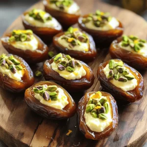 - 12 large medjool dates, pitted - 1 cup mascarpone cheese - 2 tablespoons honey - 1 teaspoon vanilla extract - 1/4 teaspoon sea salt - 1/4 cup chopped pistachios (for garnish) - Zest of 1 orange (optional, for extra flavor) The first key ingredient is the medjool dates. They are sweet, soft, and perfect for stuffing. The mascarpone cheese is rich and creamy, giving each date a lovely texture. Honey adds a touch of natural sweetness to the filling. The vanilla extract enhances the flavor with a warm note. Sea salt balances the sweetness, making each bite delightful. Chopped pistachios are for garnish. They add a nice crunch and a pop of color. If you want something special, add orange zest. It gives a bright, citrusy flavor that pairs well with the sweetness of the dates. Each serving contains approximately: - Calories: 250 - Fats: 15g - Carbs: 30g - Protein: 5g The ingredients in this recipe offer some great health benefits. Medjool dates are high in fiber, which aids digestion. They also provide natural sugars for energy. Mascarpone cheese gives calcium, which supports strong bones. Honey is known for its antioxidants, which help fight inflammation. Pistachios add healthy fats and protein while also being a good source of vitamins. You can find the full recipe in this article. Enjoy creating these delicious mascarpone stuffed dates! 1. Preheat your oven to 350°F (175°C). This helps the dates warm up nicely. 2. Line a baking sheet with parchment paper. This prevents sticking and makes cleanup easy. 3. In a mixing bowl, combine the mascarpone cheese, honey, vanilla extract, and sea salt. 4. Mix well until the filling is smooth and creamy. If you like, add the orange zest for a fresh twist. 1. Slice each date lengthwise on one side. Be careful not to cut all the way through. This creates a pocket for the filling. 2. Use a small spoon or piping bag to fill each date with the mascarpone mixture. Make sure you fill them well, but don’t overstuff! 1. Place the stuffed dates on the prepared baking sheet. 2. Bake in the preheated oven for about 10 minutes. The dates should be warm and the mascarpone slightly melted. 3. Look for signs that the dates are done. They should be soft but not too mushy. Remove them and let them cool for a minute. You can find the full recipe in the earlier section. Enjoy your sweet treat! To create the ideal creamy consistency, use fresh mascarpone cheese. Mix it with honey, vanilla, and sea salt until it’s smooth. If you want extra flavor, fold in orange zest. This will elevate your filling and add a citrusy zing. When filling the dates, do not overstuff them. Aim for a generous but controlled amount of filling. If you overfill, the mascarpone might ooze out during baking. A small spoon or piping bag works best for filling. Present your stuffed dates on a beautiful platter. Drizzle them with extra honey for a sweet touch. Sprinkle additional chopped pistachios on top for color and crunch. This adds visual appeal. For drinks, pair these treats with a sweet dessert wine or a light sparkling beverage. The flavors of honey and cheese balance well with these drinks. One common mistake is cutting the dates too deep. Make a shallow slice to create a pocket for filling. If you cut too far, the dates might fall apart. Another pitfall is not cooling the dates after baking. Let them cool for a minute before serving. This helps the mascarpone set, so it won’t slide out. Enjoy creating this simple yet elegant treat from the full recipe! {{image_2}} You can easily switch up the flavors in your mascarpone stuffed dates. For sweeteners, try using maple syrup or agave. Both add a unique touch and balance the richness of the mascarpone. If you want to get creative, you can mix in cocoa powder for a chocolatey twist. Alternatively, blend in espresso for a coffee flavor that pairs well with dates. The toppings can also change the game. Consider using walnuts or almonds for added crunch. They also bring a nice flavor contrast. For a finishing touch, drizzle your stuffed dates with balsamic reduction or chocolate sauce. This extra layer of flavor makes your treats even more special. You can find the full recipe for the best mascarpone stuffed dates in the sections above. To keep your mascarpone stuffed dates fresh, store them in the fridge. Place them in an airtight container. This keeps them safe from odors and moisture. They will last about 3 to 5 days in the fridge. After that, the dates may dry out or lose their flavor. Yes, you can freeze stuffed dates! Freezing helps preserve their taste for later. To freeze, place the dates in a single layer on a baking sheet. Freeze them for about 1 to 2 hours until firm. Once frozen, transfer them to a freezer bag or container. Make sure to remove as much air as possible. When you want to enjoy them again, take the dates out of the freezer. Let them sit in the fridge overnight to defrost. You can also leave them at room temperature for a quicker thaw. Just remember, the texture may change slightly after freezing. Enjoy them as a sweet treat anytime! For the full recipe, refer to the section above. You can use cream cheese or ricotta as a substitute. These cheeses have a similar texture but may taste different. To adjust the flavor, add a bit of honey or sugar to cream cheese. For ricotta, blend it well to make it smooth. This will help replicate the creamy feel of mascarpone. To create a vegan version, use vegan cream cheese or cashew cream. For cashew cream, soak cashews in water and blend them with a bit of lemon juice. This gives a creamy taste. You can also add maple syrup instead of honey. This keeps the sweetness while making it plant-based. Mascarpone stuffed dates pair well with light appetizers like cheese platters. They also work nicely with wine or sparkling drinks. Try serving them with a sweet white wine or a fruity mocktail. This adds a nice touch to your gathering. You learned how to make delicious mascarpone stuffed dates. We covered all the key ingredients, including medjool dates, mascarpone cheese, and tasty spices. I shared step-by-step instructions for preparing, filling, and baking these treats. You also discovered tips for perfecting your dates and ways to store them. In the end, stuffed dates are a fun and tasty treat. They’re great for snacks, desserts, or parties. Enjoy getting creative with flavors and toppings! Happy cooking!