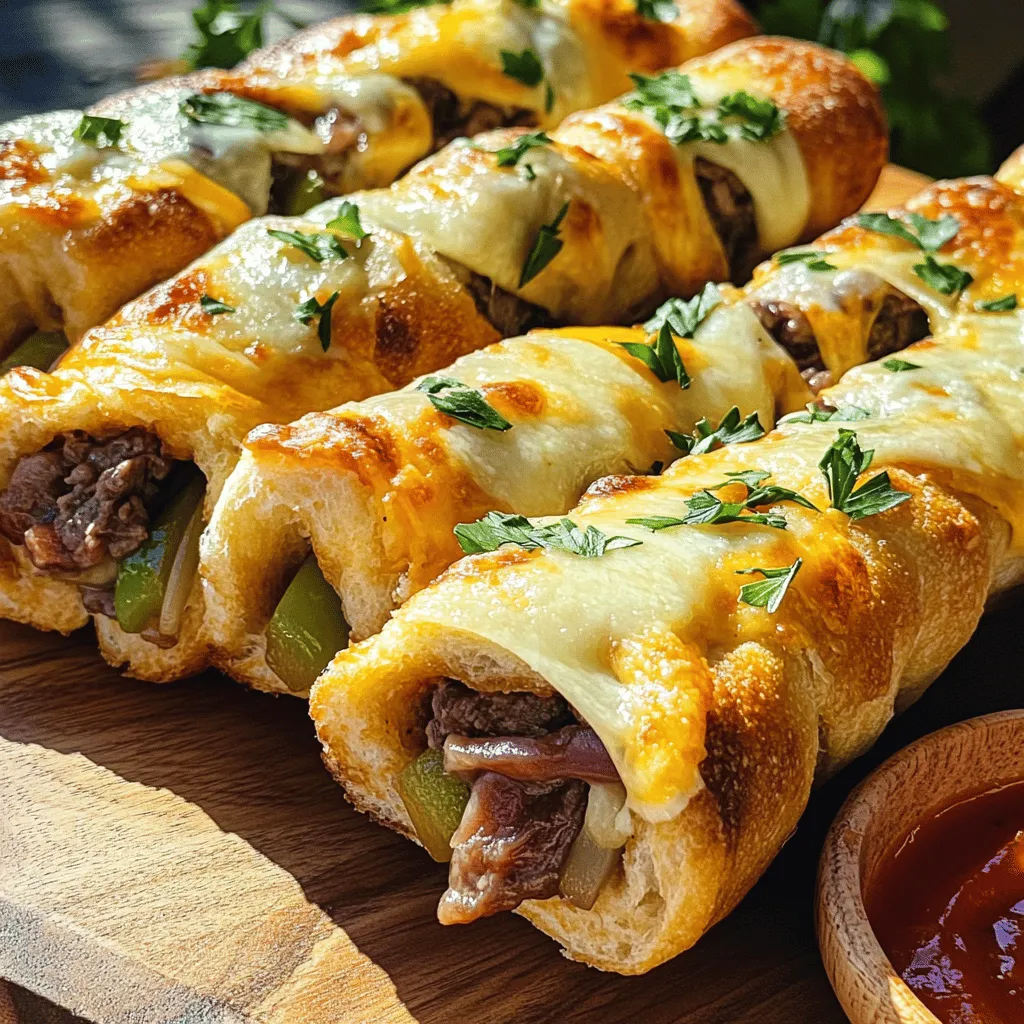 Philly Cheesesteak Stuffed Cheesy Breadsticks Delight