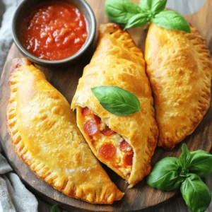 To make Air Fryer Calzones, you need some key ingredients. Fresh ingredients make a big difference in taste. Here is what you will need: - 2 cups all-purpose flour - 1 teaspoon active dry yeast - 1 teaspoon sugar - 1 teaspoon salt - 3/4 cup warm water (110°F) - 1 tablespoon olive oil - 1 cup ricotta cheese - 1 cup shredded mozzarella cheese - 1/2 cup grated Parmesan cheese - 1/2 cup diced pepperoni or cooked veggies for a vegetarian option - 1 teaspoon Italian seasoning - 1 egg (for egg wash) - Marinara sauce for dipping Using fresh ingredients ensures that each bite bursts with flavor. For example, fresh herbs can enhance your calzones. You can customize your calzones with different fillings. If you want a vegetarian option, add more veggies or beans. Here are some ideas for fillings: - Spinach and feta cheese - Mushrooms and bell peppers - Chicken or sausage for meat lovers Cheese is also important. You can mix different types to create unique flavors. Consider using: - Gouda for a smokier taste - Cheddar for a sharp flavor - Vegan cheese if you prefer plant-based options To make these calzones, you will need some kitchen tools. Here is a list of what you need: - Air fryer: This is the star of the show. - Mixing bowls: You will use these for mixing dough and fillings. - Rolling pin: This helps you roll out the dough evenly. Gather these tools before you start. They will help make your cooking experience smooth and fun. To make the dough, you first need to activate the yeast. In a small bowl, mix warm water, sugar, and yeast. Let it sit for about 5-10 minutes. You want it to become foamy. This shows that the yeast is alive. Next, grab a large mixing bowl. Whisk together flour and salt. Make a well in the center. Pour in the yeast mixture and olive oil. Mix until it forms a dough. Kneading is key for a good texture. Place the dough on a floured surface. Knead for about 5 minutes. It should feel smooth and elastic. Once done, place the dough in a greased bowl. Cover it with a damp cloth. Let it rise in a warm spot for about 30 minutes. It should double in size. Now let’s prepare the filling. In a separate bowl, mix ricotta, mozzarella, Parmesan, and your choice of pepperoni or veggies. I recommend mixing well to combine flavors. When filling the calzones, portion the mixture evenly. A generous spoonful on one half of the dough circle works best. Leave a border around the edge. To seal your calzones, fold the dough over. Press the edges together firmly. You can use a fork to crimp and seal them. This prevents leaks during cooking. It’s time to air fry! Preheat your air fryer to 375°F (190°C). This step is crucial for even cooking. While it preheats, brush the tops of the calzones with beaten egg. This will give them a beautiful golden finish. Arrange the calzones in the air fryer basket. Place them in a single layer. Avoid overcrowding to ensure they cook evenly. Air fry for 10-12 minutes. Keep an eye on them. They should turn golden brown and crispy. Once they are done, let them cool for a few minutes before serving. Enjoy them with marinara sauce for dipping! For the full recipe, check above. To make your calzones crispy, set your air fryer to 375°F (190°C). Cook them for 10-12 minutes. This should give you a nice golden brown finish. An egg wash is key! Brush each calzone with a beaten egg before cooking. It helps create that beautiful color and adds a slight shine. Many people forget to preheat the air fryer. This leads to uneven cooking. Another mistake is overcrowding the basket. Always leave space between calzones for hot air to circulate. If your calzones come out undercooked, try raising the temperature or extending the cooking time. Check for a deep golden color to know they are done. To elevate your calzones, consider adding spices like garlic powder or crushed red pepper. Fresh herbs, like basil or oregano, can also boost flavor. For dipping sauces, try options beyond marinara. Ranch, garlic butter, or pesto pair well with the cheesy goodness of calzones. You can mix and match to find your favorite! {{image_2}} You can get creative with calzone fillings. Try chicken Alfredo for a creamy twist. A veggie medley with bell peppers, mushrooms, and spinach gives a fresh taste. Mix in artichokes or olives for an Italian flair. For a fun change, go Mexican with black beans, cheese, and jalapeños. To make gluten-free calzones, swap regular flour for a gluten-free blend. This keeps the texture nice. Use a mix of almond flour and tapioca flour for a great result. For vegan options, choose plant-based cheese and meats. Cashew cheese or tofu works well in place of ricotta. Use seasonal produce for the freshest taste in your calzones. In spring, add asparagus or peas. Summer is perfect for tomatoes and zucchini. Fall brings squash and kale, while winter has root vegetables. Always check what’s in season to enhance your meals. You can even grow your own herbs for added freshness. After you enjoy your calzones, save leftovers for later. To store them in the fridge, let them cool first. Place them in an airtight container. This keeps them fresh and prevents them from drying out. I recommend using glass or plastic containers with tight lids. These containers help maintain the calzones' flavor and texture. If you want to save calzones for future meals, freezing is a great option. Wrap each calzone in plastic wrap or aluminum foil. Then, place them in a freezer-safe bag or container. This keeps them safe from freezer burn. When you're ready to eat them, take a calzone out and let it thaw in the fridge overnight. To reheat, pop it in the air fryer at 350°F (175°C) for about 8-10 minutes. This helps keep the crust crispy. Cooked calzones last about 3-4 days in the fridge. In the freezer, they can last up to 2-3 months. Always check for signs of spoilage before eating. If you see mold or if the calzone smells off, it's best to toss it. Keeping your calzones stored properly ensures you enjoy them at their best! You can tell when calzones are done by looking at their color and texture. They should be golden brown and crispy on the outside. Gently press the calzone; it should feel firm and crunchy. Also, check the filling. It should be hot and bubbly. If you see steam coming out when you cut one, that means it's ready to eat! Yes, you can use a different dough recipe if you want. Some people like to use pizza dough for a chewier texture. Others prefer a biscuit dough, which makes the calzones flaky. Each dough will change how the calzones taste and feel. Try different options to find your favorite! Air fryer calzones go well with many sides. Here are some tasty ideas: - A fresh salad with greens and veggies - Garlic bread for extra crunch - Marinara sauce for dipping - A side of roasted vegetables - Potato wedges for added comfort Feel free to mix and match! Air fryer calzones offer so many tasty options. You learned about key ingredients, tips for perfect dough, and clever filling ideas. You can even customize calzones to fit any diet. Remember, fresh ingredients make a big difference in flavor. Use the storage tips to keep leftovers tasty. With the right techniques, you can avoid common mistakes. Whether you try a new flavor or enjoy a classic, air fryer calzones are fun and easy. Enjoy making them your own!