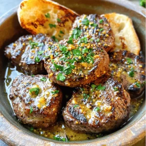 - 1 lb sirloin steak, cut into bite-sized pieces - 2 tablespoons Cajun seasoning - 4 tablespoons unsalted butter - 4 cloves garlic, minced - Salt and pepper to taste - Juice of half a lemon - 1 tablespoon fresh parsley, chopped (for garnish) To make Cajun garlic butter steak bites, gather these simple ingredients. The sirloin steak provides tenderness and flavor. Cajun seasoning gives it that bold kick. Butter adds richness and helps enhance the dish. Fresh garlic brings an aromatic touch that makes everything shine. Add salt and pepper to taste for balance. A splash of lemon juice brightens the dish, cutting through the richness. For the finishing touch, fresh parsley adds color and freshness. This combination makes your meal quick and flavorful. You can find the Full Recipe above for step-by-step instructions on how to bring these ingredients together. Enjoy the process, and don’t forget to have fun while cooking! Start by cutting your sirloin steak into small pieces. In a bowl, mix Cajun seasoning, salt, and pepper. Toss the steak bites in the mix. Let them sit for 15 to 20 minutes. This marination time helps the flavors soak in. Grab a large skillet and heat it on medium-high heat. Add 2 tablespoons of butter once it’s hot. You want the butter to melt and bubble before you add the steak. This makes sure you get a nice sear on the meat. Place the steak pieces in a single layer in the skillet. Sear them for about 3 to 4 minutes on each side. For medium rare, aim for 8 minutes total. If your pan is crowded, it can steam the meat. Cook in batches if needed. Once the steak is done, lower the heat to medium. Push the cooked steak to one side of the pan. Add the remaining butter and minced garlic to the other side. Sauté the garlic for about 1 to 2 minutes. Keep an eye on it to avoid burning. Mix the steak and garlic together. Squeeze lemon juice over the top for a burst of flavor. This adds freshness and brightness to the dish. The garlic butter coats the steak perfectly. For the full recipe, see the previous section. To enhance the taste of your Cajun garlic butter steak bites, marinate the steak. Use a bowl, and mix the steak pieces with Cajun seasoning, salt, and pepper. Let it sit for 15-20 minutes. This time allows the flavors to soak in. If you like it spicy, adjust the Cajun seasoning to suit your taste. You can add more or less to get the heat you desire. For the best sear on your steak, use a hot skillet. Heat it until it is very warm but not smoking. Arrange the steak in a single layer. This helps create a nice crust. Sear each side for about 3-4 minutes. For doneness, medium rare takes about 8 minutes total. Use a meat thermometer if you want to check the exact temperature. Make your dish look great by serving it in a shallow bowl. Drizzle the garlic butter sauce over the steak bites. This adds shine and flavor. Pair the steak with garlic bread and a fresh salad. These sides bring out the richness of the Cajun garlic butter steak bites. You can find the Full Recipe to follow along easily. {{image_2}} If you want less heat, use half the Cajun seasoning. You can also try smoked paprika for a milder flavor. This swap adds a nice smoky taste without the spice. If you like herbs, mix in some dried oregano or thyme. You can use different cuts of steak too. Ribeye gives a rich flavor, while flank steak is leaner. Both work well in this dish. For a twist, use shrimp or chicken instead of steak. These options cook fast and soak up the butter and garlic flavors. You can grill the steak bites for a smoky flavor. Just marinate and skewer them for easy grilling. Cook on medium heat for about 8-10 minutes, turning often. A skillet is quick and keeps the juices in. Each method has its own charm, so try both! For the full recipe, check the link above. To store leftover Cajun garlic butter steak bites, place them in an airtight container. Make sure they cool down first. This helps keep the steak moist and tasty. Store in the fridge for up to three days. When you want to enjoy them again, check for any changes in smell or texture before eating. To reheat your steak bites, use a skillet over medium heat. This method helps keep the meat juicy. Add a little butter to the pan for extra flavor. Heat for about 5 minutes, stirring gently to avoid burning. You can also use a microwave, but be careful not to overcook them. Heat in short bursts, stirring in between, until warm. You can freeze Cajun garlic butter steak bites for later use. First, let them cool completely. Then, place them in a freezer-safe bag. Remove as much air as possible before sealing. They can last for up to three months in the freezer. To use, thaw in the fridge overnight and reheat as mentioned above. Enjoy your tasty bites any time! For the full recipe, check out the details above. The best steak for Cajun garlic butter steak bites is sirloin. Sirloin is tender and has great flavor. You can also use ribeye for more fat and richness. Tender cuts cook well in quick bites, making them ideal for this dish. Yes, you can make this recipe ahead of time. You can marinate the steak pieces for up to 24 hours. Just keep them in the fridge in a sealed container. Cook them right before serving for the best taste and texture. You can determine the steak's doneness with a meat thermometer. Here are the key temperatures: - Rare: 125°F - Medium rare: 135°F - Medium: 145°F - Medium well: 150°F - Well done: 160°F Check the thickest part of the steak bites for the most accurate reading. Cajun seasoning can be spicy, but its heat varies. If you find it too hot, you can adjust it. Use less Cajun seasoning or combine it with a milder spice blend. You can also add more butter and garlic to balance the heat. Yes, you can use other seasonings instead of Cajun. Try Italian herbs for a fresh twist. You can also use basic salt and pepper for a simple flavor. Experimenting lets you find your favorite taste combinations. For the full recipe, check the instructions above. This blog post shares a tasty recipe for Cajun garlic butter steak bites. You learned about key ingredients like sirloin steak and Cajun seasoning, plus how to prepare, sear, and combine them. We covered tips for flavor and variations to keep things exciting in the kitchen. Remember, cooking is about experimentation. Feel free to adjust or try new methods. Enjoy making this dish and delighting your taste buds!