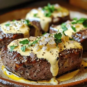 Beef tenderloin is a cut of meat known for its tenderness. This steak is lean, juicy, and perfect for a special meal. You want to choose steaks that are about 6 ounces each. Quality matters here, so look for fresh, well-marbled meat. Seasoning is key for flavor. Use salt and freshly ground black pepper to enhance the natural taste of the beef. Generously season both sides of the steaks. This simple step makes a big difference in flavor. Olive oil and butter are essential for cooking the steaks. Olive oil helps to sear the meat, while butter adds richness to the dish. Shallots bring a hint of sweetness and depth to the sauce. Finely chop one shallot for this recipe. Crushed black peppercorns are also vital. They add a nice kick to your sauce. For the creamy sauce, you need heavy cream. It gives the sauce its rich and smooth texture. Dijon mustard adds a touch of tanginess that balances the creaminess. It enhances the overall flavor profile. Finally, fresh parsley is for garnish. It adds a pop of color and freshness to your plate. Use a tablespoon, finely chopped, to sprinkle on top. If you want to see the complete list of ingredients, check the Full Recipe. Start by seasoning your beef tenderloin steaks. Use salt and freshly ground black pepper. Coat both sides well. This helps to enhance the beef's natural flavor. Let the steaks sit at room temperature for about 15 minutes. This resting time allows the meat to relax. Relaxed meat cooks more evenly and stays juicy. Heat a large skillet over medium-high heat. Add one tablespoon of olive oil. Once the oil is hot, place the steaks in the skillet. Sear for about 3-4 minutes on each side. You want a nice, brown crust. For medium-rare, aim for an internal temperature of 130°F. After searing, remove the steaks and let them rest on a plate. Resting allows the juices to redistribute, keeping your steak moist. In the same skillet, lower the heat to medium. Add one tablespoon of butter and let it melt. Once melted, add one finely chopped shallot. Cook for about 2 minutes until it turns translucent. Next, add one teaspoon of crushed black peppercorns. Stir for another minute. This step infuses the flavors into the butter. Now, pour in one cup of heavy cream. Bring it to a gentle simmer while stirring. Add one teaspoon of Dijon mustard and salt to taste. Let this simmer for about 5 minutes. You want the sauce to thicken slightly. Once thickened, return the rested beef tenderloin steaks to the skillet. Spoon some of the sauce over the steaks. Heat through for another minute, and then you are ready to serve. For the full recipe, check out the detailed instructions provided. Using a meat thermometer is key for perfect doneness. Insert it into the thickest part of the steak. - For rare, aim for 125°F. - For medium-rare, target 130°F. - For medium, go for 140°F. - For medium-well, check at 150°F. - For well done, look for 160°F or higher. These temperatures help you cook the beef just right. Remember, the steak will continue to cook slightly after you take it off the heat. To keep your sauce from getting too thick, stir it often while it simmers. If it thickens too much, add a splash of cream or broth. - If the sauce is too thin, let it simmer longer until it reduces. - Taste as you go! Adjust the flavors by adding salt, pepper, or a bit more Dijon mustard to suit your liking. This will help you create a sauce that perfectly matches your taste. Presentation makes a meal special. Serve the beef tenderloin on a warm plate. Drizzle extra sauce over the top for a beautiful look. - Add a sprig of parsley for color and freshness. - Pair the dish with garlic mashed potatoes or steamed asparagus for a complete meal. These tips will help you impress your guests with both taste and presentation. {{image_2}} You can switch up the pepper cream sauce for a fun twist. Try a mushroom cream sauce. Just sauté chopped mushrooms with the shallots. Add cream and let it thicken. For a garlic sauce, add minced garlic in place of shallots. The taste will change, but the dish stays great. Use fresh herbs to add flavor. Rosemary or thyme works nicely. You can mix in herbs right before serving. This adds a fresh touch to your plate. If beef tenderloin isn't your favorite, there are other options. Ribeye or sirloin steak can work well too. Just remember, different meats need different cook times. Ribeye has more fat. It cooks faster than tenderloin. Aim for 2-3 minutes less per side. For thinner cuts, like flank steak, cook for about 3-4 minutes total. Use a meat thermometer to check internal temp. Aim for 130°F for medium-rare. You can make this dish gluten-free or dairy-free. Instead of heavy cream, try coconut milk. It adds a nice flavor and works well in sauces. For the Dijon mustard, use a gluten-free version or skip it. A splash of vinegar can add tang instead. Check labels on all ingredients. Some sauces or stocks may have gluten. This way, you can enjoy your meal without worry. To keep your beef tenderloin and sauce fresh, store them in the fridge. Place the cooked steaks in an airtight container. Add the sauce in a separate container. This helps prevent the meat from getting soggy. Make sure to refrigerate within two hours of cooking. To extend shelf life, consume within three to four days. Reheat the beef gently to avoid drying it out. You can use a skillet over low heat. Add a splash of water or broth to keep it moist. Cover the skillet with a lid. For the sauce, use a small pot over low heat. Stir often until it reaches your desired warmth. Do not let it boil, as this can change the texture. Yes, you can freeze cooked beef tenderloin with sauce. Wrap the steaks tightly in plastic wrap, then place them in a freezer bag. For the sauce, pour it into a freezer-safe container. Label everything with the date. To thaw, place the items in the fridge overnight. Reheat as mentioned earlier for the best results. To keep your beef tenderloin moist, start with quality meat. I recommend using fresh cuts. Season the steaks with salt and pepper before cooking. This helps lock in juices. Let them rest after cooking for a few minutes. Resting allows the juices to settle. Also, searing them in a hot pan helps seal in moisture. Beef tenderloin pairs well with many side dishes. I suggest creamy garlic mashed potatoes for a classic touch. You can also serve it with steamed asparagus or sautéed green beans. A fresh salad adds a nice crunch too. Try a simple arugula salad with lemon vinaigrette. It balances the richness of the steak. Yes, you can prep this dish in advance. You can season the beef and make the sauce earlier in the day. Keep them separate in the fridge. When you’re ready to eat, just reheat the sauce gently. For the beef, sear it fresh for best taste. This way, you get great flavors without much stress. The best way to season beef tenderloin is simple. Use coarse salt and freshly cracked black pepper. Generously season both sides before cooking. For extra flavor, try adding herbs like thyme or rosemary. You can even rub a bit of garlic on the meat. This adds depth and enhances the natural taste of the beef. In this post, we explored how to create a delicious beef tenderloin with pepper cream sauce. I covered key ingredients, cooking techniques, and helpful tips. You learned how to perfectly sear your steaks, make a rich sauce, and present your dish beautifully. Cooking can be simple and fun. Use these techniques to impress anyone with your skills. Enjoy your cooking journey and always explore new flavors!