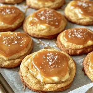 To make these salted caramel cheesecake cookies, gather these key ingredients: - 1 cup cream cheese, softened - 1/2 cup unsalted butter, softened - 1 cup granulated sugar - 1/2 cup brown sugar - 1 large egg - 1 teaspoon vanilla extract - 2 cups all-purpose flour - 1 teaspoon baking soda - 1/2 teaspoon salt - 3/4 cup caramel sauce (store-bought or homemade) - 1/4 cup coarse sea salt (for topping) These ingredients blend well to create a rich, soft cookie. The cream cheese makes them creamy, while the caramel adds a sweet touch. You can customize your cookies with a few optional ingredients: - Chopped nuts (like pecans or walnuts) for crunch - Chocolate chips for extra sweetness - A dash of cinnamon for warmth - Different types of caramel sauces for unique flavors Feel free to mix and match based on your taste. To make these cookies, you'll need some basic tools: - Mixing bowls for combining ingredients - An electric mixer for creamy batter - A cookie scoop or spoon for portioning dough - A baking sheet lined with parchment paper - A wire rack for cooling cookies Having these tools on hand will make your baking process smooth and enjoyable. Remember, the right tools help create perfect cookies every time. For a full recipe, check out the included details above. To start, gather your ingredients. You need cream cheese, butter, sugars, an egg, and vanilla. Mix the softened cream cheese and butter in a bowl. Use an electric mixer to blend them until smooth. Next, add the granulated and brown sugars. Beat this mixture until it looks fluffy. Then, crack in the egg and pour in the vanilla extract. Mix everything until it’s well combined. In another bowl, whisk together the flour, baking soda, and salt. Gradually add this dry mix to the cream cheese mixture. Stir gently until just combined. Now, fold in the caramel sauce. The dough may feel thick, but that's okay. When you scoop the dough, use a cookie scoop or tablespoon. Place the dough on a lined baking sheet. Leave enough space between each scoop. This helps them spread and bake evenly. Before baking, sprinkle coarse sea salt on top of each dough ball. This adds a nice salty touch. Bake the cookies in a preheated oven at 350°F for 12 to 15 minutes. Watch for the edges to turn golden. The centers may look soft, but they will firm up as they cool. After baking, let the cookies cool on the baking sheet for five minutes. This helps set them. Then, move them to a wire rack to cool completely. For extra flair, drizzle some caramel sauce on top. You can also add a few more sea salt flakes for a beautiful finish. Enjoy your cookies warm or let them cool to room temperature. They are a tasty treat for any occasion. For the full recipe, check the link above. When making salted caramel cheesecake cookies, a few mistakes can ruin your fun. First, don't skip the softening step for cream cheese and butter. If they are cold, your dough will be lumpy. Second, don't overmix the dough. This can make your cookies tough. Lastly, avoid adding too much caramel sauce. It can cause the cookies to spread too much while baking. To get the best texture, chill your dough for about 30 minutes. This helps the flavors blend and keeps cookies from spreading too much. Also, measure your flour carefully. Too much flour makes cookies dry. Finally, bake them until the edges are golden but the center looks soft. They will firm up as they cool. To boost the flavor, use high-quality caramel sauce. It makes a big difference! You can also add a pinch of cinnamon or nutmeg to the dough for warmth. If you like a bit of crunch, consider adding chopped nuts or chocolate chips. For an extra touch, drizzle more caramel on top after baking. This will make them even more irresistible. For the complete recipe, check out the [Full Recipe]. {{image_2}} You can make these cookies even better! Add chocolate chips to the dough. This makes the cookies richer and more fun. I suggest using semi-sweet or dark chocolate chips. They balance the sweetness of the caramel. Just fold in one cup of chips when you mix in the caramel sauce. Bake as usual, and enjoy the gooey chocolate paired with the creamy cheesecake flavor. Want to go gluten-free? No problem! You can swap the all-purpose flour for gluten-free flour. Look for a blend that works for cookies. This change keeps the taste and texture great. Just make sure to check the labels to avoid any hidden gluten. Follow the same steps in the recipe. You will have tasty cookies that everyone can enjoy. Feeling creative? You can customize your cookies in many ways! Here are some ideas: - Nuts: Add chopped pecans or walnuts for crunch. - Dried Fruits: Mix in dried cranberries or cherries for a fruity twist. - Extra Caramel: Drizzle more caramel sauce on top after baking. These toppings let you mix flavors and textures. Feel free to try different combinations. Each batch can be a new adventure! For the full recipe, check the details above and let your baking skills shine! To keep your salted caramel cheesecake cookies fresh, store them in an airtight container. This keeps moisture out and prevents them from drying out. Line the bottom of the container with parchment paper. This helps absorb extra moisture. Place the cookies in a single layer to avoid sticking. If you have many cookies, use additional layers of parchment between them. You can freeze these cookies to enjoy later. First, let them cool completely. Then, place them in a single layer on a baking sheet. Freeze for about an hour. Once frozen, transfer the cookies to a freezer-safe bag or container. Squeeze out as much air as possible before sealing. They will stay fresh for up to three months in the freezer. To enjoy, thaw them at room temperature for about 30 minutes before serving. When stored properly at room temperature, these cookies last about one week. If you refrigerate them, they can last up to two weeks. Just remember, the longer they sit, the softer they may become. For the best taste and texture, enjoy them fresh or within the first few days. For more details, check the Full Recipe. Yes, you can make these cookies ahead of time. Prepare the dough and scoop it onto a baking sheet. Then, cover it with plastic wrap and freeze it. When you’re ready to bake, just take the dough out and bake from frozen. This way, you can enjoy fresh cookies anytime! If you don’t have cream cheese, you can use mascarpone cheese. It has a similar texture and flavor. You can also try Greek yogurt. Just make sure to use plain yogurt for the best taste. Both options will give your cookies a rich, creamy flavor. Absolutely! Homemade caramel sauce works great in this recipe. Just make sure it’s thick enough to hold its shape. If your homemade sauce is too runny, it might make the dough too wet. A good caramel sauce will add a lovely depth to your cookies. For the full recipe, check out the details above. These salted caramel cheesecake cookies are a delight. We explored the main and optional ingredients, tools you need, and how to prep the dough. Baking tips helped ensure you get perfect cookies every time. We shared common mistakes and how to enhance flavor, plus fun variations to try. Store these cookies correctly for longer freshness, and now you know how to freeze them. Your baking journey can be fun and rewarding. Get ready to enjoy every bite!