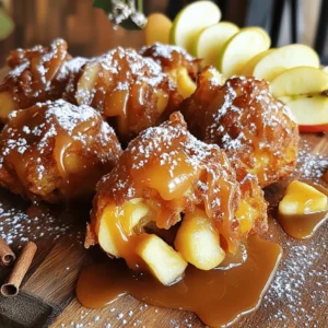 - 2 medium apples (Granny Smith or Honeycrisp), peeled and diced - 1 cup all-purpose flour - 1/2 cup granulated sugar - 1 tablespoon baking powder - 1/2 teaspoon cinnamon - 1/4 teaspoon salt - 1/2 cup milk - 1 large egg - 1 teaspoon vanilla extract - 1 cup caramel sauce (store-bought or homemade) - Oil for frying - Powdered sugar for dusting (optional) To make apple fritters, you need fresh apples. Granny Smith or Honeycrisp are great choices. These apples add a nice tartness and crunch. The base of the fritters comes from flour, sugar, and baking powder. This mix gives the fritters their light and fluffy texture. Next, you add spices and flavor. A touch of cinnamon warms up the dish. Salt balances the sweetness. The milk, egg, and vanilla extract add moisture and flavor. The egg also helps bind the batter. When it comes to toppings, caramel sauce is a must. It makes the fritters taste rich and sweet. You can also sprinkle powdered sugar on top for a fun look. For frying, use oil that can handle high heat. This ensures the fritters get that perfect golden brown color. If you want to go the extra mile, try a drizzle of caramel or a dusting of sugar. These little touches make your apple fritters look and taste amazing. For the full recipe, check out the details above. First, you need to dice the apples. I like to use Granny Smith for a tart taste or Honeycrisp for sweetness. Aim for small, even cubes. This helps them cook well in the fritters. Next, combine the dry ingredients. In a large mixing bowl, mix 1 cup of all-purpose flour, 1/2 cup of granulated sugar, 1 tablespoon of baking powder, 1/2 teaspoon of cinnamon, and 1/4 teaspoon of salt. Stir them well. This creates a nice base for your batter. Now, let's whisk the wet ingredients. In another bowl, combine 1/2 cup of milk, 1 large egg, and 1 teaspoon of vanilla extract. Whisk these together until smooth. It’s time to combine the mixtures. Pour the wet ingredients into the dry ones. Gently stir until just mixed. Don't overmix! This keeps the fritters light and fluffy. Now, fold in the diced apples. Make sure they are evenly coated. Heat oil in a deep frying pan over medium heat. Aim for about 350°F or 175°C. This is the perfect temperature for frying. Once the oil is hot, drop spoonfuls of the batter into the oil. Fry in batches, so you don't overcrowd the pan. Cook for about 3-4 minutes on each side until they turn golden brown and crispy. Remove the fritters with a slotted spoon. Place them on a paper towel-lined plate. This helps drain excess oil. For a sweet touch, drizzle warm caramel sauce over the fritters while they are still warm. If you like, dust with powdered sugar before serving. For the full recipe, check the earlier section. Enjoy your delicious apple fritters! To get the best fritters, avoid overmixing the batter. Mix just until the dry and wet ingredients blend. This keeps your fritters light and airy. If you mix too much, they can turn tough. Frying temperature is key. Heat your oil to about 350°F (175°C). Use a thermometer for accuracy. If the oil is too cool, the fritters absorb oil and become greasy. If it's too hot, they burn before cooking inside. Spice it up with some variations. You can add nutmeg or allspice for a warm kick. Each spice brings a new layer of flavor. Just a pinch can change everything! Consider adding nuts or raisins for texture. Chopped walnuts or pecans add crunch. Raisins bring sweetness and chewiness. Mix them in with the apples for a delightful surprise. For serving, presentation matters. Use a wooden board or a colorful platter. Drizzle extra caramel sauce on the side for dipping. This adds a touch of elegance. Pair your fritters with drinks. They go well with hot cider or coffee. A scoop of vanilla ice cream is also fantastic. You can create a dessert that everyone will love! {{image_2}} Apple fritters bring a lot of joy. You can make them classic or creative. Here are some tasty ideas to help you explore. - Cinnamon Sugar Apple Fritters: These fritters are sweet and spicy. After frying, toss them in a mix of cinnamon and sugar. This adds a nice crunch and warmth. It’s the perfect classic treat. - Apple Fritters with Nuts: Adding nuts gives your fritters a nice crunch. Chopped walnuts or pecans work well. They add a new layer of flavor and texture. Plus, nuts boost the nutrition a bit. - Pumpkin Spice Apple Fritters (Fall): Fall is the best time for pumpkin spice. Mix pumpkin pie spice into the batter. This adds warmth and comfort. It’s perfect for chilly days and cozy evenings. - Cherry or Berry Fritters for Summer: In summer, swap apples for cherries or berries. These fruits bring a burst of freshness. They create a fruity twist that’s light and bright. You can mix fruits or use just one kind. - Using alternative flours: If you need gluten-free fritters, use almond flour or oat flour. These flours work well and keep the fritters light. Just make sure to adjust the amount of liquid in the recipe. - Tips for dairy-free substitutions: For a dairy-free option, you can use almond milk or coconut milk. These milks combine well with the batter. They help keep the fritters moist and tasty. Try these variations to make your apple fritters even more delightful. You can follow the Full Recipe for the base and then make it your own! To keep your apple fritters fresh, store them in an airtight container. This helps trap moisture and keeps them soft. Line the bottom of the container with paper towels to absorb any extra oil. Place a layer of fritters on top, then add another paper towel. Repeat until all fritters are in the container. This method reduces sogginess and keeps them tasty. To enjoy your fritters again, reheating is key. The best way to keep them crisp is by using the oven. Preheat your oven to 350°F (175°C). Place fritters on a baking sheet and heat for about 10 minutes. This will revive their crunch. You can use a microwave, but this method may make them soft. If you choose to microwave, heat for just 15-20 seconds per fritter. If you want to save fritters for later, freezing is a good option. First, let them cool completely. Then, place them in a single layer on a baking sheet. Freeze them for about an hour until firm. After that, transfer fritters to a freezer bag or container. Remove as much air as possible to prevent freezer burn. For thawing, take them out and let them sit at room temperature for about 30 minutes before reheating. This keeps them tasty. For the full recipe, check out the steps above. You can tell your fritters are done when they turn golden brown. They should feel firm and not soggy. The best way to check is by using a thermometer. Aim for an internal temperature of about 200°F (93°C). This ensures they are fully cooked inside. Yes, you can prepare your fritters ahead of time. To do this, fry them, then let them cool. Store them in an airtight container in the fridge. When ready to serve, reheat them in the oven at 350°F (175°C) for about 10 minutes. This helps keep them crispy. You can use many fruits in place of apples. Try pears, peaches, or even berries. Just remember to adjust the cooking time as needed. For example, softer fruits may need less time to cook. This keeps your fritters flavorful and fun! Apple fritters are a fun treat to make. We covered the key ingredients, from apples to flour. I shared step-by-step instructions, tips for the best texture, and creative variations to try. You can even store and reheat them easily. Remember, cooking should be enjoyable. Experiment with flavors and let your creativity shine. Enjoy your apple fritters fresh and share them with friends. Happy frying!