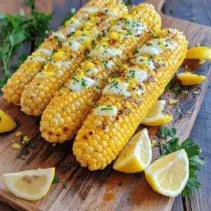 - 4 ears of fresh corn, husked - 3 tablespoons unsalted butter, melted - Zest of 1 lemon - 2 tablespoons freshly squeezed lemon juice Fresh corn is the star of this dish. Choose ears with bright green husks. The kernels should be plump and juicy. Unsalted butter adds richness. It blends well with the lemon. Zest and juice from a lemon give a bright flavor. Use fresh lemons for the best taste. - 1 teaspoon black pepper - 1 teaspoon garlic powder - Salt to taste Black pepper adds a slight kick. Garlic powder gives depth to the flavor. Adjust salt based on your taste. This mix enhances the corn without overpowering it. - Fresh parsley, chopped Chopped parsley adds color and freshness. It makes the dish look appealing. Sprinkle it on right before serving. This small touch makes a big difference. For the full recipe, check out the details provided. - Husk and rinse corn - Prepare lemon butter mixture First, take your fresh corn and remove the husks. I like to do this by pulling down the leaves from the top to bottom. Make sure to get rid of all the silk strands. Next, rinse the corn under cool water. This cleans the corn and gets it ready for grilling. Now, let's make the lemon butter mixture. In a bowl, mix together the melted butter, lemon zest, lemon juice, black pepper, garlic powder, and a pinch of salt. Whisk it well until it blends nicely. This will add great flavor to your corn. - Wrapping corn for grilling - Grilling time and techniques Once your corn is prepped, brush it with the lemon butter mixture. Make sure to coat all sides evenly. Then, wrap each ear of corn in aluminum foil. This keeps the corn moist while grilling. Preheat your grill to medium heat, about 350°F or 175°C. Place the wrapped corn on the grill and cook for about 15 to 20 minutes. Turn the corn occasionally. This helps it cook evenly and become tender. - Unwrapping corn and adding garnish - Serving suggestions After grilling, carefully unwrap the corn. Be cautious of the steam that comes out. Brush the corn with any leftover lemon butter mixture for extra flavor. For a nice finish, sprinkle chopped fresh parsley on top. This adds a pop of color and freshness. You can serve the corn on a wooden board or a large platter. Adding lemon wedges on the side makes it look even better. Enjoy your flavorful lemon pepper corn on the cob! For the full recipe, check above. - Use fresh herbs: Fresh herbs like basil or cilantro can boost the taste. Just chop them finely and sprinkle on the corn before serving. It adds brightness and flavor. - Additional seasoning ideas: Try adding a sprinkle of smoked paprika or chili powder. These spices can give your corn a nice kick. For a sweet touch, consider a drizzle of honey after grilling. - Checking for doneness: The corn is done when it's tender. You can check by piercing a kernel with a fork. If it pops easily, it’s ready to eat. - Techniques to avoid burning: To avoid burning, keep the grill at medium heat. Wrap the corn tightly in foil to protect it from flames. Turn it often for even cooking. - Creative serving suggestions: Serve the corn on a wooden board. You can also arrange it on a large platter. For a fun twist, place lemon wedges around the corn for color and flavor. - Using color and garnish effectively: Fresh parsley looks great on top. It adds a nice green contrast. You can also use lemon slices for added brightness and appeal. For the full recipe, check out the Lemon Pepper Corn on the Cob! {{image_2}} You can change up the flavor of your lemon pepper corn on the cob. Try different spice blends to make it unique. Here are a few ideas: - Chili Lime Mix: Use chili powder and lime juice for a spicy twist. - Herb Blend: Mix in dried oregano, basil, or thyme for a fresh taste. - Cajun Spice: Add a pinch of Cajun seasoning for a bold flavor. For butter, consider flavored options: - Garlic Herb Butter: Mix minced garlic and fresh herbs into the butter. - Chipotle Butter: Blend in chipotle powder for a smoky kick. You don’t have to grill your corn every time. Here are other ways to cook it: - Boiling: Simply boil the corn in salted water for 5-7 minutes. This keeps it sweet and tender. - Roasting: Roast corn in the oven at 400°F (200°C) for about 25 minutes. Wrap it in foil for a nice texture. - Air Frying: Use an air fryer to cook corn at 375°F (190°C) for around 10-12 minutes. This method gives it a great char. If you have dietary needs, you can adapt this recipe easily: - Vegan Options: Substitute the butter with olive oil or vegan butter. This keeps it creamy without dairy. - Gluten-Free Considerations: All the ingredients are gluten-free. Make sure your seasonings are also gluten-free for safety. These variations let you enjoy lemon pepper corn on the cob in new ways. Feel free to mix and match as you like! For the full recipe, check out the section above. To keep your lemon pepper corn fresh, refrigerate it promptly. Place the corn in an airtight container. If you don't have one, wrap it tightly in plastic wrap. This keeps moisture in and prevents it from drying out. The corn is best used within three days for optimal taste. Reheat the leftover corn on the cob using a few methods. You can use the microwave for quick warming. Just wrap the corn in a damp paper towel and heat for 1-2 minutes. If you prefer stovetop methods, boil a pot of water and place the corn in for about five minutes. This method helps keep the flavor and texture intact. If you want to save corn for later, freezing is a great option. First, let the cooked corn cool completely. Then, wrap each ear tightly in plastic wrap. Place them in a freezer bag and squeeze out any air. For the best flavor, use the corn within three months. When ready to eat, thaw the corn in the fridge overnight before reheating for the best taste. When picking corn, look for bright green husks. The husks should feel fresh and moist. Check the silk at the top; it should be brown and slightly sticky. Gently squeeze the kernels. They should feel firm and plump. Avoid ears that feel dry or have brown spots. Fresh corn tastes sweet and crisp, perfect for grilling! Yes, you can make the lemon pepper mixture ahead of time. Store it in an airtight container in the fridge. It stays fresh for up to three days. Just remember to stir it well before using. This way, you save time on grilling day and get great flavor! Lemon pepper corn on the cob goes well with many sides. Here are some tasty options: - Grilled chicken or fish for a light meal - Coleslaw for a crunchy texture - A fresh green salad for a healthy touch - Baked beans for a hearty pairing These sides enhance the bright, zesty flavors of the corn, making your meal even better. Enjoy! This blog covered how to make lemon pepper corn on the cob. We explored key ingredients, preparation, cooking steps, and tips for best results. You can boost flavor with fresh herbs and creative seasoning blends. Grilling or using an air fryer gives you flexibility to enjoy this dish. Remember to store leftovers properly, and feel free to explore variations. With these steps, your corn will taste great every time. Enjoy your cooking!