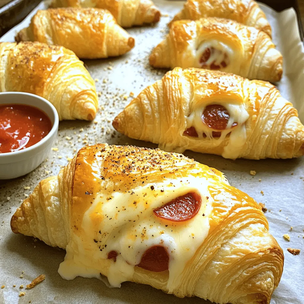 Mozzarella Pepperoni Croissant Rolls Easy Snack Idea