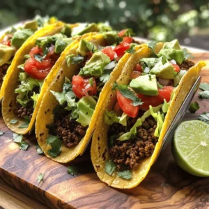 - 1 lb ground beef - 1 small onion, finely chopped - 2 garlic cloves, minced - 1 teaspoon cumin - 1 teaspoon chili powder - 1/2 teaspoon smoked paprika - Salt and pepper to taste - 8 small corn tortillas - 1 cup shredded lettuce - 1 cup diced tomatoes - 1/2 cup shredded cheese (cheddar or queso fresco) - 1 avocado, sliced - Fresh cilantro, for garnish - Lime wedges, for serving You need ground beef for a rich base. I prefer 80% lean, but you can use 90% if you want less fat. The onion and garlic add great flavor. Don't skip them! Spice it up with cumin, chili powder, and smoked paprika. These spices give depth and warmth to your tacos. For toppings, fresh ingredients are key. Shredded lettuce and diced tomatoes add crunch. Cheese, either cheddar or queso fresco, melts beautifully and enhances the taste. Slice up an avocado for creaminess. The cilantro brings a fresh finish, and lime wedges add zing. You’ll need small corn tortillas. They hold the filling well and taste great. If you want more, double the recipe. Check the Full Recipe for detailed steps on cooking and assembling your tacos. First, you want to cook your ground beef. Heat a large skillet over medium heat. Add 1 pound of ground beef. Cook it for about 5 to 7 minutes. Break it apart with a spatula as it cooks. You want it browned all over. Next, add 1 small finely chopped onion and 2 minced garlic cloves. Cook them together until the onion becomes soft and clear, about 3 to 4 minutes. This will make your filling taste rich and full of flavor. Now, it's time to add some spices. Stir in 1 teaspoon of cumin, 1 teaspoon of chili powder, and 1/2 teaspoon of smoked paprika. Don’t forget a pinch of salt and pepper! Cook this for an extra 2 minutes. This step helps the spices mix well with the beef. While the beef is cooking, heat another non-stick skillet over medium-high heat. Take one small corn tortilla and place it in the hot skillet. Warm it for about 30 seconds on each side. You want the tortilla to be soft and easy to fold. Repeat with the rest of the tortillas. To keep your tortillas warm, wrap them in a clean kitchen towel. This keeps them soft and ready to use when you assemble your tacos. Now comes the fun part—assembling your tacos! Take a warm tortilla and spoon in some of the beef mixture. Don’t be shy; add a good amount! Next, layer on your toppings. I love adding 1 cup of shredded lettuce, 1 cup of diced tomatoes, and 1/2 cup of shredded cheese. You can use cheddar or queso fresco for a nice touch. For a fresh twist, top each taco with slices of avocado. Garnish with fresh cilantro for that extra pop of flavor. Serve your tacos with lime wedges on the side. Squeeze some lime juice over the top when you eat them. Enjoy your savory pan fried beef tacos! For the complete steps, check the Full Recipe. For the best flavor in your tacos, use ground beef with 80% lean and 20% fat. This mix gives the meat a rich taste. Fat adds juiciness, making each bite delicious. Fresh spices also make a big difference. Use whole spices when you can. Grinding them right before cooking brings out their full flavor. Heat is key when cooking your beef. Start with medium heat to brown the meat well. If it cooks too fast, it may burn. Stir the beef often. This helps it cook evenly and prevents sticking. If you notice it beginning to brown too much, lower the heat a bit. Plating your tacos well makes them look great. Stack the tacos on a colorful plate. You can add a line of shredded lettuce under the tacos. This adds color and freshness. Garnish with cilantro on top. It adds a nice touch. Serve lime wedges on the side for a bright splash of flavor. Enjoy every bite of your tasty tacos! {{image_2}} You can easily swap out the ground beef for other meats. Ground turkey or chicken works well. They offer a lighter option while keeping the flavor. Use the same spices to keep it tasty. If you want a vegan option, try plant-based meat alternatives. Products like lentils or jackfruit can mimic the texture. They soak up the spices nicely, too. Add unique spices to your beef for a twist. Try coriander or smoked chili powder for depth. You can also play with fresh herbs like oregano or thyme. If you want a regional flavor, think about adding a touch of lime zest. You could even mix in some diced jalapeños for heat. Each region in Mexico has its own flair, so explore and enjoy! Pair your tacos with sides for a full meal. Rice and beans make great companions. They add heartiness and balance the flavors. For drinks, a cold Mexican beer or a tangy lime soda works well. You could also serve margaritas for a fun touch. These sides and drinks make your taco night even better! For the complete recipe, check out [Full Recipe]. To keep your leftover tacos fresh, store them in an airtight container. This helps keep moisture in and odors out. You can refrigerate them for up to three days. After three days, the quality may drop, so it's best to enjoy them soon. When it's time to eat your leftovers, you can reheat them in several ways. The best method is to use a skillet on medium heat. This keeps the tortillas crispy. Heat them for about 2-3 minutes, flipping halfway through. If you want to freeze your tacos, wrap each one tightly in foil or plastic wrap. They can last in the freezer for up to three months. To save time during the week, prep your ingredients ahead. Chop the onions, mince garlic, and season the beef in advance. Store them separately in the fridge. This way, you can quickly assemble your tacos. When you’re ready, just heat the beef and warm the tortillas for a fast meal. To make pan fried beef tacos, follow these simple steps: - Start with 1 lb of ground beef. - Heat a large skillet over medium heat. - Cook the beef for 5-7 minutes until it turns brown. - Add 1 chopped onion and 2 minced garlic cloves. - Sauté until the onion looks clear, about 3-4 minutes. - Mix in 1 teaspoon of cumin, 1 teaspoon of chili powder, and ½ teaspoon of smoked paprika. - Season with salt and pepper, cooking for 2 more minutes. - Warm 8 corn tortillas in a separate skillet for 30 seconds on each side. - Spoon the beef mix onto each tortilla and add toppings. This method keeps it quick and easy, perfect for beginners. For tasty toppings, I suggest: - Shredded lettuce for crunch. - Diced tomatoes for freshness. - Shredded cheese, either cheddar or queso fresco. - Sliced avocado for creaminess. - Fresh cilantro for a burst of flavor. - Lime wedges to squeeze over the tacos. These toppings make your tacos colorful and delicious! Yes, you can use flour tortillas. Flour tortillas have a softer texture. They often taste richer than corn. Corn tortillas add a nutty flavor and a slight chew. Each type offers a different taco experience. Try both to find your favorite! Using the right tortilla enhances the whole dish. For the full recipe, check the earlier section. We covered a lot about making pan-fried beef tacos. We looked at ingredients, step-by-step instructions, and tips for the best flavor. You learned about variations to fit different diets and storage tips for leftovers. Remember, cooking should be fun and easy. Experiment with flavors and toppings to make tacos your own. Enjoy making and sharing them with friends and family!