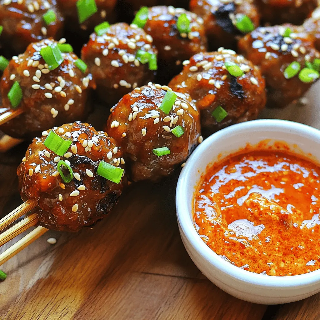 Korean BBQ Meatballs with Spicy Mayo Dip Delight