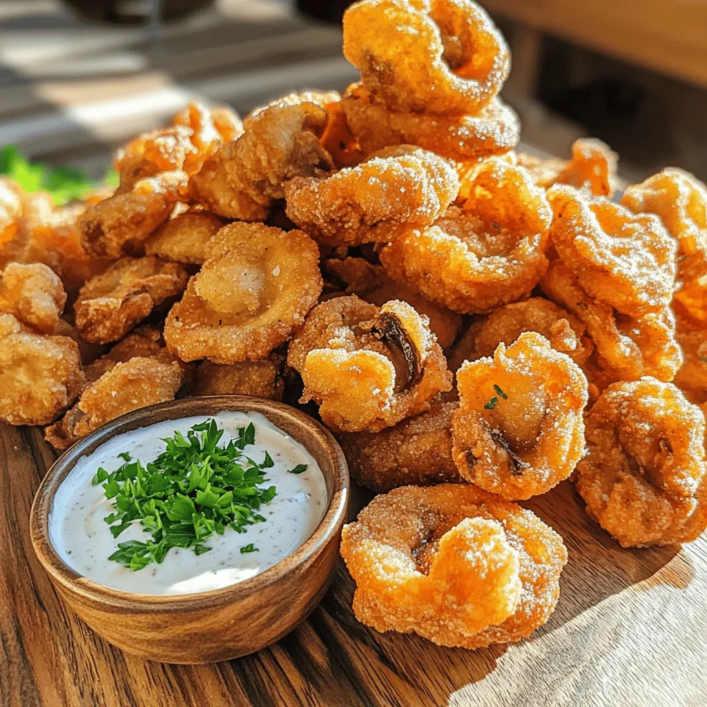 Fried Sliced Mushrooms with Ranch Flavorful Snack
