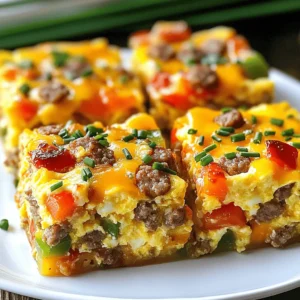 Gather these key items for your Easy Sausage and Egg Casserole: - 8 large eggs - 1 cup milk - 1 pound breakfast sausage - 1 cup shredded cheddar cheese - 1 cup diced bell peppers - 1/2 cup diced onion - 1 teaspoon garlic powder - 1 teaspoon salt - 1/2 teaspoon black pepper - 1 teaspoon dried oregano - 6 slices of bread These ingredients create a tasty base for this dish. The eggs and milk form a rich custard. The sausage adds flavor and protein. Bell peppers and onions bring color and crunch. Cheddar cheese melts beautifully, giving a creamy texture. Bread helps bind everything together and makes it hearty. You can enhance your casserole with these extras: - Fresh herbs for garnish - Additional cheese variations - Hot sauce for serving These optional ingredients let you customize your casserole. Fresh herbs add bright flavor. Different cheeses can change the taste and richness. Hot sauce gives a spicy kick, making each bite exciting. Feel free to mix and match according to your taste. For the full recipe, check out the details above. 1. Preheat your oven. Set it to 350°F (175°C). This helps cook the casserole evenly. 2. Prepare the casserole dish. Grease a 9x13 inch dish with cooking spray or butter. This makes serving easier. 3. Cook the breakfast sausage. In a skillet over medium heat, add the sausage. Cook it until it is browned. Break it into small pieces as it cooks. Drain any extra grease before moving on. 1. Combine egg and milk mixture. In a large bowl, whisk together the eggs and milk until well mixed. 2. Incorporate sausage and vegetables. Add the cooked sausage, shredded cheese, diced bell peppers, and onions into the egg mix. Stir well. 3. Add the cubed bread. Fold in the bread until it is evenly mixed in the bowl. This gives the casserole a great texture. 1. Pour mixture into casserole dish. Spread it out evenly in the dish. This ensures it cooks well. 2. Bake until golden brown and set. Place it in the oven and bake for 35-40 minutes. Check that the center is firm and the top is golden. For the complete recipe, check the Full Recipe section. Enjoy your cooking! To perfect the texture of the casserole, use day-old bread. This helps it soak up the egg mixture without getting too mushy. Cut the bread into uniform cubes. This ensures even cooking throughout the dish. For even cooking, preheat your oven to 350°F (175°C) before baking. This step is key. A hot oven helps the casserole rise and cook evenly. During baking, check for doneness. The center should be firm, and the top should turn golden brown. When it comes to presentation, cut the casserole into neat squares. Place them on individual plates for a nice touch. Garnish each serving with fresh chives or parsley. This adds color and freshness to the dish. Pair the casserole with a light salad or fresh fruit. These sides balance the richness of the eggs and sausage. You can also serve it with hot sauce for those who like a bit of spice. Explore different options to make your meal even more enjoyable! For the full recipe, click here. {{image_2}} You can make this casserole lighter by using these easy swaps: - Eggs: Try 6 large eggs and 2 cups of egg whites. - Milk: Use skim milk or almond milk for a lower-calorie option. - Sausage: Choose turkey sausage or a leaner meat. - Cheese: Opt for low-fat cheese or nutritional yeast for a vegan twist. For a vegan version, substitute: - Eggs: Use a mixture of silken tofu and nutritional yeast. - Milk: Almond or soy milk works great. - Sausage: Try plant-based sausage crumbles or lentils. - Cheese: Use vegan cheese shreds or omit cheese altogether. Spice up your casserole by adding: - Spices: Consider paprika, cumin, or red pepper flakes for heat. - Herbs: Fresh herbs like basil or cilantro can brighten the dish. You can also mix in different cheeses or meats: - Cheeses: Swap cheddar for mozzarella or pepper jack for a kick. - Meats: Add ham, bacon, or a mix of different sausages for depth. Experimenting with these variations keeps your Easy Sausage and Egg Casserole exciting. For the full recipe, check out the details above! To store leftovers, let the casserole cool completely. Then, cut it into squares. Place the squares in an airtight container. This keeps the casserole fresh and moist. You can store it in the fridge for up to four days. Make sure the container is clean and dry. This helps avoid any unwanted smells or flavors. For reheating, the oven is the best method. Preheat it to 350°F (175°C). Place the casserole squares on a baking sheet. Cover them with foil to keep moisture in. Heat for about 15 to 20 minutes. You can also use the microwave for quick reheating. Put a square on a microwave-safe plate. Heat it for about one minute. Check if it's warm all through. This way, you keep the flavor and texture just right. Yes, you can prepare this casserole the night before. Just follow these steps: - Cook the sausage and mix all ingredients as directed. - Pour the mixture into the casserole dish. - Cover and refrigerate overnight. - Bake in the morning without needing to change the recipe. You can store the casserole in the fridge for up to four days. Make sure to keep it covered. This helps keep it fresh. Yes, freezing is easy. Follow these best practices: - Allow the casserole to cool completely. - Wrap it tightly with plastic wrap and foil. - Store it in the freezer for up to three months. - Thaw in the fridge overnight before reheating. You can swap ingredients based on what you have: - Use turkey sausage instead of breakfast sausage for a lighter option. - Replace cheddar cheese with mozzarella or pepper jack for a different taste. - Use any color of bell pepper or even spinach for added greens. Look for these signs: - The center should be set and firm. - The top should be golden brown. - A knife inserted should come out clean. These signs mean your casserole is perfectly baked and ready to serve. For the full recipe, check out the Morning Delight Sausage & Egg Casserole. Enjoy! This blog post shared how to make an Easy Sausage and Egg Casserole. We covered essential and optional ingredients, from eggs to cheese. I provided step-by-step instructions for preparation, baking, and serving. Tips and variations helped you customize your dish. You learned about storing leftovers and reheating, plus answers to common questions. I hope you feel ready to make this tasty casserole. Enjoy every bite and share it with friends and family!