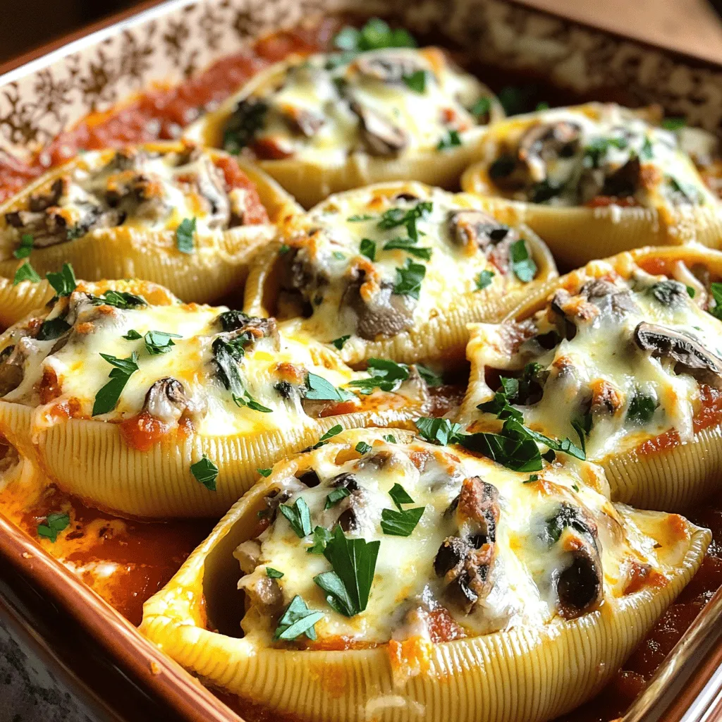 Creamy Garlic Mushroom Stuffed Shells Tasty Delight