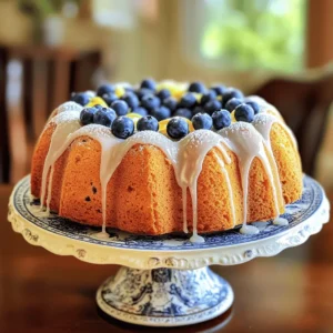 To make the Blueberry Breakfast Bundt Cake, you need the following ingredients: - 2 cups all-purpose flour - 1 teaspoon baking powder - 1 teaspoon baking soda - ½ teaspoon salt - ½ cup unsalted butter, softened - 1 cup granulated sugar - 2 large eggs - 1 teaspoon vanilla extract - 1 cup plain Greek yogurt - 1 cup fresh blueberries (plus extra for garnish) - Zest of 1 lemon - ½ cup powdered sugar (for glaze) - 1-2 tablespoons lemon juice (for glaze) These ingredients blend together to create a soft, moist cake. The blueberries give it sweetness and a burst of flavor. The Greek yogurt adds creaminess, making the cake rich. The lemon zest brightens the taste. When selecting blueberries, choose fresh, plump ones. Check for any squished or moldy berries. Fresh blueberries will give the best flavor and texture. Gather all these ingredients before you start. This will help you stay organized and make baking easier. You can find the full recipe at the end of this article. 1. Preheat the oven and prepare the Bundt pan Start by preheating your oven to 350°F (175°C). Grease your Bundt pan with butter or non-stick spray. This step is key for easy cake removal later. 2. Mix dry ingredients separately In a medium bowl, whisk together the flour, baking powder, baking soda, and salt. This step helps distribute the leavening agents evenly throughout the batter. 3. Combine wet ingredients and gradually mix with dry In a large bowl, beat the softened butter and sugar until fluffy. Add the eggs one at a time, mixing well. Then stir in the vanilla extract and lemon zest. Gradually mix in the dry ingredients and Greek yogurt, starting and ending with the dry mix. Mix until just combined; over-mixing can make the cake tough. 4. Fold in blueberries gently and pour the batter Gently fold in the fresh blueberries. Be careful not to crush them. Pour the batter into the prepared Bundt pan, spreading it evenly. 5. Bake in preheated oven with recommended time Place the Bundt pan in the oven and bake for 40-45 minutes. Check doneness by inserting a toothpick in the center. If it comes out clean, your cake is ready. 6. Cooling instructions before glazing Once baked, let the cake cool in the pan for 10 minutes. Then, invert it onto a wire rack to cool completely. Cooling is important; it prevents the glaze from melting away. 7. Prepare the glaze and drizzle over the cake after cooling In a small bowl, whisk together powdered sugar and lemon juice until smooth. Drizzle this glaze over the cooled Bundt cake. Add extra blueberries on top for a fresh look. Enjoy your Blueberry Breakfast Bundt Cake! For the complete recipe, check the Full Recipe section. To bake a great Bundt cake, start by greasing the pan well. Use butter or non-stick spray to coat every nook. This helps the cake slide out easily. For even baking, place the Bundt pan in the center of the oven. Avoid opening the door too soon. Use a toothpick to check doneness. Insert it into the center of the cake. If it comes out clean, the cake is ready. If you want to make a healthier cake, try using whole wheat flour instead of all-purpose flour. You can also replace granulated sugar with honey or maple syrup. This adds a natural sweetness. For dairy-free options, use coconut yogurt instead of Greek yogurt. You can also replace butter with coconut oil. These swaps keep the cake moist and tasty. Make your Bundt cake shine by placing it on a pretty cake stand. Dust the top with powdered sugar for a lovely touch. Add some fresh blueberries on top for color and flavor. Serve slices with a side of whipped cream or a dollop of yogurt. This makes for a delightful breakfast treat. For drinks, pair it with coffee or tea for a perfect morning. {{image_2}} You can change the flavor of your blueberry breakfast bundt cake easily. Try adding other fruits like raspberries or strawberries. These fruits bring new colors and tastes. They also mix well with blueberries. You can add a cup of these fruits into the batter just like the blueberries. Another fun option is to experiment with spices. Adding a touch of cinnamon can give your cake a warm, cozy flavor. Just mix in about a teaspoon when you blend your dry ingredients. This small change can make a big difference in taste. If you need a gluten-free version, it's simple. Just substitute all-purpose flour with gluten-free flour. Many brands offer good gluten-free options now. The texture might change a bit, but the cake will still taste great. Just follow the same steps in the recipe. This way, everyone can enjoy this delicious cake. To make a vegan-friendly blueberry breakfast bundt cake, swap the eggs and butter. Use flax seeds for eggs. Mix 1 tablespoon of flaxseed meal with 2.5 tablespoons of water for each egg. Let it sit for a few minutes until it gets thick. Instead of butter, you can use coconut oil or vegan butter. Also, choose a plant-based yogurt like almond or coconut yogurt. These easy swaps will still give you a tasty and moist cake. You won't miss the eggs or dairy at all! For the full recipe, check the link. To keep your Blueberry Breakfast Bundt Cake fresh, use these simple tips: - Cool the cake completely before storing. This helps prevent moisture buildup. - Use an airtight container for best results. It keeps the cake moist and soft. - If you don’t have a container, wrap the cake tightly. Use plastic wrap or foil. - Store the cake at room temperature for up to three days. For longer storage, freeze it. Freezing your Bundt cake is easy! Here’s how to do it: - First, make sure the cake is completely cool. - Wrap the cake in plastic wrap. Then, wrap it in foil for extra protection. - You can also slice the cake before freezing. This makes it easier to grab a piece later. - It can last in the freezer for up to three months. Label it with the date for easy tracking. When you’re ready to serve the cake, follow these thawing tips: - Thaw the cake overnight in the fridge. This keeps it moist and tasty. - If you’re in a hurry, you can let it sit at room temperature for about an hour. - For sliced cake, you can microwave it for a few seconds. Just be careful not to overheat it. - Once thawed, enjoy your delicious cake! What can I use instead of Greek yogurt? You can use sour cream or plain yogurt. Both give a nice moisture and flavor. If you want a dairy-free choice, try using coconut yogurt. How do I know when the Bundt cake is done baking? Check with a toothpick. Insert it in the center. If it comes out clean, the cake is done. If not, give it a few more minutes. Can I make this cake ahead of time? Yes, you can bake the cake a day before. Just store it in an airtight container. It stays fresh and delicious. What are the nutritional facts for this recipe? The cake has about 210 calories per slice. It also includes healthy fats and fiber from blueberries. For exact details, check the ingredients and adjust as needed. What should I do if my cake sinks in the middle? If the cake sinks, it may be due to too much moisture. Make sure you measure all ingredients correctly. Also, avoid opening the oven door too soon. How to fix dry Bundt cake issues? If your cake turns out dry, try adding more yogurt next time. You can also drizzle some simple syrup over the cake after it cools. What to serve with blueberry breakfast bundt cake and drink pairings? Serve the cake warm or at room temperature. Pair it with a dollop of whipped cream or a scoop of vanilla ice cream. For drinks, try fresh orange juice or a nice cup of coffee. This blog post covered everything you need to know about making a delicious blueberry breakfast Bundt cake. We explored the ingredients, step-by-step instructions, and tips for perfect results. I shared variations and storage methods to keep your cake fresh. Finally, I answered common questions to make baking easier. Now, it’s your turn to bake this delightful treat. Enjoy every slice and share it with others!