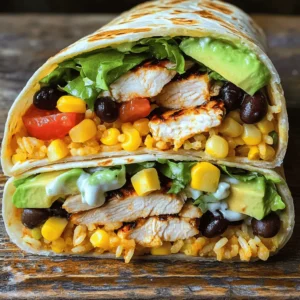 - 2 boneless, skinless chicken breasts - 1/2 cup chipotle ranch dressing - 1 large tortilla (10-12 inch) - 1 cup cooked rice - 1 cup black beans, rinsed and drained - 1 cup corn kernels - 1 cup shredded cheese The heart of this burrito is the chicken. You can choose chicken breasts for a lean option. Chipotle ranch dressing adds a spicy kick. The large tortilla holds it all together. Rice, beans, corn, and cheese give your burrito a hearty feel. - 1 tablespoon olive oil - 1 teaspoon garlic powder - 1 teaspoon onion powder - 1 teaspoon smoked paprika - Salt and pepper to taste Seasoning is key to flavor. Olive oil helps the spices stick to the chicken. Garlic and onion powder add depth, while smoked paprika gives a nice warmth. Don’t forget salt and pepper to taste. These simple seasonings make a big difference. - Diced tomatoes - Shredded lettuce - Sliced jalapeños - Avocado Toppings can elevate your burrito. Diced tomatoes add freshness. Shredded lettuce gives crunch. Sliced jalapeños bring heat, and avocado adds creaminess. Feel free to mix and match your favorite toppings. They can make each bite exciting. For the full recipe, check out the Easy Chipotle Ranch Grilled Chicken Burrito. Marinating the Chicken To marinate the chicken, mix olive oil, garlic powder, onion powder, smoked paprika, salt, and pepper in a bowl. Rub this mix over both chicken breasts. Let it sit for at least 15 minutes to soak up the flavors. This step makes the chicken tasty and juicy. Seasoning Tips Use fresh spices for the best taste. If you like more heat, add cayenne pepper. You can also try lime juice for a zesty kick. Always taste your marinade to get the right balance. Temperature and Timing Heat your grill to medium-high. Place the chicken on the grill for 6-7 minutes on each side. Check that the internal temperature reaches 165°F. This ensures the chicken is safe to eat. Techniques for Juicy Chicken Let the chicken rest for 5 minutes after grilling. This helps keep the juices inside. Slicing it against the grain also makes it more tender. Layering the Ingredients Lay the tortilla flat. Spread a tablespoon of chipotle ranch dressing in the center. Add layers: rice, black beans, corn, grilled chicken, and cheese. Be generous with each layer for a full flavor. Wrapping Techniques Fold the sides of the tortilla in, then roll it up tightly from the bottom. This keeps all the filling inside. If you want, toast the burrito on the grill for 2-3 minutes to get a nice crunch. This method makes a burrito that is not only delicious but also fun to eat! For the full recipe, refer to the Easy Chipotle Ranch Grilled Chicken Burrito. Best Grilling Methods Grilling gives chicken a great smoky flavor. I like to preheat my grill to medium-high heat. This heat cooks the chicken well and keeps it juicy. Grill the chicken for about 6-7 minutes on each side. Make sure it reaches 165°F inside. Always let it rest for five minutes before slicing. This helps keep the juices in. Alternatives for Cooking Chicken If you don’t have a grill, you can use a grill pan or bake the chicken. To bake, set your oven to 375°F. Place the chicken on a baking sheet and cook for about 25-30 minutes. You can also sauté the chicken in a skillet over medium heat. Just add a bit of oil and cook until golden brown. Ingredient Substitutions You can change the ingredients to fit your taste. If you want a different protein, try pork or tofu. You can also use quinoa instead of rice. For beans, black beans are great, but pinto or kidney beans work too. Don’t like corn? Try adding diced bell peppers or zucchini instead. Adding Extra Flavor To boost flavor, add fresh herbs like cilantro or parsley. You can also squeeze lime juice on top. If you like heat, add sliced jalapeños or a spicy salsa. A sprinkle of cumin or chili powder can also enhance the taste. Plating Suggestions Make your burrito look great on the plate! Cut it in half to show off the layers. Arrange your toppings on the side for a colorful display. Use a nice dish to serve it, making it feel special. Optional Sides for Serving Pair your burrito with tasty sides. Chips and salsa or a fresh salad work well. You might also serve it with guacamole or extra chipotle ranch dressing for dipping. These sides will make your meal complete and fun. For full details on making this dish, check the Full Recipe! {{image_2}} For a vegetarian version, you can substitute the chicken with grilled vegetables. Zucchini, bell peppers, and mushrooms work well. These veggies add great flavor and texture. You can also use meat alternatives like tofu or tempeh for a protein boost. Another tasty option is to use beans as a base. Black beans or pinto beans add a hearty feel. They are packed with protein and fiber. You can also add more corn for sweetness. This will balance nicely with the dressing. To add some heat, consider jalapeños or serrano peppers. Slice them thin and layer them in your burrito. They will give a nice kick to each bite. You can also try a spicy chipotle ranch dressing. Some brands offer hot varieties. You can even make your own with extra chipotle peppers for more heat. If you want more spice, try adding crushed red pepper flakes. Sprinkle them over the filling before wrapping. This will give your burrito a fiery punch. If you want to cut carbs, use lettuce wraps instead of tortillas. Large romaine or iceberg leaves work well. They hold the fillings nicely and add crunch. Another idea is to use cauliflower rice instead of regular rice. It’s low in carbs and adds bulk. Simply steam or sauté cauliflower rice before adding it to your burrito. This keeps the flavor while making the dish lighter. For the full recipe, check out the Easy Chipotle Ranch Grilled Chicken Burrito. How do I store leftovers? To keep your burritos fresh, wrap them tightly in plastic wrap or foil. You can also place them in an airtight container. This prevents air from getting in and keeps them moist. What is the best duration for quality? For the best taste, eat your burritos within 3 days. After that, they can still be safe but may lose flavor and texture. Can I freeze burritos for later? Yes, you can freeze these burritos! Wrap each burrito in plastic wrap, then place them in a freezer bag. This helps to keep them fresh for up to 3 months. What are the reheating instructions? When ready to eat, thaw the burrito in the fridge overnight. Reheat in the microwave for 2-3 minutes or in the oven at 350°F for about 15-20 minutes. How do I store fresh ingredients? Keep fresh ingredients like lettuce and tomatoes in the fridge. Store them in a plastic bag with holes for air. This keeps them crisp. What are the best practices for condiments? For condiments like chipotle ranch dressing, keep them in the fridge after opening. Use within a week for the best flavor and freshness. To make chipotle ranch dressing, you need just a few simple items. Mix 1/2 cup of mayonnaise, 1/2 cup of sour cream, and 1 tablespoon of chipotle peppers in adobo sauce. Add 1 teaspoon of garlic powder, 1 teaspoon of onion powder, and a pinch of salt. Stir until smooth. This dressing is creamy and spicy, perfect for your burrito. Yes, you can use leftover grilled chicken. Just make sure to heat it well. Cut the chicken into strips. Place it in a microwave for 1-2 minutes. You can also warm it in a pan over low heat. This helps keep it juicy and tasty in your burrito. Many sides go well with grilled chicken burritos. Here are a few ideas: - Mexican rice - Refried beans - Chips and salsa - Guacamole These sides add flavor and make a complete meal. To make this recipe gluten-free, use gluten-free tortillas. Look for brands made from rice or corn. Always check the label to ensure they meet gluten-free standards. This way, you can enjoy your delicious burrito without worries. You now have all the key steps to make a mouth-watering grilled chicken burrito. We covered the main ingredients, preparation, and grilling techniques to ensure your chicken is juicy. I shared tips on customizing your burrito and offered variations for different diets. Storing your leftovers correctly keeps them safe and tasty for later. Remember, you have the tools to make this your own. Enjoy your flavorful burrito adventure and inspire others to join you in the kitchen!
