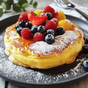This Baked German Pancake is simple and fun to make. You need just a few ingredients to create a fluffy treat. The blend of eggs, milk, and flour makes it rise beautifully. You can serve it warm with sweet toppings. For this tasty pancake, gather these items: - 4 large eggs - 1 cup milk - 1 cup all-purpose flour - 1/4 cup granulated sugar - 1 teaspoon vanilla extract - 1/4 teaspoon salt - 4 tablespoons unsalted butter You can add fun toppings to make it special. Here are some ideas: - Powdered sugar for dusting - Fresh berries like strawberries, blueberries, or raspberries - Maple syrup for drizzling This combination of ingredients creates a dish you and your family will love. The Full Recipe provides guidance on preparing this delightful dish. Start by preheating your oven to 425°F (220°C). This step is crucial as it helps the pancake puff up beautifully. In a large mixing bowl, whisk together the following: - 4 large eggs - 1 cup milk - 1/4 cup granulated sugar - 1 teaspoon vanilla extract - 1/4 teaspoon salt Mix until everything is well blended. Next, gradually add in 1 cup of all-purpose flour. Whisk until the batter is smooth and lump-free. Remember, the batter will be thin, which is perfectly fine. Now, it's time to prepare the baking dish. Place 4 tablespoons of unsalted butter in a 9x13 inch baking dish. Put it in the preheated oven for about 5 minutes, or until the butter melts. Watch it closely so it doesn’t brown. Once melted, carefully pour the batter into the hot butter. Tilt the dish slightly to spread it evenly. Bake for 20-25 minutes. The pancake should puff up and turn golden brown around the edges. When it's done, take it out of the oven and let it cool for a few minutes. It might deflate a little, but that’s normal. To serve, dust the top with powdered sugar. You can slice it into squares or wedges. This pancake pairs wonderfully with fresh berries like strawberries, blueberries, or raspberries. Drizzle with maple syrup for extra sweetness. Enjoy your delicious creation with family or friends! To get that lovely rise, start with room temperature eggs. Cold eggs don't mix well, which can lead to a flat pancake. Beat the eggs well until they are frothy. This helps trap air, allowing the pancake to puff up. Use a hot baking dish, so the batter sizzles as it hits the melted butter. This gives it a nice lift. One mistake is not whisking the batter enough. You want it smooth and lump-free. Another issue is opening the oven door too soon. This can make the pancake fall flat. Also, avoid overbaking. Keep an eye on the time to prevent dryness. Lastly, using cold butter can lead to uneven cooking, so make sure it's melted before adding the batter. For this recipe, you need a mixing bowl, whisk, and a measuring cup. A 9x13 inch baking dish works best for even cooking. Use an oven mitt when handling the hot dish. A pastry brush can help to spread the melted butter evenly. Finally, a fine mesh sieve is great for dusting powdered sugar on top. Want to try making this delicious dish? Check out the Full Recipe for all the details! {{image_2}} You can change up the flavor of your baked German pancake easily. Add lemon zest for a bright taste. For a rich twist, mix in cocoa powder to create a chocolate version. Want something sweeter? Try adding cinnamon or nutmeg. You can also blend in pureed fruits. Apples or bananas work wonders in the batter. You can adapt this recipe to fit dietary needs. If you want it gluten-free, use a gluten-free flour blend. For a dairy-free option, swap milk with almond or oat milk. You can replace eggs with flaxseed meal mixed with water. Just mix 1 tablespoon of flaxseed meal with 2.5 tablespoons of water for each egg. These swaps keep the pancake tasty! Serving style can change your pancake experience. Serve it warm with a dusting of powdered sugar. You can layer fresh berries on top for color and flavor. Drizzle maple syrup for a sweet finish. For a brunch twist, add whipped cream and a sprinkle of nuts. You can also serve it with yogurt on the side for a creamy touch. This pancake is flexible and fun! To keep your baked German pancake fresh, store it in an airtight container. Let it cool completely first. Place parchment paper between layers if you stack slices. This way, they won't stick together. Store the container in the fridge. It will stay good for up to 3 days. When you're ready to enjoy leftovers, reheating is easy. Preheat your oven to 350°F (175°C). Place the pancake on a baking sheet. Heat for about 10-15 minutes until warm. You can also use a microwave. Heat it for 20-30 seconds. Check to see if it’s warm enough. If you want to save some for later, freezing works well. Cut the pancake into slices. Wrap each slice in plastic wrap. Place the wrapped slices in a freezer bag. Squeeze out the air before sealing. It can last for up to 2 months in the freezer. To eat, thaw overnight in the fridge and reheat. Enjoy your fluffy baked German pancake anytime! A baked German pancake is a large, fluffy pancake. You bake it in the oven instead of frying it. This pancake rises high while baking, creating a soft and airy texture. It usually has a light, slightly sweet flavor. You can serve it with fruit, syrup, or powdered sugar. Regular pancakes are cooked on a griddle or pan. They are smaller and thicker. In contrast, a baked German pancake is one big pancake. It puffs up in the oven and has a different texture. The baked version is more like a custard than a traditional pancake. You can prepare the batter ahead of time. Just store it in the fridge for up to 24 hours. When you're ready, pour it into the hot butter and bake. However, it’s best to eat it fresh after baking. This keeps it fluffy and delicious. For the full recipe, check out the details above. We’ve covered the key parts of making a Baked German Pancake. First, we explored essential ingredients and tasty toppings. Next, I shared easy steps for prep and baking. You learned tips to get the best rise and avoid common mistakes. We also discussed fun variations and smart storage methods. Now you’re ready to create a yummy dish. Enjoy your cooking!