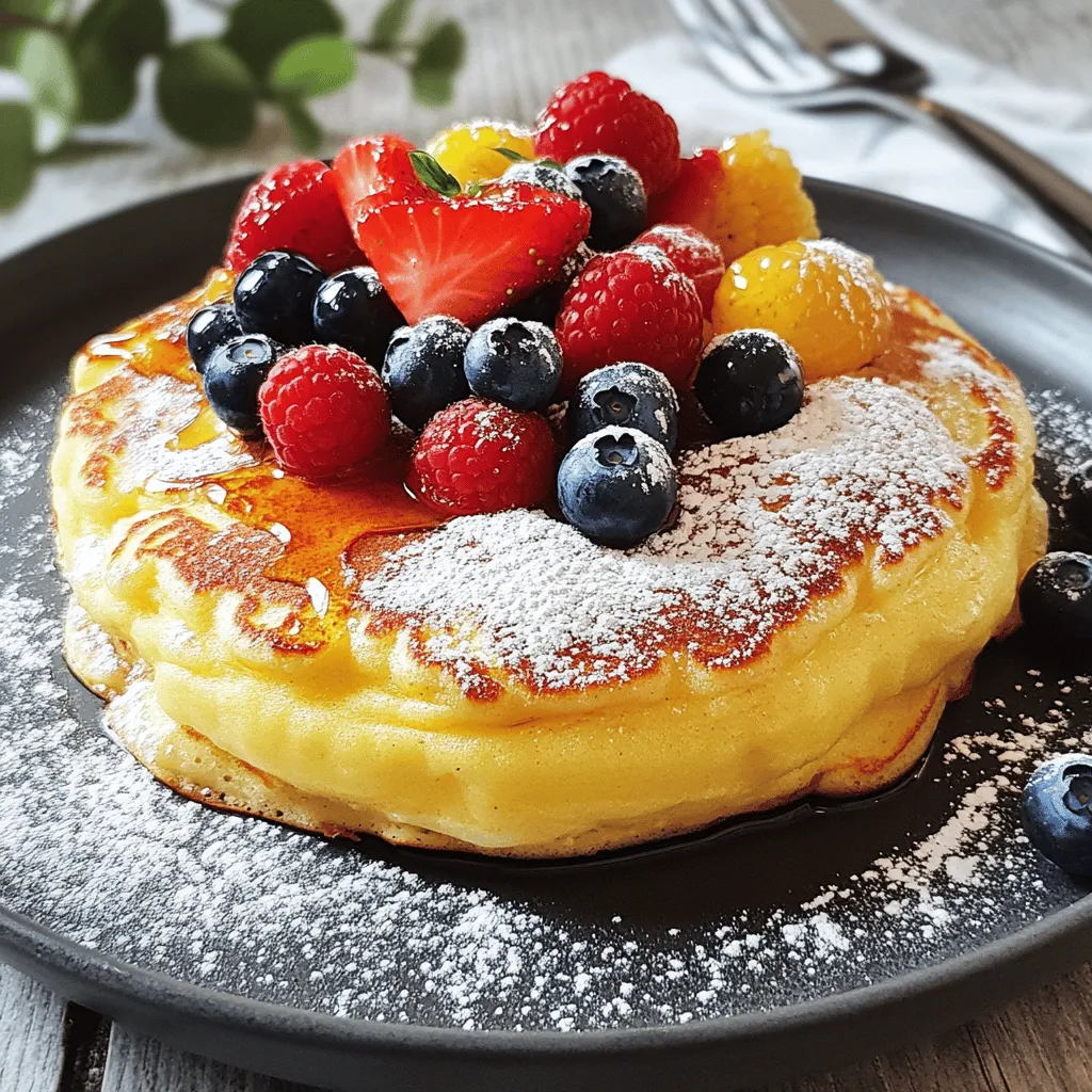 This Baked German Pancake is simple and fun to make. You need just a few ingredients to create a fluffy treat. The blend of eggs, milk, and flour makes it rise beautifully. You can serve it warm with sweet toppings. For this tasty pancake, gather these items: - 4 large eggs - 1 cup milk - 1 cup all-purpose flour - 1/4 cup granulated sugar - 1 teaspoon vanilla extract - 1/4 teaspoon salt - 4 tablespoons unsalted butter You can add fun toppings to make it special. Here are some ideas: - Powdered sugar for dusting - Fresh berries like strawberries, blueberries, or raspberries - Maple syrup for drizzling This combination of ingredients creates a dish you and your family will love. The Full Recipe provides guidance on preparing this delightful dish. Start by preheating your oven to 425°F (220°C). This step is crucial as it helps the pancake puff up beautifully. In a large mixing bowl, whisk together the following: - 4 large eggs - 1 cup milk - 1/4 cup granulated sugar - 1 teaspoon vanilla extract - 1/4 teaspoon salt Mix until everything is well blended. Next, gradually add in 1 cup of all-purpose flour. Whisk until the batter is smooth and lump-free. Remember, the batter will be thin, which is perfectly fine. Now, it's time to prepare the baking dish. Place 4 tablespoons of unsalted butter in a 9x13 inch baking dish. Put it in the preheated oven for about 5 minutes, or until the butter melts. Watch it closely so it doesn’t brown. Once melted, carefully pour the batter into the hot butter. Tilt the dish slightly to spread it evenly. Bake for 20-25 minutes. The pancake should puff up and turn golden brown around the edges. When it's done, take it out of the oven and let it cool for a few minutes. It might deflate a little, but that’s normal. To serve, dust the top with powdered sugar. You can slice it into squares or wedges. This pancake pairs wonderfully with fresh berries like strawberries, blueberries, or raspberries. Drizzle with maple syrup for extra sweetness. Enjoy your delicious creation with family or friends! To get that lovely rise, start with room temperature eggs. Cold eggs don't mix well, which can lead to a flat pancake. Beat the eggs well until they are frothy. This helps trap air, allowing the pancake to puff up. Use a hot baking dish, so the batter sizzles as it hits the melted butter. This gives it a nice lift. One mistake is not whisking the batter enough. You want it smooth and lump-free. Another issue is opening the oven door too soon. This can make the pancake fall flat. Also, avoid overbaking. Keep an eye on the time to prevent dryness. Lastly, using cold butter can lead to uneven cooking, so make sure it's melted before adding the batter. For this recipe, you need a mixing bowl, whisk, and a measuring cup. A 9x13 inch baking dish works best for even cooking. Use an oven mitt when handling the hot dish. A pastry brush can help to spread the melted butter evenly. Finally, a fine mesh sieve is great for dusting powdered sugar on top. Want to try making this delicious dish? Check out the Full Recipe for all the details! {{image_2}} You can change up the flavor of your baked German pancake easily. Add lemon zest for a bright taste. For a rich twist, mix in cocoa powder to create a chocolate version. Want something sweeter? Try adding cinnamon or nutmeg. You can also blend in pureed fruits. Apples or bananas work wonders in the batter. You can adapt this recipe to fit dietary needs. If you want it gluten-free, use a gluten-free flour blend. For a dairy-free option, swap milk with almond or oat milk. You can replace eggs with flaxseed meal mixed with water. Just mix 1 tablespoon of flaxseed meal with 2.5 tablespoons of water for each egg. These swaps keep the pancake tasty! Serving style can change your pancake experience. Serve it warm with a dusting of powdered sugar. You can layer fresh berries on top for color and flavor. Drizzle maple syrup for a sweet finish. For a brunch twist, add whipped cream and a sprinkle of nuts. You can also serve it with yogurt on the side for a creamy touch. This pancake is flexible and fun! To keep your baked German pancake fresh, store it in an airtight container. Let it cool completely first. Place parchment paper between layers if you stack slices. This way, they won't stick together. Store the container in the fridge. It will stay good for up to 3 days. When you're ready to enjoy leftovers, reheating is easy. Preheat your oven to 350°F (175°C). Place the pancake on a baking sheet. Heat for about 10-15 minutes until warm. You can also use a microwave. Heat it for 20-30 seconds. Check to see if it’s warm enough. If you want to save some for later, freezing works well. Cut the pancake into slices. Wrap each slice in plastic wrap. Place the wrapped slices in a freezer bag. Squeeze out the air before sealing. It can last for up to 2 months in the freezer. To eat, thaw overnight in the fridge and reheat. Enjoy your fluffy baked German pancake anytime! A baked German pancake is a large, fluffy pancake. You bake it in the oven instead of frying it. This pancake rises high while baking, creating a soft and airy texture. It usually has a light, slightly sweet flavor. You can serve it with fruit, syrup, or powdered sugar. Regular pancakes are cooked on a griddle or pan. They are smaller and thicker. In contrast, a baked German pancake is one big pancake. It puffs up in the oven and has a different texture. The baked version is more like a custard than a traditional pancake. You can prepare the batter ahead of time. Just store it in the fridge for up to 24 hours. When you're ready, pour it into the hot butter and bake. However, it’s best to eat it fresh after baking. This keeps it fluffy and delicious. For the full recipe, check out the details above. We’ve covered the key parts of making a Baked German Pancake. First, we explored essential ingredients and tasty toppings. Next, I shared easy steps for prep and baking. You learned tips to get the best rise and avoid common mistakes. We also discussed fun variations and smart storage methods. Now you’re ready to create a yummy dish. Enjoy your cooking!