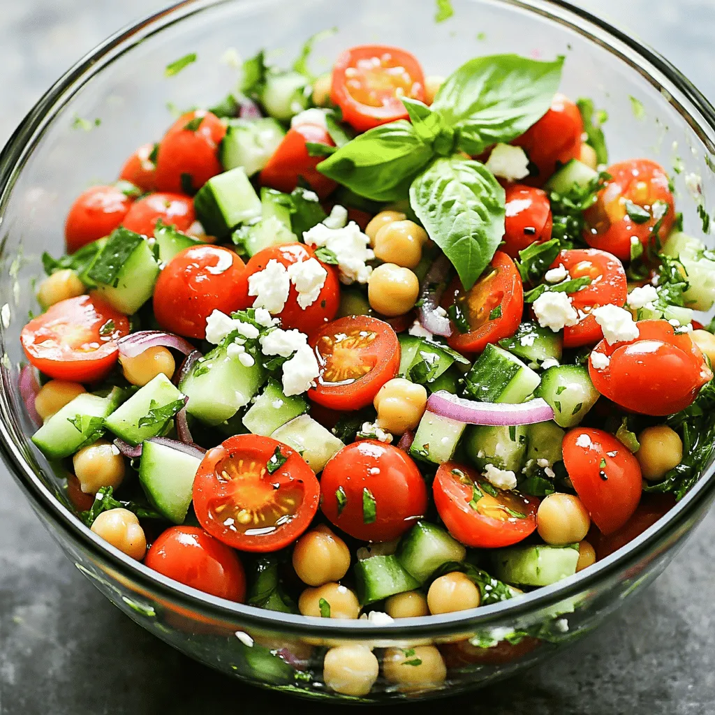 High Protein Chickpea, Basil & Tomato Salad Delight