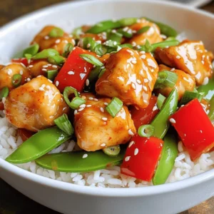 For the Sweet Chili Chicken Bowl, you will need: - 2 boneless, skinless chicken breasts, cubed - 1 cup sweet chili sauce - 2 tablespoons soy sauce - 1 tablespoon sesame oil - 1 tablespoon fresh ginger, grated - 2 cloves garlic, minced - 1 cup jasmine rice - 1 cup water or chicken broth - 1 red bell pepper, thinly sliced - 1 cup snap peas, trimmed - 2 green onions, sliced - 1 tablespoon sesame seeds - Salt and pepper to taste These ingredients create a great base for the dish. The chicken provides protein, while the sweet chili sauce gives it a unique taste. The vegetables add color and crunch. Jasmine rice acts as the perfect base for all these flavors. You can also customize your bowl with optional ingredients like: - Additional proteins such as shrimp or tofu - Toppings and garnishes like cilantro or lime wedges - Alternative vegetables such as broccoli or carrots These options let you tailor the dish to your taste. If you want extra protein, shrimp or tofu work well. Adding lime gives a fresh burst of flavor. You can find the full recipe [here]. To marinate chicken, start by mixing the sweet chili sauce, soy sauce, sesame oil, grated ginger, minced garlic, and salt and pepper in a bowl. This mix packs a punch of flavor. Then, add the cubed chicken and stir well to coat every piece. It’s important to let the chicken sit in the marinade for at least 30 minutes in the fridge. This resting time lets the flavors seep in deeply, making your dish even tastier. First, rinse the jasmine rice under cold water until the water runs clear. This step removes excess starch and helps the rice cook evenly. For cooking, you can use either a stovetop method or a rice cooker. If you choose the stovetop, combine the rinsed rice with water or chicken broth in a medium saucepan. Bring it to a boil, reduce to a simmer, and cover. Cook for about 15 minutes until all the liquid is absorbed. Let it sit covered for another 5 minutes to finish steaming. Heat a large skillet over medium-high heat. Pour in the marinated chicken along with the marinade. Cook for about 5-7 minutes until the chicken is browned and fully cooked. To check the temperature, the chicken should reach 165°F. After the chicken is cooked, add the sliced red bell pepper and snap peas to the skillet. Sauté them for 3-4 minutes until they are tender-crisp. This timing ensures the veggies stay vibrant and crunchy, adding great texture to your bowl. For the complete recipe, check out the [Full Recipe]. For a tasty marinade, switch up the sweet chili sauce. Try adding lime juice for a zesty kick. You could also mix in a bit of honey for extra sweetness. To make the chicken juicy, sear it on high heat first. This locks in the juices and adds color. When you serve the bowl, layer the rice first. Then, add the chicken and veggies on top. This makes it look nice and helps keep everything warm. For sides, consider a fresh cucumber salad or edamame. They add crunch and balance the sweetness. One mistake is overcooking the chicken. This makes it dry and chewy. Keep an eye on the cooking time and remove it from the heat when it’s just done. Another mistake is under-seasoning. Always taste your dish before serving. Adjust the seasoning if it seems bland. {{image_2}} You can change the sweet chili sauce for a zesty twist. Try adding sriracha for heat or lime juice for zing. Mixing honey with soy sauce creates a sweet-savory blend. You can also use a teriyaki sauce for a different taste. For a health-conscious swap, look for low-sugar sweet chili sauce. You can even make your own sauce using fresh ingredients. This option cuts down on processed sugars and boosts flavor. If you want a change from chicken, use shrimp or pork. Both cook quickly and add great flavor. For a vegetarian option, swap chicken for tofu. Firm tofu works best. Just be sure to press it to remove excess water before cooking. You can also try a mix of beans for added protein in a vegan bowl. Chickpeas or black beans are good choices. They add texture and nutrients without meat. Change your veggies based on the season. In spring, use asparagus or peas for a crisp bite. In fall, swap in roasted squash or Brussels sprouts for warmth. This keeps your bowl fresh and exciting all year. You can also adapt the dish for special events. For a summer cookout, serve it cold as a salad. In winter, add warmer spices like cinnamon or nutmeg for a cozy feel. Embrace the seasons for a unique twist every time! To keep your Sweet Chili Chicken Bowl fresh, cool it down quickly. Place it in a shallow container. This helps the dish chill faster and stay safe. In the fridge, it lasts up to three days. Just make sure you cover it tightly to prevent drying out. If you want to save some for later, freeze it! Use an airtight container or freezer bag. Remove as much air as you can. This helps prevent freezer burn. Your chicken bowl can stay good for up to three months. When you’re ready to eat, thaw it in the fridge overnight. Reheat in a skillet for the best taste. This keeps the chicken juicy and the veggies crisp. Want to make meal prep easier? Prepare the chicken, rice, and veggies ahead of time. Store each item in separate containers. This way, you can mix and match for quick meals. Cooked rice keeps well in the fridge for about five days. You can also chop veggies in advance. Just store them in a sealed bag to keep them fresh. This makes assembling your Sweet Chili Chicken Bowl a breeze! For the full recipe, check out the detailed cooking steps above. To make a sweet chili chicken bowl, follow these steps: 1. Marinate the Chicken: Mix sweet chili sauce, soy sauce, sesame oil, ginger, and garlic. Coat cubed chicken and let it marinate for 30 minutes. 2. Prepare Rice: Rinse jasmine rice until clear. Boil with water or broth, then simmer for 15 minutes. 3. Cook Chicken: In a skillet, heat the marinated chicken over medium-high heat until cooked through, about 5-7 minutes. 4. Add Vegetables: Stir in sliced bell pepper and snap peas. Cook for another 3-4 minutes. 5. Assemble Bowls: Fluff rice, divide into bowls, and top with chicken and veggies. 6. Garnish: Finish with green onions and sesame seeds. For the full recipe, check above. Yes, you can use various proteins in this dish. Here are some options: - Turkey: Use ground turkey for a leaner choice. - Pork: Thinly sliced pork works well with the sweet sauce. - Beef: Use flank steak for a rich flavor. - Tofu: For a vegetarian option, marinated tofu is great. Each protein absorbs flavors well, making the dish versatile. The sweet chili chicken bowl can be healthy. Here’s a quick breakdown: - Chicken: Lean protein source. - Vegetables: Bell peppers and snap peas add fiber and vitamins. - Rice: Jasmine rice provides carbohydrates for energy. For a healthier option, reduce sweet chili sauce or use brown rice instead. To make this dish gluten-free, follow these tips: - Soy Sauce: Use gluten-free soy sauce or tamari. - Sweet Chili Sauce: Check for gluten-free brands. - Rice: Jasmine rice is naturally gluten-free, so it’s a safe choice. These switches ensure you enjoy the bowl without gluten. Here are some side dishes and drinks that pair well with sweet chili chicken bowls: - Steamed Broccoli: Adds crunch and color. - Cucumber Salad: Fresh and light to balance flavors. - Spring Rolls: A tasty appetizer to start the meal. - Green Tea: A refreshing drink that complements the dish. These options enhance your dining experience. You now have everything you need to make a tasty sweet chili chicken bowl. Remember, using fresh ingredients and following the steps will give you great results. Customize your bowl with different proteins or veggies to match your taste. Avoid common mistakes, and your dish will shine. Enjoy a flavorful meal, whether for dinner or meal prep. With these tips, you can create this dish many times while keeping it exciting!