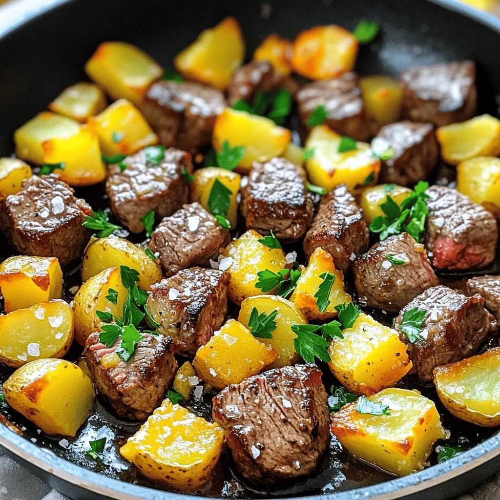 Garlic Butter Steak Bites with Potatoes Simple Treat