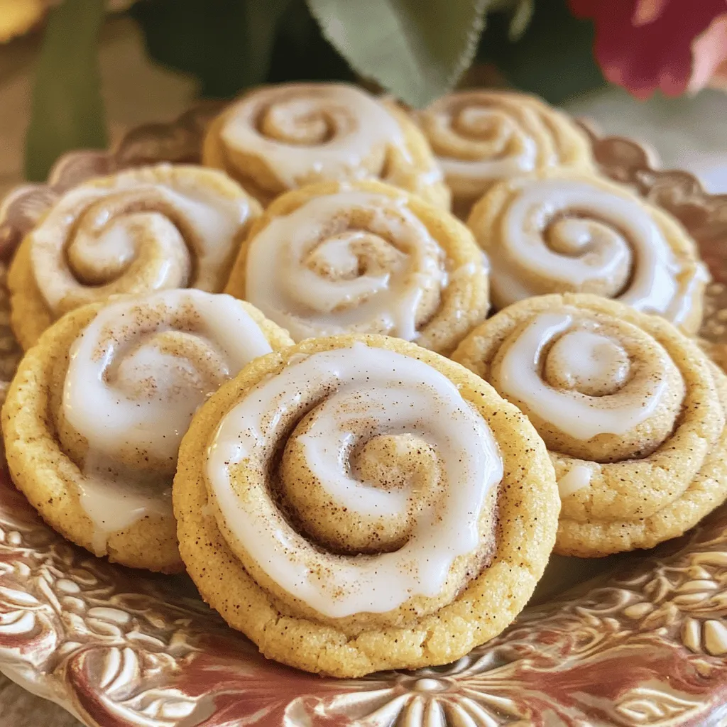 To make Soft & Chewy Cinnamon Roll Cookies, you need some key ingredients. Here’s what you will gather: - 2 1/4 cups all-purpose flour - 1/2 teaspoon baking soda - 1 teaspoon baking powder - 1/2 teaspoon salt - 1 teaspoon ground cinnamon - 3/4 cup unsalted butter, softened - 1 cup brown sugar, packed - 1/2 cup granulated sugar - 1 large egg - 1 tablespoon vanilla extract - 1/2 cup powdered sugar (for icing) - 1-2 tablespoons milk (for icing) These ingredients create a soft and chewy cookie that tastes just like cinnamon rolls. The blend of butter, sugars, and cinnamon gives these cookies a rich flavor. The soft butter helps the dough mix well, making it easy to work with. The baking soda and baking powder give the cookies their rise. The egg adds moisture and binds everything together. Ground cinnamon is the star flavor here, making each bite taste warm and inviting. Once baked, you’ll drizzle icing made from powdered sugar and milk on top. This sweet touch completes the cookies and adds a nice finish. For the full recipe, check the [Full Recipe] details. First, you need to preheat your oven to 350°F (175°C). This helps the cookies bake evenly. While the oven heats, line a baking sheet with parchment paper. This makes clean-up easy and keeps the cookies from sticking. Now, in a mixing bowl, whisk together these dry ingredients: - 2 1/4 cups all-purpose flour - 1/2 teaspoon baking soda - 1 teaspoon baking powder - 1/2 teaspoon salt - 1 teaspoon ground cinnamon Mix well and set this bowl aside. Next, we’ll work on the dough. In a large bowl, cream together the softened butter and sugars. You can use a hand mixer or a stand mixer for this. Mix until the batter looks light and fluffy. Then, add one large egg and one tablespoon of vanilla extract to the butter mix. Stir until everything is well combined. This will give your cookies a rich flavor. Now, it’s time to combine the dry and wet ingredients. Gradually add the bowl of dry ingredients to the butter mixture. Be sure to mix gently until it's just combined. Over-mixing can make the cookies tough. Using a cookie scoop or a tablespoon, drop the dough onto your prepared baking sheet. Space each cookie about 2 inches apart. This allows them room to spread while baking. Bake them for 10-12 minutes. The edges should turn slightly golden, while the centers may look a bit underbaked. They will firm up as they cool. While the cookies bake, prepare the icing by mixing together 1/2 cup of powdered sugar and 1-2 tablespoons of milk. Whisk until smooth. Once the cookies cool slightly, drizzle the icing on top. You can find the full recipe [here] for more details on these soft and chewy cinnamon roll cookies! - Importance of not over-mixing: When you mix the dough, stop as soon as you see no dry flour. Over-mixing makes cookies tough instead of soft and chewy. - Checking for doneness: Look for slightly golden edges. The centers may look underbaked, but they will firm up as they cool. - Arranging cookies for visual appeal: Place cookies on a nice plate with space between them. This makes them look inviting and ready to eat. - Enhancing flavor with cinnamon sprinkles: After icing, sprinkle a little cinnamon on top. This adds color and boosts the cinnamon flavor. - Mismeasuring ingredients: Use a kitchen scale or measuring cups carefully. Too much flour or sugar can change the cookie's texture. - Not allowing cookies to cool properly: Let cookies cool on the baking sheet for a few minutes first. This helps them set before moving to a wire rack. {{image_2}} You can make your cinnamon roll cookies even better by adding nuts or chocolate chips. - Adding nuts: Chopped walnuts or pecans add crunch and flavor. Mix in about 1/2 cup of nuts when you combine your dry and wet ingredients. - Incorporating chocolate chips: Add 1/2 cup of chocolate chips to the dough. The sweet chocolate pairs well with cinnamon and makes each bite special. The right frosting can elevate your cookies. Here are some tasty options. - Cream cheese icing option: For a rich taste, mix 4 ounces of softened cream cheese with powdered sugar and a little milk. This gives a tangy twist to your cookies. - Glaze variations: You can create a simple glaze. Just mix powdered sugar with lemon or vanilla extract and a bit of milk. This adds a fresh flavor to the cookies. If you have special dietary needs, you can still enjoy these cookies. - Gluten-free flour alternatives: Use a 1:1 gluten-free flour mix instead of all-purpose flour. This keeps the texture soft and chewy. - Vegan adaptations: To make the cookies vegan, replace the egg with a flax egg. Mix 1 tablespoon of ground flaxseed with 2.5 tablespoons of water. Let it sit until it thickens. Also, use vegan butter in place of regular butter. These variations let you customize your soft and chewy cinnamon roll cookies. Explore these ideas to find your favorite twist on this classic treat. For detailed instructions, check the Full Recipe. To keep your cookies fresh, store them in an airtight container. You can use glass jars or plastic containers. Place parchment paper between layers if stacking them. This helps avoid sticking and keeps them soft. Store them at room temperature away from heat and moisture. You can freeze cookie dough for later use. Scoop the dough into balls and place them on a baking sheet. Freeze the balls for about an hour. Once frozen, transfer them to a zip-top bag. You can store them for up to three months. When you're ready to bake, just take them out and let them thaw for 20 minutes. Bake them as directed, adding a couple of extra minutes to the time. At room temperature, these cookies last about a week. If you store them well, they can stay soft and tasty. Look for signs of spoilage, like hardening or a strange smell. If they feel dry or crumbly, it’s time to toss them. Enjoy the Soft & Chewy Cinnamon Roll Cookies, but always keep an eye on freshness! You can tell when the cookies are done by checking the edges. Look for a light golden color around the edges. The centers may look a bit soft, and that is normal. This slight underbaking helps keep them chewy. When you take them out, they will continue to cook on the baking sheet. Yes, you can make the dough ahead of time. Prepare the dough and shape it into a log. Wrap it in plastic wrap and refrigerate for up to three days. You can also freeze the dough for up to three months. Just slice and bake when you are ready for fresh cookies. If you need to replace butter, you have options. You can use coconut oil, vegetable oil, or even margarine. Each option changes the flavor a bit, but they all work well. Just ensure that the fat is softened before mixing to keep your cookies soft and chewy. To keep your cookies soft, do not over-mix the dough. Mix just until the dry ingredients are combined. Also, take them out of the oven when they look slightly underbaked. The cookies will set as they cool, keeping them soft. Another tip is to store them in an airtight container to lock in moisture. This blog post covered all you need to know about baking cookies. We started with the list of ingredients, which sets a solid base. Next, I shared step-by-step instructions for making the dough and tips for baking. Common mistakes could ruin your cookies, so I highlighted important things to avoid. We also explored fun variations, storage advice, and answers to frequently asked questions. Now you’re ready to bake perfect cookies with ease! Enjoy your time in the kitchen and treat yourself.