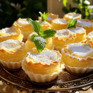 To make Baby Lemon Impossible Pies, you need simple ingredients that pack a punch. Here’s what you’ll need: - 1 cup milk (whole or low-fat) - 1/2 cup granulated sugar - 1/2 cup all-purpose flour - 1/4 cup unsalted butter, melted - 3 large eggs - 2 teaspoons lemon zest - 1/4 cup fresh lemon juice - 1 teaspoon baking powder - Pinch of salt - Powdered sugar, for dusting (optional) - Fresh mint leaves, for garnish (optional) Each ingredient plays a key role. The milk adds creaminess, while the sugar gives sweetness. The flour helps bind everything together. Butter adds rich flavor, and eggs provide structure. Lemon zest and juice bring that bright, tangy taste we all love. Baking powder helps the pies rise, making them light and fluffy. A pinch of salt rounds out the flavors perfectly. You can also dust the pies with powdered sugar for a nice touch. Fresh mint leaves make a lovely garnish, adding color and freshness. For the full recipe, you can refer to the earlier section. Now, gather these ingredients and get ready to bake something delicious! First, preheat your oven to 350°F (175°C). This step is key for even baking. Next, take your muffin tin and spray it with non-stick spray. You can also line it with paper liners. This makes it easy to remove the pies later. In a large bowl, combine all your ingredients. Start with 1 cup of milk and add 1/2 cup of sugar. Then, mix in 1/2 cup of flour and 1/4 cup of melted butter. Add 3 large eggs, 2 teaspoons of lemon zest, and 1/4 cup of fresh lemon juice. Don’t forget 1 teaspoon of baking powder and a pinch of salt. Whisk everything together until smooth and no lumps remain. Now, pour the batter into your prepared muffin tin. Fill each cup about 3/4 full to give them room to rise. Place the tin in the oven and bake for 20-25 minutes. You’ll know they are done when the edges turn golden brown. A toothpick inserted in the center should come out clean. Let the pies cool in the tin for 10 minutes. After that, transfer them to a wire rack. If you like, dust them with powdered sugar and add mint leaves for a pretty touch. Enjoy your Baby Lemon Impossible Pies! To get the best texture, mix the ingredients well. Whisk until the batter is smooth. Avoid lumps, as they can cause uneven baking. Bake the pies until the edges turn golden brown. This gives them a light, fluffy inside. If they puff up a bit, that's a good sign! They should settle as they cool. These baby lemon impossible pies look great on a nice plate. You can serve them with small forks or spoons. For a fun touch, add a dollop of whipped cream on the side. Fresh mint leaves also make a lovely garnish. They add color and a hint of freshness. For extra flavor, try adding a splash of vanilla extract. This can enhance the lemon taste. You can also mix in some blueberries or raspberries for a fruity twist. If you love coconut, add a little shredded coconut to the batter. These fun tweaks can make your pies even more delicious. For the complete recipe, check out the full recipe link. {{image_2}} You can easily make these pies gluten-free. Just swap the all-purpose flour for a gluten-free blend. Look for one that works well in baking. Brands like Bob's Red Mill or King Arthur Flour have great options. This swap keeps the texture light and fluffy. Want to make these pies dairy-free? Use almond, coconut, or oat milk instead of regular milk. For butter, try coconut oil or a dairy-free spread. These options keep the pies creamy without the dairy. Looking to mix things up? Add some fun flavors! You can try vanilla extract for a sweet twist. Or mix in some berries for a fruity touch. Chocolate chips also work well if you want a richer dessert. Get creative and find your favorite! You can find the Full Recipe to try these variations at home. After you make the baby lemon impossible pies, you may have some left. Store them in an airtight container. Keep them in the fridge to stay fresh. They will last about three days. If you want them to last longer, consider freezing them. To enjoy your leftover pies, preheat your oven to 350°F (175°C). Place the pies on a baking sheet. Heat them for about 5-10 minutes. This warms them up and keeps them soft. You can also use the microwave. Microwave each pie for about 15-20 seconds. This method is quick but might make them a bit soggy. If you want to save some pies for later, freezing is a great option. First, let the pies cool completely. Then, wrap each pie in plastic wrap. Place them in a freezer-safe bag. They can stay in the freezer for up to two months. When you're ready to eat them, thaw them in the fridge overnight. Enjoy them fresh and tasty! For the full recipe, check the details above. Baby Lemon Impossible Pies are small, easy-to-make desserts. They have a creamy lemon flavor and a light texture. You bake them in a muffin tin, which makes them fun and cute. They puff up while baking, then settle down as they cool. This recipe is great for sharing at parties or enjoying at home. Yes, you can make these pies ahead of time. They stay fresh for a few days in the fridge. Just let them cool completely before storing. You can wrap them tightly in plastic wrap or place them in an airtight container. This way, you can save time on busy days! To check if the pies are done, look for a golden brown edge. You can also insert a toothpick into the center. If it comes out clean, the pies are ready. They should puff up and look set. If they still jiggle, give them a few more minutes in the oven. This recipe is suitable for toddlers. The ingredients are simple and safe. The pies have a soft texture that is easy to chew. However, always check for allergies, especially to eggs and milk. You may want to serve small bites to prevent choking. Serve Baby Lemon Impossible Pies on a plate or platter. Use small forks or spoons for easy handling. If you want to add some fun, garnish with mint leaves. For a special treat, offer whipped cream on the side. This makes the pies even more enjoyable for everyone. Remember to supervise young kids while they eat. In this post, we explored the easy recipe for Baby Lemon Impossible Pies. You learned about the simple ingredients, step-by-step instructions, and helpful tips. Variations for different diets and storage info were also shared. This dessert is not only fun to make, but it's also yummy and versatile. Whether for kids or a party, these pies will delight everyone. Now, it's time to enjoy baking and tasting these delightful treats!