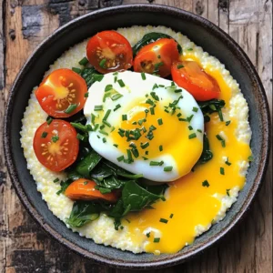 To make a tasty grits breakfast bowl, you need a few key ingredients. Here’s what you will need: - 1 cup stone-ground grits - 4 cups water or vegetable broth - 1/2 teaspoon salt - 1 tablespoon unsalted butter - 1/2 cup shredded sharp cheddar cheese - 2 large eggs - 1 cup fresh spinach, chopped - 1/4 cup cherry tomatoes, halved - 1 tablespoon olive oil - 1/4 teaspoon red pepper flakes - Salt and black pepper to taste - Fresh herbs (like chives or parsley) for garnish You can customize your bowl with various toppings. Here are some great options to try: - Avocado slices for creaminess - Crispy bacon or sausage for a hearty bite - Hot sauce for some heat - Sautéed mushrooms for an earthy flavor - Feta cheese for a tangy twist Feel free to mix and match to find your favorite! Each ingredient offers its own benefits. Here’s a quick look at the core ingredients: - Grits: These are high in carbohydrates, providing energy. They also have some protein. - Eggs: Packed with protein, vitamins, and healthy fats. - Spinach: Rich in vitamins A, C, and K, plus iron and calcium. - Cheddar Cheese: Adds calcium and protein, but watch for fat content. This bowl is not just delicious; it’s also a nutritious start to your day. For the full recipe, check out the complete guide above. To cook the grits, start by adding water or vegetable broth and salt to a medium saucepan. Bring it to a boil. Slowly whisk in the stone-ground grits. This helps prevent lumps. Reduce the heat to low and stir often. Let the mixture simmer for 20 to 25 minutes. You want the grits to become thick and creamy. Once they are done, add the butter. Stir until it melts. Then, mix in the cheddar cheese until the grits are smooth and cheesy. Next, heat olive oil in a skillet over medium heat. Add the chopped spinach and cook it for about 2 to 3 minutes. You want the spinach to wilt down. Then, add the halved cherry tomatoes and red pepper flakes. Cook for one more minute. Season with salt and black pepper to taste. Once cooked, remove the skillet from the heat and set it aside. In a separate pan, cook the eggs how you like. You can scramble them or fry them. If you fry the eggs, cook until the whites are firm. Keep the yolk runny for a creamier texture. This adds a nice touch to your bowl. Now it’s time to put it all together. Take serving bowls and spoon a generous amount of the cheesy grits at the bottom. Next, top the grits with the sautéed spinach and tomatoes. Finally, carefully place the cooked eggs on top. This creates a beautiful and hearty breakfast bowl. For the complete recipe, check out the [Full Recipe]. To make your grits creamy, use stone-ground grits. They cook slower but yield a better texture. Start by boiling water or vegetable broth. Whisk in the grits slowly to avoid lumps. Reduce the heat and stir often. This helps the grits cook evenly. Cook them for about 20 to 25 minutes. When they thicken, add butter and cheddar cheese. Stir until they melt and blend in. This is the secret to creamy grits. Seasoning is key to a tasty breakfast bowl. Start with salt in the boiling water or broth. This adds flavor from the start. After cooking the grits, you can add more flavors. A pinch of black pepper can enhance the dish. Red pepper flakes add a nice kick. Fresh herbs like chives or parsley will brighten the bowl. Don’t forget to taste as you go, and adjust seasoning to your liking. Eggs can be a game changer in your breakfast bowl. You can fry or scramble them based on your preference. If you fry, cook the eggs until the whites are set. The yolks should remain runny for creaminess. Scrambling also works well. Whisk the eggs before cooking and season them. You can mix in cheese or herbs for extra flavor. Eggs not only add protein but also make your bowl feel complete. For the best taste, cook eggs just before serving. This keeps them fresh and warm. You can find the full recipe for the Grits Breakfast Bowl to try these tips and tricks effectively! {{image_2}} To make a vegan version, swap the butter and cheese for plant-based options. Use coconut oil for cooking and nutritional yeast for a cheesy flavor. Replace the eggs with tofu scramble or chickpea flour scramble. You can add any veggies you like, such as bell peppers or mushrooms. This way, you keep the bowl hearty and tasty without any animal products. Grits are usually gluten-free, but check the package to be sure. If you want a different base, try polenta. It has a similar texture and works great in bowls. Just prepare it like the grits in the recipe. Top with your favorite veggies and proteins to create a filling meal. You can easily change the flavor of your grits breakfast bowl. For a spicy kick, add more red pepper flakes or some hot sauce. You can also mix in herbs like thyme or rosemary when you cook the grits. These herbs give a fresh taste that brightens each bite. Try adding roasted garlic for a deeper flavor, or even a squeeze of lemon for some zest. For more ideas, check out the Full Recipe for inspiration! To store your Grits Breakfast Bowl leftovers, let them cool first. Place them in an airtight container. This helps keep the flavors fresh. Store the bowl in the fridge for up to three days. If you want to keep it longer, freezing is a great option. When you reheat your grits, add a splash of water or broth. This will help them regain their creamy texture. Use a microwave or a stovetop. Heat gently to avoid drying them out. Stir occasionally for even heating. You can freeze each part of the bowl separately. For the grits, let them cool and spoon them into freezer bags. Press out the air and seal tightly. The sautéed spinach and tomatoes can also be frozen. Place them in a container or bag. Cooked eggs do not freeze well, so enjoy them fresh! I recommend using stone-ground grits for the best texture and flavor. They are less processed and have a rich, nutty taste. Instant or quick-cooking grits can work in a pinch but won't give you the same creamy result. Always choose high-quality grits for the best Grits Breakfast Bowl. Yes, you can prepare many parts of this recipe ahead of time. Cook the grits and store them in the fridge for up to three days. Reheat them with a splash of water or broth to bring back their creaminess. You can also sauté the spinach and tomatoes ahead. Just warm them before serving. To find the best Grits Breakfast Bowls, check local diners or Southern-style restaurants. Many places serve their own twist on this dish. You can also search online reviews or foodie blogs for recommendations. Don't forget to ask friends for their favorites! You can customize your Grits Breakfast Bowl in many ways. Try different toppings like crispy bacon, sautéed mushrooms, or avocado slices. For a spicy kick, add hot sauce or jalapeños. You can also change the cheese or use plant-based options for a vegan twist. The possibilities are endless! For the full recipe, check the earlier section. Savory Grits Breakfast Bowl is a warm and filling start to your day. Here’s how to make it: - 1 cup stone-ground grits - 4 cups water or vegetable broth - 1/2 teaspoon salt - 1 tablespoon unsalted butter - 1/2 cup shredded sharp cheddar cheese - 2 large eggs - 1 cup fresh spinach, chopped - 1/4 cup cherry tomatoes, halved - 1 tablespoon olive oil - 1/4 teaspoon red pepper flakes - Salt and black pepper to taste - Fresh herbs (like chives or parsley) for garnish 1. Cook the Grits: Start by boiling the water or broth with salt. Gradually whisk in the grits. Lower the heat and stir often. Let it cook for 20-25 minutes until creamy. Add butter and cheese, stirring until smooth. 2. Sauté the Spinach and Tomatoes: Heat olive oil in a skillet. Add spinach and cook for 2-3 minutes until it wilts. Mix in cherry tomatoes and red pepper flakes. Cook for one more minute. Season with salt and black pepper, then set aside. 3. Cook the Eggs: In another pan, you can scramble or fry the eggs. If frying, cook until the whites are set and the yolk stays runny. 4. Assemble the Bowl: In bowls, add a big scoop of cheesy grits. Top with the spinach and tomatoes. Place the cooked eggs on top. 5. Garnish: Sprinkle fresh herbs over the bowl for extra flavor and a pop of color. Now you have a tasty Grits Breakfast Bowl. It’s a great way to fuel your morning! For the full recipe, you can check out the detailed steps above. Enjoy! This blog post covered how to make a tasty grits breakfast bowl. We talked about the main and optional ingredients, plus their nutritional value. I shared simple steps to cook grits, eggs, and veggies. You'll find tips to make your dish creamy and flavorful. We also explored different variations for dietary needs and ways to store leftovers. Grits are a versatile base. You can add your favorite toppings or spices. Enjoy creating your own perfect bowl!