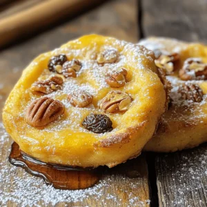 To make Chewy French Toast Cookies, you need simple ingredients. Here’s what to gather: - 1 cup all-purpose flour - 1 cup rolled oats - 1/2 teaspoon baking soda - 1/2 teaspoon ground cinnamon - 1/4 teaspoon salt - 1/2 cup unsalted butter, softened - 1/2 cup brown sugar, packed - 1/4 cup granulated sugar - 1 large egg - 2 tablespoons maple syrup - 1 teaspoon vanilla extract These ingredients come together to create a warm, cozy flavor. The oats add a nice chewiness, while the cinnamon and maple syrup give it that classic French toast taste. For more flavor, you can add a few optional ingredients. Consider these choices: - 1/4 cup chopped pecans - 1/4 cup raisins Adding nuts or raisins gives your cookies extra texture and sweetness. They can make the cookies more fun to eat! If you need to swap some ingredients, don’t worry. Here are some easy substitutions: - Use whole wheat flour instead of all-purpose flour for a heartier cookie. - Substitute coconut oil for butter to make them dairy-free. - Use honey instead of maple syrup for a different sweet taste. These swaps can fit your diet or taste preferences while keeping the cookies tasty. Remember, the key is to keep the balance between wet and dry ingredients! For the full recipe, check out the instructions to bake these delightful cookies. To start, gather your ingredients. You will need flour, oats, baking soda, cinnamon, salt, butter, and sugars. I love using brown sugar for that rich taste. Then, in a medium bowl, whisk together flour, oats, baking soda, cinnamon, and salt. This mix sets the base for your cookies. In a large bowl, cream the softened butter, brown sugar, and granulated sugar. Do this until the mixture is light and fluffy. This step is key; it helps create a soft texture. Next, beat in the egg. Then, mix in maple syrup and vanilla extract until everything is blended well. After this, slowly add your dry mix to the wet mix. Stir gently until just combined. If you want a little crunch, fold in chopped pecans or raisins. Both add great flavor and texture. Now, preheat your oven to 350°F (175°C). Line a baking sheet with parchment paper. This helps the cookies not stick. Use a cookie scoop or a tablespoon to drop rounded balls of dough onto the sheet. Space them about 2 inches apart to give them room to spread. Gently flatten each dough ball using the back of a spoon. This helps form the cookie shape. Bake in the oven for 12 to 15 minutes. Look for golden edges and soft centers. This is where the chewy magic happens! Once baked, take them out and let them cool on the sheet for about five minutes. After that, transfer them to a wire rack to cool completely. For chewy cookies, focus on the butter. Use softened butter, not melted. This helps keep the cookies fluffy. Also, do not overmix the dough. Mixing too much makes cookies tough. Timing is important too. Bake until edges are golden but centers are still soft, which keeps them chewy. If you want to keep your cookies soft even after cooling, store them in an airtight container. For more details, check the Full Recipe. Enjoy your cozy treats! To make your cookies chewy, focus on the butter and sugar. Use softened butter instead of melted. Cream the butter and sugars until light. This adds air, which helps with texture. Also, do not overmix the dough. Mix just until combined for a softer bite. Baking time is key too. Remove cookies when the edges are golden but the centers still look soft. Watch out for overbaking. Cookies can turn hard if you bake them too long. Keep an eye on them, especially in the last few minutes. Another mistake is not measuring ingredients correctly. Too much flour can dry out the dough. Always use the spoon and level method for flour. Lastly, don’t skip the chilling step if you have time. Chilling helps the dough firm up and enhances flavor. You can enhance your cookies with fun mix-ins. Adding chopped pecans brings a lovely crunch. Raisins add sweetness and chewiness. For even more flavor, try adding a pinch of nutmeg or a splash of almond extract. Top your cookies with a drizzle of maple syrup before serving. This adds a sweet finish that pairs well with the French toast flavor. For the full recipe, check out the details above. {{image_2}} You can easily change the flavors of your Chewy French Toast Cookies. Here are some tasty ideas: - Nutty: Add 1/4 cup of chopped nuts like pecans or walnuts. They give a great crunch. - Fruity: Toss in 1/4 cup of dried fruits like raisins or cranberries. They add a sweet burst. - Chocolate: Mix in 1/2 cup of chocolate chips for a rich twist. Who doesn't love chocolate? - Spicy: Add a pinch of nutmeg or ginger for a warm spice. It can brighten the flavor. Each of these options gives your cookies a new vibe while keeping that chewy texture. If you need a gluten-free version, swap out the all-purpose flour. Use a 1:1 gluten-free flour blend instead. This keeps the cookie texture without the gluten. You can also use gluten-free oats to make sure they fit your diet. For a dairy-free option, replace the unsalted butter with coconut oil or a vegan butter. This keeps your cookies tasty and still chewy. To make your cookies special, try these serving ideas: - Warm: Serve right out of the oven for a gooey treat. The warmth enhances the flavors. - Toppings: Dust with powdered sugar or drizzle maple syrup on top. This adds a sweet finish. - Pairings: Enjoy with a cup of coffee, hot chocolate, or milk. Each drink brings out the cookie's flavors. - Ice Cream Sandwich: Place a scoop of vanilla ice cream between two cookies. This is a fun twist that kids love! These ideas make your Chewy French Toast Cookies an even cozier treat. For the full recipe, check out the details above! To keep your Chewy French Toast Cookies fresh, store them in an airtight container. This helps to lock in moisture and keep them chewy. Place a piece of bread in the container. The bread will help keep the cookies soft. Make sure to store them at room temperature. Avoid the fridge, as it can make cookies hard. If you want to save cookies for later, freezing is the way to go. First, let the cookies cool completely. Then, arrange them in a single layer on a baking sheet. Freeze them for about an hour. Once frozen, transfer the cookies to a freezer bag or container. Be sure to label the bag with the date. You can freeze them for up to three months. When you’re ready to enjoy your frozen cookies, preheat your oven to 350°F (175°C). Place the cookies on a baking sheet. Heat them for about 5-10 minutes. This will bring back their soft, chewy texture. If you like, you can also microwave them for about 10-15 seconds. They will taste fresh and delicious, just like when you first baked them. To make chewy cookies, focus on the fat-to-flour ratio. Use more butter than flour. The butter keeps the cookies soft. Also, do not overmix the dough. Gently combine wet and dry ingredients. This helps keep air pockets, leading to chewiness. Yes, you can make these cookies without eggs. Use a flaxseed meal or applesauce as an egg substitute. Mix one tablespoon of flaxseed meal with three tablespoons of water for each egg. Let it sit until thick. Use 1/4 cup of applesauce instead of one egg. Both options will keep your cookies moist. For toppings, I love a drizzle of maple syrup. It adds sweetness and flavor. You can also sprinkle powdered sugar for a touch of elegance. Chopped nuts enhance crunch and flavor. Dried fruit like raisins or cranberries gives a fruity twist. Choose what you love! In this blog post, we explored how to make chewy French toast cookies. We covered key ingredients, step-by-step baking instructions, and tips to avoid common mistakes. You can also try fun variations and dietary adjustments to suit your tastes. Remember, the right storage keeps cookies fresh and chewy longer. I hope you feel ready to whip up these delicious treats. Enjoy the baking process and share them with friends!