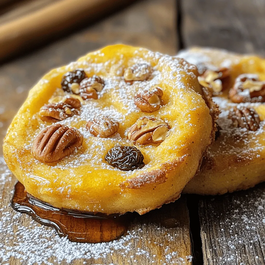 To make Chewy French Toast Cookies, you need simple ingredients. Here’s what to gather: - 1 cup all-purpose flour - 1 cup rolled oats - 1/2 teaspoon baking soda - 1/2 teaspoon ground cinnamon - 1/4 teaspoon salt - 1/2 cup unsalted butter, softened - 1/2 cup brown sugar, packed - 1/4 cup granulated sugar - 1 large egg - 2 tablespoons maple syrup - 1 teaspoon vanilla extract These ingredients come together to create a warm, cozy flavor. The oats add a nice chewiness, while the cinnamon and maple syrup give it that classic French toast taste. For more flavor, you can add a few optional ingredients. Consider these choices: - 1/4 cup chopped pecans - 1/4 cup raisins Adding nuts or raisins gives your cookies extra texture and sweetness. They can make the cookies more fun to eat! If you need to swap some ingredients, don’t worry. Here are some easy substitutions: - Use whole wheat flour instead of all-purpose flour for a heartier cookie. - Substitute coconut oil for butter to make them dairy-free. - Use honey instead of maple syrup for a different sweet taste. These swaps can fit your diet or taste preferences while keeping the cookies tasty. Remember, the key is to keep the balance between wet and dry ingredients! For the full recipe, check out the instructions to bake these delightful cookies. To start, gather your ingredients. You will need flour, oats, baking soda, cinnamon, salt, butter, and sugars. I love using brown sugar for that rich taste. Then, in a medium bowl, whisk together flour, oats, baking soda, cinnamon, and salt. This mix sets the base for your cookies. In a large bowl, cream the softened butter, brown sugar, and granulated sugar. Do this until the mixture is light and fluffy. This step is key; it helps create a soft texture. Next, beat in the egg. Then, mix in maple syrup and vanilla extract until everything is blended well. After this, slowly add your dry mix to the wet mix. Stir gently until just combined. If you want a little crunch, fold in chopped pecans or raisins. Both add great flavor and texture. Now, preheat your oven to 350°F (175°C). Line a baking sheet with parchment paper. This helps the cookies not stick. Use a cookie scoop or a tablespoon to drop rounded balls of dough onto the sheet. Space them about 2 inches apart to give them room to spread. Gently flatten each dough ball using the back of a spoon. This helps form the cookie shape. Bake in the oven for 12 to 15 minutes. Look for golden edges and soft centers. This is where the chewy magic happens! Once baked, take them out and let them cool on the sheet for about five minutes. After that, transfer them to a wire rack to cool completely. For chewy cookies, focus on the butter. Use softened butter, not melted. This helps keep the cookies fluffy. Also, do not overmix the dough. Mixing too much makes cookies tough. Timing is important too. Bake until edges are golden but centers are still soft, which keeps them chewy. If you want to keep your cookies soft even after cooling, store them in an airtight container. For more details, check the Full Recipe. Enjoy your cozy treats! To make your cookies chewy, focus on the butter and sugar. Use softened butter instead of melted. Cream the butter and sugars until light. This adds air, which helps with texture. Also, do not overmix the dough. Mix just until combined for a softer bite. Baking time is key too. Remove cookies when the edges are golden but the centers still look soft. Watch out for overbaking. Cookies can turn hard if you bake them too long. Keep an eye on them, especially in the last few minutes. Another mistake is not measuring ingredients correctly. Too much flour can dry out the dough. Always use the spoon and level method for flour. Lastly, don’t skip the chilling step if you have time. Chilling helps the dough firm up and enhances flavor. You can enhance your cookies with fun mix-ins. Adding chopped pecans brings a lovely crunch. Raisins add sweetness and chewiness. For even more flavor, try adding a pinch of nutmeg or a splash of almond extract. Top your cookies with a drizzle of maple syrup before serving. This adds a sweet finish that pairs well with the French toast flavor. For the full recipe, check out the details above. {{image_2}} You can easily change the flavors of your Chewy French Toast Cookies. Here are some tasty ideas: - Nutty: Add 1/4 cup of chopped nuts like pecans or walnuts. They give a great crunch. - Fruity: Toss in 1/4 cup of dried fruits like raisins or cranberries. They add a sweet burst. - Chocolate: Mix in 1/2 cup of chocolate chips for a rich twist. Who doesn't love chocolate? - Spicy: Add a pinch of nutmeg or ginger for a warm spice. It can brighten the flavor. Each of these options gives your cookies a new vibe while keeping that chewy texture. If you need a gluten-free version, swap out the all-purpose flour. Use a 1:1 gluten-free flour blend instead. This keeps the cookie texture without the gluten. You can also use gluten-free oats to make sure they fit your diet. For a dairy-free option, replace the unsalted butter with coconut oil or a vegan butter. This keeps your cookies tasty and still chewy. To make your cookies special, try these serving ideas: - Warm: Serve right out of the oven for a gooey treat. The warmth enhances the flavors. - Toppings: Dust with powdered sugar or drizzle maple syrup on top. This adds a sweet finish. - Pairings: Enjoy with a cup of coffee, hot chocolate, or milk. Each drink brings out the cookie's flavors. - Ice Cream Sandwich: Place a scoop of vanilla ice cream between two cookies. This is a fun twist that kids love! These ideas make your Chewy French Toast Cookies an even cozier treat. For the full recipe, check out the details above! To keep your Chewy French Toast Cookies fresh, store them in an airtight container. This helps to lock in moisture and keep them chewy. Place a piece of bread in the container. The bread will help keep the cookies soft. Make sure to store them at room temperature. Avoid the fridge, as it can make cookies hard. If you want to save cookies for later, freezing is the way to go. First, let the cookies cool completely. Then, arrange them in a single layer on a baking sheet. Freeze them for about an hour. Once frozen, transfer the cookies to a freezer bag or container. Be sure to label the bag with the date. You can freeze them for up to three months. When you’re ready to enjoy your frozen cookies, preheat your oven to 350°F (175°C). Place the cookies on a baking sheet. Heat them for about 5-10 minutes. This will bring back their soft, chewy texture. If you like, you can also microwave them for about 10-15 seconds. They will taste fresh and delicious, just like when you first baked them. To make chewy cookies, focus on the fat-to-flour ratio. Use more butter than flour. The butter keeps the cookies soft. Also, do not overmix the dough. Gently combine wet and dry ingredients. This helps keep air pockets, leading to chewiness. Yes, you can make these cookies without eggs. Use a flaxseed meal or applesauce as an egg substitute. Mix one tablespoon of flaxseed meal with three tablespoons of water for each egg. Let it sit until thick. Use 1/4 cup of applesauce instead of one egg. Both options will keep your cookies moist. For toppings, I love a drizzle of maple syrup. It adds sweetness and flavor. You can also sprinkle powdered sugar for a touch of elegance. Chopped nuts enhance crunch and flavor. Dried fruit like raisins or cranberries gives a fruity twist. Choose what you love! In this blog post, we explored how to make chewy French toast cookies. We covered key ingredients, step-by-step baking instructions, and tips to avoid common mistakes. You can also try fun variations and dietary adjustments to suit your tastes. Remember, the right storage keeps cookies fresh and chewy longer. I hope you feel ready to whip up these delicious treats. Enjoy the baking process and share them with friends!