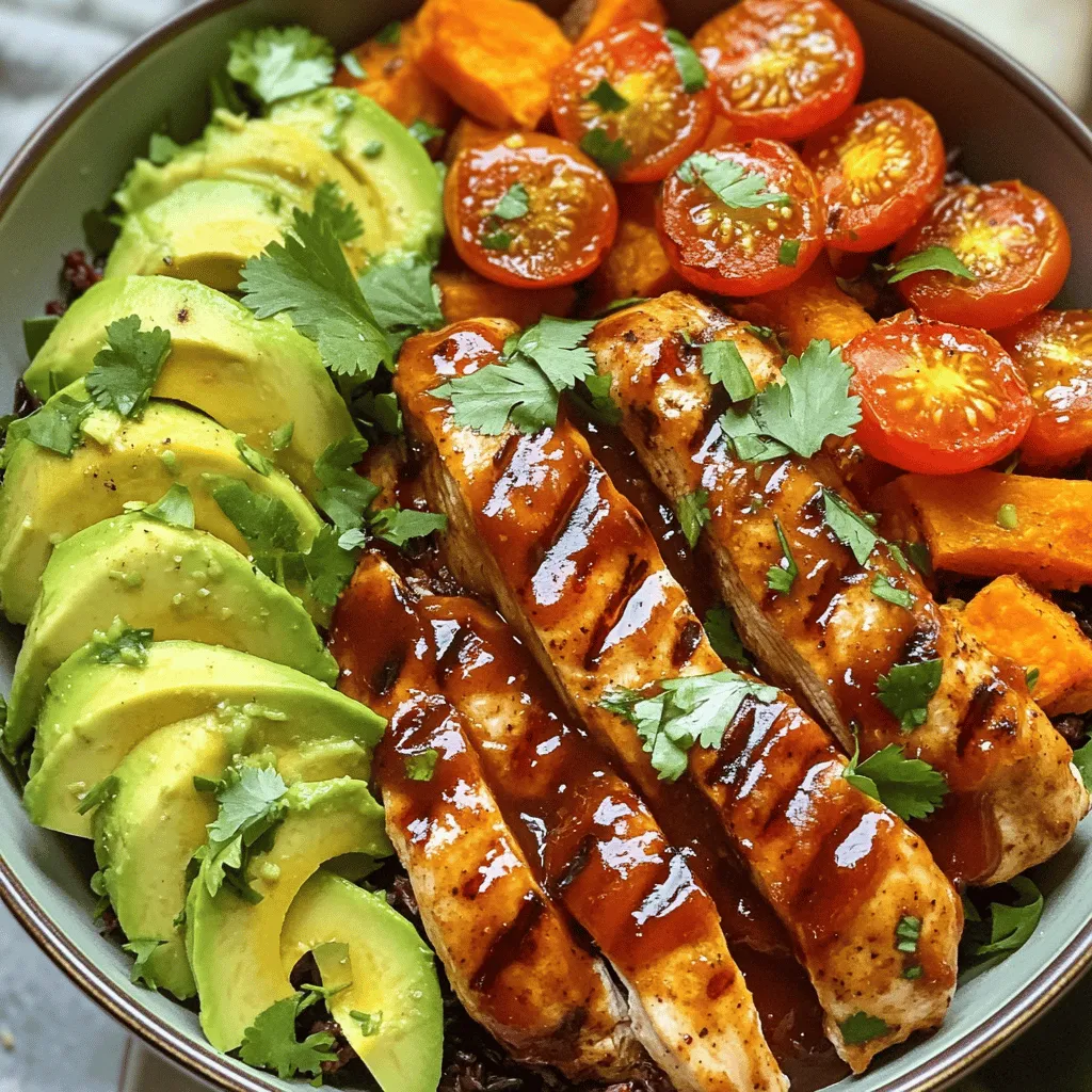 BBQ Chicken & Roasted Sweet Potato Bowls Recipe