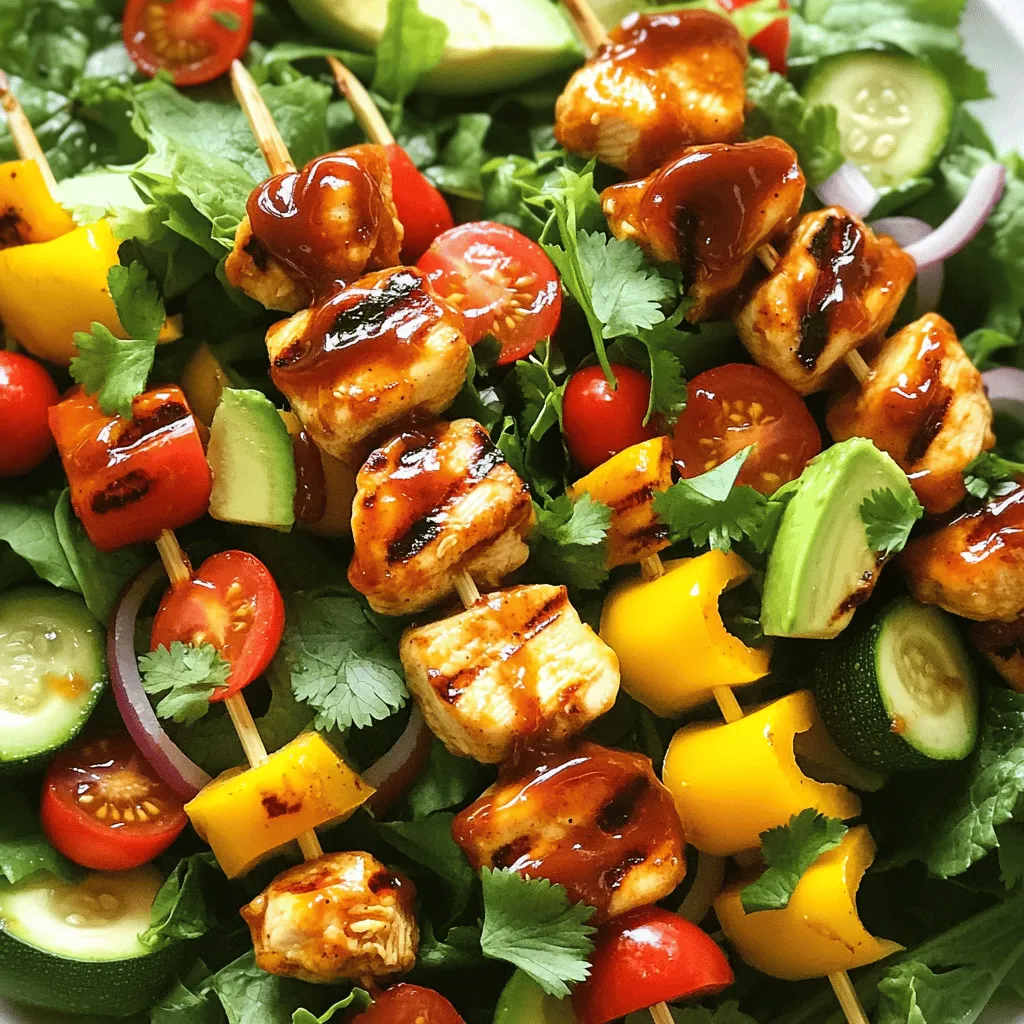 BBQ Chicken Skewer Salad Fresh and Flavorful Delight