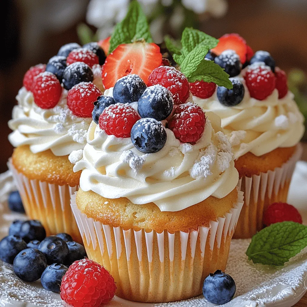 Vanilla Cupcakes with Berry Decoration Delight
