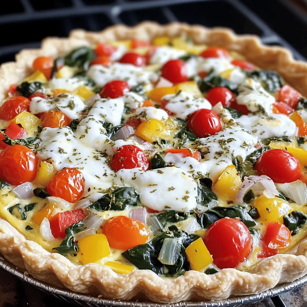 To make a crustless cottage cheese quiche, you need these main ingredients: - 2 cups cottage cheese - 4 large eggs - 1 cup fresh spinach, chopped - 1 cup cherry tomatoes, halved - 1/2 cup bell pepper, diced (any color) - 1/2 cup onion, finely chopped - 1 teaspoon garlic powder - 1 teaspoon dried basil - 1 teaspoon salt - 1/2 teaspoon black pepper - 1 cup shredded mozzarella cheese - 1 tablespoon olive oil These ingredients work together to create a tasty, protein-packed dish. The cottage cheese gives a creamy texture, while the eggs bind it all together. Fresh veggies add color and flavor, making every bite exciting. You can mix in more ingredients to boost flavor. Here are some great options: - Cooked bacon or sausage for a meaty touch - Chopped herbs like parsley or chives for freshness - Different cheeses like feta or cheddar for variety - Zucchini or mushrooms for extra veggies Feel free to get creative! Adding these can change the taste and make it your own. This quiche is not only tasty but also nutritious. Here’s a breakdown of its benefits: - High in protein from cottage cheese and eggs - Rich in vitamins from fresh veggies - Low in carbs since it has no crust Each serving provides a good balance of nutrients. It’s perfect for breakfast, lunch, or dinner. Enjoy this dish knowing it supports your health while tasting great. For the Full Recipe, check the details above. Start by getting your ingredients ready. You need: - 2 cups cottage cheese - 4 large eggs - 1 cup fresh spinach, chopped - 1 cup cherry tomatoes, halved - 1/2 cup bell pepper, diced (any color) - 1/2 cup onion, finely chopped - 1 teaspoon garlic powder - 1 teaspoon dried basil - 1 teaspoon salt - 1/2 teaspoon black pepper - 1 cup shredded mozzarella cheese - 1 tablespoon olive oil Make sure to wash the spinach and tomatoes well. Chop the veggies into bite-sized pieces to help them cook evenly. In a large bowl, whisk the cottage cheese and eggs. Mix them well until they blend together. It should look smooth. Then, add in the chopped spinach, halved tomatoes, diced bell pepper, and chopped onion. Next, sprinkle in the garlic powder, dried basil, salt, and black pepper. Stir everything together until the mix is even. Now, gently fold in the shredded mozzarella cheese. This adds creaminess and flavor to your quiche. Be careful not to over-mix. Preheat your oven to 375°F (190°C). Grease a 9-inch pie dish with olive oil. This keeps the quiche from sticking. Pour the batter into the dish, spreading it out evenly with a spatula. Bake for 35-40 minutes. You’ll know it’s done when the quiche is set in the middle and golden on the edges. Let it cool for about 5 minutes. This helps it firm up, making it easier to slice. Serve it warm or at room temperature. Enjoy this easy and tasty dish! If you're interested in more details, check the Full Recipe for Cottage Cheese Delight Quiche. To get the best texture for your crustless cottage cheese quiche, use fresh cottage cheese. It should be creamy but not too watery. Whisk the eggs well to add air. This air helps the quiche rise and become fluffy. Mix the vegetables evenly. This ensures every bite is tasty. Bake it until it's just set in the middle. Overbaking can make it dry. Do not skip the greasing step. If you do, the quiche may stick to the pan. Avoid using too much salt. The cheese already adds flavor. Don't overmix the batter. This can make the quiche dense. Lastly, always let it cool for a few minutes before slicing. This helps it firm up and makes serving easier. You can serve your quiche warm or at room temperature. It pairs well with a fresh salad or some fruit. I love adding a dollop of sour cream or yogurt on top for extra creaminess. You can also sprinkle fresh herbs, like parsley or chives, for a pop of color and flavor. For the full recipe, check out the details above. {{image_2}} You can make this quiche vegetarian by adding different veggies. Try using mushrooms, zucchini, or broccoli. These choices add great taste and texture. For a colorful dish, mix in red or yellow bell peppers. You can also use different herbs, like thyme or parsley, for added flavor. This dish is naturally gluten-free since it has no crust. If you want to add more texture, use gluten-free breadcrumbs or almond flour. These options help give a little crunch. Always check your cheese and seasoning labels to ensure they are gluten-free. Get creative with your quiche! Add cooked bacon or ham for a savory twist. For a kick, try adding jalapeños or red pepper flakes. You can also mix in feta or goat cheese for a tangy flavor. Don't be afraid to experiment with your favorite ingredients. Each combination can turn out delicious and unique. Check out the Full Recipe for more ideas! To store leftover quiche, let it cool to room temperature. Then, wrap it tightly in plastic wrap or foil. You can also place slices in an airtight container. This helps keep it fresh. Stored this way, it lasts about 3 to 4 days in the fridge. When you want to enjoy your leftover quiche, preheat your oven to 350°F (175°C). Place the quiche on a baking sheet. Heat it for about 15 to 20 minutes. This warms it evenly and keeps the texture nice. If you're in a hurry, you can use the microwave. Heat it for 1 to 2 minutes on medium power. Just keep an eye on it to avoid overcooking. You can freeze crustless quiche for later enjoyment. To do this, let it cool completely first. Cut it into individual slices for easy use. Wrap each slice tightly in plastic wrap. Then, place them in a freezer bag or airtight container. Be sure to label the bag with the date. It can stay fresh in the freezer for up to 3 months. When ready to eat, thaw it in the fridge overnight and reheat as needed. For the full recipe, check out my Cottage Cheese Delight Quiche. Yes, you can make this quiche dairy-free. Use a plant-based cottage cheese. There are many options made from almonds, soy, or coconut. Replace mozzarella with a dairy-free cheese too. This keeps the taste good while making it suitable for those who avoid dairy. Crustless quiche lasts about 3 to 5 days in the fridge. Store it in an airtight container to keep it fresh. This makes it a great meal prep dish. You can enjoy it all week long for breakfast or lunch. Yes, feel free to swap in your favorite veggies. Broccoli, zucchini, or mushrooms work well. Just make sure to chop them small. This way, they cook evenly and blend well with the other flavors. Reheat quiche in the oven for the best texture. Set it to 350°F (175°C) and heat for about 15 minutes. You can also use the microwave, but it may make the quiche a bit soggy. If you use the microwave, heat in short bursts of 30 seconds. For the full recipe, check out the step-by-step guide above. It covers everything you need to know to make this tasty dish. This article covered crustless cottage cheese quiche in detail. We explored key ingredients, step-by-step instructions, and helpful tips. You learned about variations like vegetarian and gluten-free options. We discussed storage methods and answered common questions. Try this simple recipe to enjoy a tasty, healthy meal. Don't hesitate to get creative with your add-ins and flavors. You'll find many ways to make this quiche all your own. Enjoy your cooking adventure!