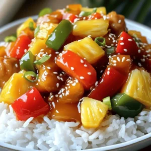 - 1 lb chicken breast, cut into bite-sized pieces - 1 cup bell peppers (red, green, yellow), chopped - 1 cup pineapple chunks (fresh or canned) Sweet and sour chicken starts with fresh chicken. I prefer using chicken breast for its tenderness. The bell peppers bring crunch and color. Pineapple adds a juicy sweetness. - 1/2 cup ketchup - 1/4 cup apple cider vinegar - 1/4 cup brown sugar The sauce is key. Ketchup gives it body and tang. Apple cider vinegar adds a bright note. Brown sugar balances the flavors with sweetness. - Additional spices or vegetables - Garnishes like sesame seeds and green onion You can customize your dish! Add spices like ginger or chili for a kick. You can also toss in vegetables like broccoli or snap peas. Garnish with sesame seeds and green onion for extra flair. To make this dish, check out the Full Recipe for specific steps and tips. First, I heat my skillet or wok over medium-high heat. I pour in 2 tablespoons of vegetable oil. When the oil shimmers, it’s ready for the chicken. I season 1 pound of chicken breast, cut into bite-sized pieces, with salt and pepper. I add the chicken to the skillet. I cook it until golden brown, about 5 to 7 minutes. Once it’s done, I remove the chicken from the skillet and set it aside. Next, I focus on the vegetables. In the same skillet, I add chopped onions and minced garlic. I sauté them for about 2 minutes until they smell great. Then, I add 1 cup of chopped bell peppers and 1 cup of pineapple chunks. I cook everything for another 3 to 4 minutes until the peppers soften a bit. Now, it’s time for the sauce. In a bowl, I mix together 1/2 cup of ketchup, 1/4 cup of apple cider vinegar, 1/4 cup of brown sugar, and 2 tablespoons of soy sauce. I pour this mixture over the veggies in the skillet. I bring it to a simmer and add the cooked chicken back in. To thicken the sauce, I stir in a cornstarch slurry made of 1 tablespoon of cornstarch mixed with 2 tablespoons of water. I cook everything for an extra 1 to 2 minutes until the sauce thickens. If needed, I taste and adjust the seasoning. For the full recipe, check out the details above. To achieve a crispy chicken, use a hot skillet. Heat your skillet or wok to medium-high before adding oil. This helps to sear the chicken nicely. Cook the chicken for 5 to 7 minutes. It should turn golden brown and be cooked through. Make sure not to overcrowd the pan. If you add too much chicken at once, it will steam instead of crisp. Cook in batches if needed. The key to great sweet and sour chicken is the sauce. Start with equal parts vinegar and sugar. Adjust to your taste. If you prefer it sweeter, add more sugar. If you want more tang, increase the vinegar. After mixing the sauce, taste it. This is important! Use a spoon to check the balance. You can always tweak it before adding to the chicken. For serving, place the sweet and sour chicken over fluffy white rice. This adds a nice base. To make it look pretty, sprinkle sesame seeds on top. Add slices of green onion for color and crunch. These little touches make your dish pop! For more details on how to make this dish, check the Full Recipe. {{image_2}} You can switch the chicken for shrimp or tofu. Shrimp cooks faster and adds a nice flavor. Tofu is great for a meat-free meal. Just make sure to press the tofu first to remove excess water. This helps it absorb the sauce better. You can also use pork or beef. Thinly sliced pork tenderloin works well. For beef, flank steak is a good choice. Adding vegetables makes the dish colorful and healthy. Broccoli is a great choice. It adds crunch and pairs well with the sauce. Snap peas are another fun addition. They bring a sweet taste and bright color. You can also use seasonal veggies like zucchini or bell peppers. Feel free to mix and match based on what you have at home. You can change the sauce to suit your taste. If you like heat, add chili paste. Start with a little, then taste it. You can also experiment with fresh herbs. Adding cilantro or basil gives a fresh twist. For a tangier sauce, try adding more vinegar. Adjusting these flavors can make your sweet and sour chicken unique. For the full recipe and to try these variations, check out the Full Recipe. To keep your sweet and sour chicken fresh, place leftovers in the fridge. Use airtight containers for the best results. This helps to lock in flavors and moisture. Avoid leaving the chicken out at room temperature for too long. It’s best to store it within two hours of cooking. This practice ensures safety and taste. You can freeze sweet and sour chicken for later use. To do this, let it cool completely first. Transfer it into a freezer-safe container or a heavy-duty freezer bag. Make sure to remove as much air as possible before sealing. This prevents freezer burn. When you're ready to eat, thaw the chicken in the fridge overnight. Reheat it on the stovetop or in the microwave until it is hot all the way through. In the fridge, sweet and sour chicken lasts about 3 to 4 days. If you freeze it, it can last up to 3 months. Always check for any signs of spoilage before consuming. Proper storage helps maintain both flavor and safety. To reheat Sweet and Sour Chicken, use a microwave or stovetop. For the microwave, place the chicken in a bowl. Cover it with a damp paper towel. Heat for one to two minutes. Check to see if it's hot. Stir and heat more if needed. For stovetop, add the chicken to a skillet. Heat over low until warm, stirring often. This keeps the chicken juicy and the sauce tasty. Yes, you can make Sweet and Sour Chicken ahead of time. Cook the chicken and sauce, then let them cool. Store them in airtight containers in your fridge. They stay good for 3-4 days. When ready to eat, reheat as above. This is a great idea for meal prep. You can save time during busy days. Sweet and Sour Chicken pairs well with many sides. Here are some ideas: - Steamed white rice - Fried rice - Noodles or chow mein - Broccoli or snap peas - Egg rolls or spring rolls These sides add variety and make a complete meal. The traditional Sweet and Sour Chicken may not be gluten-free. Soy sauce contains gluten. To make it gluten-free, use tamari instead of regular soy sauce. You can also check for gluten-free ketchup. These swaps let you enjoy the dish without worry. You can make Sweet and Sour Chicken lighter by reducing sugar and fat. Use less brown sugar in the sauce. Try honey or a sugar substitute. For a lower-fat option, bake or grill the chicken instead of frying it. Use less oil when cooking. Adding more veggies, like broccoli or bell peppers, boosts nutrition too. You learned how to make sweet and sour chicken from scratch. We covered key ingredients, steps, helpful tips, and ways to customize the dish. Remember, cooking isn't just about following a recipe. It’s about making it your own. You can try new proteins, add extra veggies, or tweak the sauce. Enjoy experimenting in the kitchen. Your taste buds will thank you! Keep practicing and soon you'll be a sweet and sour chicken expert.