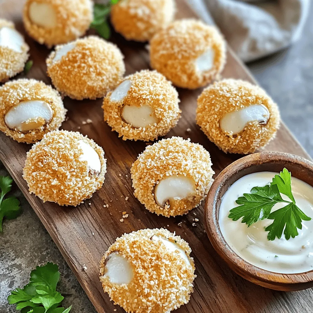 Fried Sliced Mushrooms with Ranch Crispy Delight