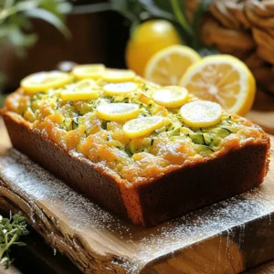 To make my zesty lemon-infused zucchini bread, gather these key ingredients: - 2 medium zucchinis, grated (about 2 cups) - 1 cup all-purpose flour - 1 cup whole wheat flour - 1 teaspoon baking soda - 1/2 teaspoon baking powder - 1 teaspoon ground cinnamon - 1/2 teaspoon salt - 1/2 cup granulated sugar - 1/2 cup brown sugar, packed - 2 large eggs - 1/2 cup vegetable oil - 1 teaspoon vanilla extract - Zest of 1 lemon - 2 tablespoons fresh lemon juice - 1/2 cup chopped walnuts or pecans (optional) You can customize your zucchini bread with fun add-ins. Here are some ideas: - Chocolate chips for a sweet twist - Dried fruits like raisins or cranberries - Shredded coconut for a tropical feel - Spices like nutmeg for extra warmth If you need to swap out ingredients, here are some helpful substitutions: - Use almond flour or oat flour for a gluten-free option. - Replace vegetable oil with applesauce for a lighter option. - If you are out of eggs, use flaxseed meal mixed with water. - Substitute lemon zest with orange zest for a different citrus flavor. These choices keep your zucchini bread tasty and fresh. For the full recipe, check the section above. First, gather all your ingredients. You need two medium zucchinis, grated. This is about two cups. You will also need one cup of all-purpose flour and one cup of whole wheat flour. Measure one teaspoon of baking soda and half a teaspoon of baking powder. Grab one teaspoon of ground cinnamon and half a teaspoon of salt. For sweetness, you need half a cup of granulated sugar and half a cup of packed brown sugar. Now, you need two large eggs, half a cup of vegetable oil, and one teaspoon of vanilla extract. Don’t forget the zest of one lemon and two tablespoons of fresh lemon juice. If you like, add half a cup of chopped walnuts or pecans. Next, preheat your oven to 350°F (175°C). Grease a 9x5-inch loaf pan or line it with parchment paper. In one mixing bowl, whisk together the all-purpose flour, whole wheat flour, baking soda, baking powder, ground cinnamon, and salt. Set this bowl aside. In another bowl, beat the granulated sugar, brown sugar, and eggs until creamy. Then, mix in the vegetable oil, vanilla extract, lemon zest, and lemon juice. Stir until these ingredients blend well. Gradually add the dry flour mix to the wet mix. Stir gently until just combined. Be careful not to overmix. Finally, fold in the grated zucchini and nuts if you’re using them. Pour the batter into your prepared loaf pan. Smooth out the top with a spatula. Place the pan in your preheated oven. Bake for 50 to 60 minutes. Check for doneness by inserting a toothpick into the center. If it comes out clean, your zucchini bread is ready. Once baked, take the pan out of the oven. Let it cool for about 10 minutes in the pan. After that, transfer it to a wire rack to cool completely. To check if your zucchini bread is done, use a toothpick. Insert it into the center of the loaf. If it comes out clean, your bread is ready. If there is batter on the toothpick, bake for a few more minutes. You can also gently press the top of the loaf. If it springs back, it is done. If it sinks, it needs more time in the oven. This way, you ensure your zucchini bread is perfectly baked every time. For the full recipe, refer back to the earlier section. Enjoy your delicious homemade zucchini bread! When making zucchini bread, avoid these common mistakes: - Not draining the zucchini: Zucchini holds a lot of water. If you skip draining, your bread turns soggy. Grate the zucchini and squeeze out excess moisture with a clean towel. - Overmixing the batter: Stir just until combined. Overmixing makes the bread dense. - Using old baking soda: Fresh baking soda ensures good rise. Test it by adding a bit to vinegar. If it fizzes, it’s good to go! To keep your zucchini bread moist: - Add oil: Using vegetable oil helps keep the bread soft. - Use fresh zucchini: Fresh, grated zucchini provides moisture. - Do not overbake: Check for doneness around 50 minutes. The bread should spring back when touched. You can make this zucchini bread even tastier with a few additions: - Spices: Try adding nutmeg or ginger for a warm flavor. - Citrus: Lemon zest brightens the taste. You can also use orange zest. - Nuts or chocolate: Adding walnuts or chocolate chips gives a nice crunch and sweetness. For the full recipe, check out the recipe section above. Enjoy baking! {{image_2}} You can easily make zucchini bread gluten-free. Just switch out regular flour for gluten-free flour. Use a blend that works well in baking. This helps keep the bread soft and tasty. You may also want to add a bit of xanthan gum. This helps give the bread a good texture. Follow the same steps in the Full Recipe to enjoy a gluten-free treat. For a vegan version, replace the eggs with flaxseed meal. Mix 1 tablespoon of flaxseed meal with 2.5 tablespoons of water. Let it sit for a few minutes until it thickens. You can also swap the vegetable oil for applesauce. This keeps the bread moist and adds natural sweetness. Use the same instructions from the Full Recipe for a perfect vegan loaf. Adding spices or fruits can enhance your zucchini bread. Try mixing in nutmeg or ginger for a warm flavor. You can also add dried fruits like raisins or cranberries. Fresh fruits, like blueberries or diced apples, work well too. Just make sure to adjust the sugar if the fruit is sweet. These small changes keep your zucchini bread exciting all year round! After baking your zucchini bread, let it cool completely. Wrap it tightly in plastic wrap. You can also use aluminum foil. Store it at room temperature for up to three days. If you want it to last longer, keep it in the fridge. This will help maintain its freshness and moisture. Just remember to wrap it well to avoid drying out. Freezing is a great option for longer storage. Once your zucchini bread cools, slice it into individual pieces. Wrap each slice in plastic wrap. Place the wrapped slices in a zip-top freezer bag. Remove as much air as possible before sealing. This way, your bread can last up to three months in the freezer. When you're ready to enjoy it, just thaw it at room temperature or in the fridge overnight. To reheat your zucchini bread, you have a few options. The oven works best for even heating. Preheat it to 350°F (175°C). Place the slices on a baking sheet and heat for about 10 minutes. You can also use a microwave. Just heat each slice for about 15-20 seconds. If you want a warm, crispy crust, the oven is the way to go. Enjoy your zucchini bread warm for the best taste! To make zucchini bread dairy-free, simply substitute the vegetable oil for a non-dairy oil. You can use coconut oil or avocado oil. These work well and keep the bread moist. Also, avoid using any dairy-based add-ins like butter or milk. Yes, you can make zucchini bread without eggs. Use a substitute like applesauce or mashed bananas. About 1/4 cup of either works well for each egg. This keeps the bread moist and adds a hint of sweetness. To ripen zucchini, place it in a warm spot in your kitchen. Avoid direct sunlight, as it can dry out the zucchini. After a few days, it will soften and be ready for baking. You can tell zucchini bread is done by inserting a toothpick into the center. If it comes out clean or with a few moist crumbs, it’s ready. If it has wet batter on it, bake for a few more minutes. Yes, zucchini bread freezes well! Wrap it tightly in plastic wrap and then in foil. This helps keep it fresh. When you’re ready to eat it, thaw it in the fridge overnight before slicing. Zucchini bread lasts about 3 to 4 days at room temperature. If you store it in the fridge, it can last up to a week. Just make sure to keep it in an airtight container to prevent it from drying out. Absolutely! You can add nuts, chocolate chips, or dried fruit for extra flavor. Just make sure to not overload the batter. About 1/2 cup of add-ins is a good amount to start with. Store zucchini bread in an airtight container at room temperature. This keeps it moist and fresh. If you want to keep it longer, refrigerate or freeze it. You can enhance flavor by adding spices like nutmeg or ginger. A teaspoon of vanilla extract also adds depth. Lemon juice or zest brightens the taste and makes it more refreshing. For more ideas, check the Full Recipe. You learned about making zucchini bread. I covered key ingredients, step-by-step instructions, and helpful tips. I also shared variations for gluten-free and vegan diets. Proper storage and answering common questions ensure your zucchini bread stays fresh and tasty. Try these methods and find what works best for you. With practice, your zucchini bread will impress everyone. Keep exploring flavors and techniques to make your baking even better. Enjoy your delicious creations!