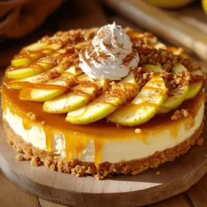 - 2 cups cream cheese, softened - 3/4 cup granulated sugar - 1 teaspoon vanilla extract - 3 large eggs - 1 cup sour cream - 3 medium apples (Granny Smith or Honeycrisp), peeled, cored, and sliced - 2 tablespoons brown sugar - 1 teaspoon cinnamon - 1 tablespoon lemon juice - 1 cup all-purpose flour - 1/2 cup rolled oats - 1/2 cup brown sugar - 1/2 cup unsalted butter, melted - 1 teaspoon cinnamon - Pinch of salt This apple crumble cheesecake has layers that burst with flavor. The cheesecake layer is rich and creamy. I love using cream cheese for a smooth texture. Granulated sugar adds just the right sweetness. Vanilla extract gives it a lovely aroma. Eggs help set the cheesecake, while sour cream adds a nice tang. For the apple filling, I choose Granny Smith or Honeycrisp apples. These apples are sweet and tart, perfect for balance. Brown sugar adds a touch of caramel flavor. Cinnamon warms up the dish, and lemon juice brightens the apples. The crumble topping is a game-changer. It combines flour, oats, and brown sugar for crunch. Melted butter makes it rich, while cinnamon ties the flavors together. A pinch of salt enhances all the tastes. You can find the Full Recipe to make this delightful dessert. Each layer plays a key role in creating a treat that everyone will love. - Preheat your oven to 325°F (160°C). - In a bowl, combine 1 cup of all-purpose flour, 1/2 cup of rolled oats, 1/2 cup of brown sugar, 1/2 cup of melted unsalted butter, 1 teaspoon of cinnamon, and a pinch of salt. - Mix until the mixture is crumbly, then set it aside. - In a large bowl, beat 2 cups of softened cream cheese with 3/4 cup of granulated sugar until smooth. - Add 1 teaspoon of vanilla extract and mix well. - Next, add 3 large eggs one by one, mixing slowly after each addition. - Finally, mix in 1 cup of sour cream until the filling is smooth and creamy. - In another bowl, toss 3 peeled, cored, and sliced medium apples with 2 tablespoons of brown sugar, 1 teaspoon of cinnamon, and 1 tablespoon of lemon juice. - Make sure all the apple slices are well-coated. - Pour half of the cheesecake mixture into a greased 9-inch springform pan. - Layer all the apple filling over this cheesecake mixture. - Carefully pour the remaining cheesecake mixture on top of the apples. - Evenly sprinkle the crumble mixture over the top of the assembled cheesecake. - Place the springform pan in the preheated oven. Bake for about 55-65 minutes. - The edges should set, while the center remains slightly jiggly. - Turn off the oven, crack the door, and let the cheesecake cool for an hour inside. - After cooling, refrigerate the cheesecake for at least 4 hours before serving. Follow this guide for a creamy Apple Crumble Cheesecake. You can find the Full Recipe for more detailed steps. Using room temperature ingredients is key. Cold cream cheese doesn’t blend well. It can lead to lumps in your mix. Take your cream cheese and eggs out early. Let them sit for about 30 minutes. This small step makes a big difference. After adding the eggs, mix gently. Over-mixing can add too much air. This air can cause cracks as the cheesecake sets. Just mix until everything is combined. Your cheesecake will be creamy and smooth. For the best flavor, I love using Granny Smith or Honeycrisp apples. Granny Smith apples are tart, while Honeycrisp apples offer sweetness. Mixing both gives a nice balance. You want sweet and tart in each bite. When selecting apples, look for firm ones. They hold up well when baked. Avoid soft or mealy apples. They won't give you the right texture. Serve your cheesecake with a drizzle of caramel sauce. It adds a sweet touch. A dollop of whipped cream on the side makes it extra special. Both pair nicely with the apple filling. For an elegant look, cut your cheesecake into clean slices. Use a hot knife to cut through the layers. Wipe the knife between cuts for perfect slices. Garnish each slice with a sprinkle of cinnamon and thin apple slices. Your guests will love the beautiful presentation. You can find the Full Recipe to make this delicious dessert. {{image_2}} To add a warm twist, consider using nutmeg or ginger. These spices bring a cozy flavor to the apples. Just sprinkle a little on the sliced apples with the brown sugar and cinnamon. This small change can make your cheesecake shine with extra warmth. For a crunchy twist, add nuts like pecans or walnuts to your crumble topping. Chop them finely and mix them in with the flour, oats, and sugar. This will give your cheesecake a nutty crunch that contrasts beautifully with the creamy filling. Swirl in some caramel sauce into the cheesecake layer for added sweetness. It blends well with the cream cheese and adds a rich flavor. Just pour in the caramel after mixing the cheesecake and use a knife to create swirls. This step makes every bite a delightful surprise. Explore these variations to make your Apple Crumble Cheesecake even more special! For the complete instructions, check the Full Recipe. To keep your cheesecake fresh, refrigerate it right away. Place slices in an airtight container. You can also use plastic wrap to cover the whole cheesecake. Make sure it is tightly sealed to prevent drying out. The cheesecake will stay good for up to five days in the fridge. If you want to save some for later, freezing is a great option. First, let the cheesecake cool completely. Slice it into pieces for easy storage. Wrap each slice in plastic wrap, then place them in a freezer bag. This way, they will stay fresh for up to three months. You can also freeze the whole cheesecake. Just wrap it well in plastic and foil. To serve your frozen cheesecake, take it out of the freezer. Let it thaw overnight in the fridge. If you need it sooner, you can leave it at room temperature for about 2 hours. Once thawed, serve it chilled. You can add your favorite toppings, like whipped cream or caramel sauce, for extra flavor. Enjoy this delightful treat! For the Full Recipe, check the earlier sections. Yes, you can use ricotta or mascarpone instead of cream cheese. Ricotta gives a lighter taste. Mascarpone is rich and creamy. Both options will change the flavor but still taste good. You can store it in the fridge for about five days. It stays fresh if you cover it well. In the freezer, it lasts up to two months. Just wrap it tightly before freezing. Use a sharp knife for clean slices. Dip the knife in hot water, then wipe it dry. This helps the knife glide through the cheesecake. Repeat this process for each slice. Yes, you can prepare the cheesecake a day before serving. Just bake and chill it overnight. This allows the flavors to blend well. You can also prepare the crumble topping ahead. To avoid cracks, make sure all ingredients are at room temperature. Mix gently after adding eggs. Don’t overbeat the batter. Lastly, bake at a low temperature. This helps keep the top smooth. You can find the Full Recipe with all the steps and details for making this delicious Apple Crumble Cheesecake. In this blog post, I covered how to make a delicious Apple Crumble Cheesecake. We discussed the key ingredients, including cream cheese and fresh apples. I walked you through each step, from preparing the crust to baking the cheesecake. You learned tips for perfect texture and different variations to try. Remember, the right apples and proper storage can enhance your cheesecake experience. Dive into this treat, share it with friends, and enjoy every bite!