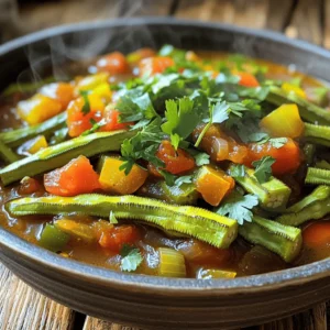 Fresh ingredients bring life to your okra stew. Here’s what you’ll need: - 1 pound fresh okra, sliced - 1 medium onion, chopped - 3 cloves garlic, minced - 1 bell pepper (red or green), chopped - 2 medium tomatoes, diced - 1 can (15 oz) diced tomatoes with green chilies Next, let's talk about the spices and seasonings that add flavor: - 1 teaspoon ground cumin - 1 teaspoon smoked paprika - ½ teaspoon cayenne pepper (adjust for spice preference) - Salt and pepper to taste Now for the liquids and fats, which help create the stew’s rich texture: - 1 cup vegetable broth - 1 tablespoon olive oil - Fresh cilantro for garnish Using fresh ingredients makes a big difference in taste. Each item adds its own flavor, making the dish exciting. For the full recipe, check out Okra Delight Stew. - Prepare all ingredients before starting to cook. - Heat the olive oil in a large pot over medium heat. - Add the chopped onion and sauté until translucent. - Stir in minced garlic and bell pepper, cooking until softened. - Introduce the sliced okra and cook until golden. - Incorporate tomatoes, spices, and vegetable broth. - Simmer, cover, and cook for 20-25 minutes. - Adjust seasoning and consistency before serving. For this okra stew, start by getting everything ready. This helps you cook smoothly. Heat olive oil in a large pot. Use medium heat so it warms up well. Once the oil is hot, toss in the chopped onion. Stir it until it turns translucent. This step brings out the onion's flavor. Next, add minced garlic and chopped bell pepper. Cook these until they are soft and mix well. Now, it's time to add the star of the dish—the sliced okra. Cook it until it turns a nice golden color. This gives the stew depth and a great taste. Now we finalize the stew. Pour in diced fresh tomatoes, canned tomatoes, and the spices. Include ground cumin and smoked paprika for warmth. Add cayenne pepper if you like it spicy. Finally, pour in the vegetable broth. Bring the mixture to a simmer, then cover the pot. Let it cook for about 20-25 minutes. This allows the flavors to meld beautifully. After cooking, taste it. Adjust the seasoning and consistency to your liking. You can check the full recipe for more details, but this method will ensure your okra stew is a treat at any meal. - Experiment with different spices for added depth. - Try a splash of lemon juice for brightness. To make your okra stew pop, mix in spices like coriander or turmeric. These can add fun twists to the flavor. A hint of lemon juice can wake up the dish. This small step makes the stew taste fresh and vibrant. - Use fresh okra for the best texture. - Stir occasionally to avoid sticking and burning. Fresh okra is key for a great stew. Look for firm, bright green pods. They should be free of blemishes. When cooking, stir the stew now and then. This helps keep the okra tender and prevents it from sticking to the pot. - Garnish with fresh cilantro for a pop of color. - Serve with crusty bread or over rice for a complete meal. To make your dish eye-catching, sprinkle fresh cilantro on top. It adds a nice color and flavor. Pair the stew with crusty bread for dipping or serve it over rice for a filling meal. Each bite will be a delight! For the full recipe, check [Full Recipe]. {{image_2}} To make a vegan version of Okra Stew, you can simply replace the vegetable broth with water. This keeps the dish light and fresh. Just skip any added meats. You can still enjoy all the great flavors! If you want to add protein, consider cooked shrimp or chicken. Both options add rich flavors and make the stew heartier. Just add them in during the last few minutes of cooking. This way, they heat through without overcooking. Explore exciting regional twists by changing up spices or vegetables. For instance, you can try adding curry powder for an Indian flair. Or, toss in some diced zucchini for a Southern twist. The choice is yours! Each variation brings a new taste to this classic stew. For the full recipe, check out the details above. Store your okra stew in an airtight container in the fridge. It stays good for up to 3 days. This helps keep the flavors fresh. When you're ready to eat, just take it out and reheat. You can freeze portions of the stew for later use. Make sure to use a freezer-safe container. When you want to enjoy it again, thaw it in the fridge overnight. This keeps the stew tasty and safe. For the best results, reheat your okra stew on the stove. Pour it into a pot and warm it over low heat. If it seems thick, add a splash of broth. This will help bring back its creamy texture. Enjoy the warm flavors once more! Okra stew is a hearty dish filled with flavor. It blends fresh okra, tomatoes, and spices. This dish has roots in African, Middle Eastern, and Southern U.S. cuisines. Each region adds its own twist. The combination of ingredients creates a rich taste. You can enjoy it as a main dish or side. Yes, you can prepare okra stew in advance. Cook the stew as directed and let it cool. Store it in an airtight container in the fridge. It stays fresh for about three days. When ready to eat, reheat on the stove. Add a splash of broth if it seems thick. If you don’t have an ingredient, here are some ideas: - Instead of fresh okra, use frozen okra. - Swap canned tomatoes for fresh tomatoes if needed. - Bell peppers can be replaced with zucchini or carrots. - Use your favorite broth if vegetable broth is not available. To cut down on the sliminess, try these tips: - Wash and dry okra before slicing. - Sauté the sliced okra until lightly browned. - Avoid cooking okra too long; short cooking times help. - Add acidic ingredients like tomatoes or lemon juice. Yes, okra stew is gluten-free. All the ingredients in the recipe are safe for a gluten-free diet. Just be sure to check labels on canned goods. Enjoy this dish without worrying about gluten! For the full recipe, check out Okra Delight Stew. Okra stew is a flavorful dish that highlights fresh ingredients, spices, and cooking techniques. From the vibrant colors of fresh okra and tomatoes to the savory spices like cumin and paprika, this dish is both hearty and satisfying. Experiment with variations to suit your taste, whether vegan or protein-packed. Store leftovers easily for later meals. With simple steps, you can enjoy a nutritious bowl of okra stew anytime. Get started in your kitchen and make this tasty dish your own!