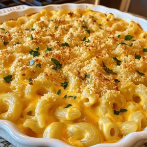 To make the best baked mac and cheese, gather these simple items: - 8 oz elbow macaroni - 2 tablespoons unsalted butter - 2 tablespoons all-purpose flour - 2 cups milk (whole or 2%) - 1 teaspoon Dijon mustard - 1/2 teaspoon garlic powder - 1/2 teaspoon onion powder - 1/4 teaspoon cayenne pepper (optional) - 2 cups shredded sharp cheddar cheese - 1 cup shredded mozzarella cheese - Salt and pepper to taste - 1/2 cup breadcrumbs (for topping) - 2 tablespoons olive oil - Fresh parsley for garnish (optional) Using quality ingredients makes a big difference. Here are some tips: - Cheese: Use sharp cheddar for a bold flavor. Mixing in mozzarella adds creaminess. - Milk: Whole milk will give a rich taste. If you want lower fat, use 2%. - Pasta: Cook the macaroni until just al dente. It will cook more in the oven. - Butter and Flour: Make a roux for a smooth cheese sauce. Cook it just until bubbly. You can swap some ingredients based on your taste or needs: - Pasta: Any short pasta works well, such as shells or cavatappi. - Cheese: Try gouda or fontina for a different flavor. - Breadcrumbs: Use crushed crackers or panko for crunch. - Milk: For a dairy-free option, use almond or oat milk. - Spices: Add spices like paprika or nutmeg for extra warmth. Feel free to explore the Full Recipe for detailed steps and tips! To start, gather all your ingredients. You will need: - 8 oz elbow macaroni - 2 tablespoons unsalted butter - 2 tablespoons all-purpose flour - 2 cups milk (whole or 2%) - 1 teaspoon Dijon mustard - 1/2 teaspoon garlic powder - 1/2 teaspoon onion powder - 1/4 teaspoon cayenne pepper (optional) - 2 cups shredded sharp cheddar cheese - 1 cup shredded mozzarella cheese - Salt and pepper to taste - 1/2 cup breadcrumbs (for topping) - 2 tablespoons olive oil - Fresh parsley for garnish (optional) Next, preheat your oven to 350°F (175°C). This ensures even cooking for the mac and cheese. Boil water in a pot and cook the elbow macaroni according to the package instructions until it's al dente. Then, drain the macaroni and set it aside. In a large saucepan, melt the butter over medium heat. Once melted, add the flour. Whisk it for about a minute until it forms a paste. This step helps get rid of the raw flour taste. Gradually add the milk while whisking to avoid lumps. Keep stirring until the sauce thickens and bubbles, which takes about 5-7 minutes. Once the sauce is thick, take it off the heat. Stir in the Dijon mustard, garlic powder, onion powder, and cayenne pepper if you like a little heat. Season it with salt and pepper. Now, add 1 1/2 cups of shredded cheddar cheese and all of the mozzarella cheese. Stir until it melts and becomes smooth. Fold in the cooked macaroni with the cheese sauce. Make sure everything is well combined. Transfer this mix into a greased 9x13-inch baking dish. Now for the topping! In a small bowl, mix the breadcrumbs with olive oil until the crumbs are coated. Sprinkle this mixture evenly over the mac and cheese. To make it even cheesier, add the remaining 1/2 cup of shredded cheddar cheese on top of the breadcrumbs. Bake in the preheated oven for 25-30 minutes. You want the top to be golden brown and bubbly. Once done, take it out and let it sit for 5 minutes before serving. If you like, garnish with fresh parsley for a nice touch. This makes the dish pop and look inviting. Feel free to check out the Full Recipe for any details you might need! To get the creamiest mac and cheese, start with a good cheese blend. I recommend using sharp cheddar and mozzarella for the best melt. When making the cheese sauce, cook it slowly over medium heat. This helps the cheese melt evenly. Always whisk the sauce well to avoid lumps. Adding a bit of Dijon mustard enhances the flavor and creaminess. Lastly, avoid overcooking the pasta; it should be al dente before mixing with the sauce. This prevents it from getting mushy in the oven. One common mistake is using low-fat milk. Whole milk or 2% milk gives the best texture. Another issue is not seasoning enough. Salt and pepper are key for flavor. Make sure to taste the cheese sauce before adding the pasta. Also, don’t skip the breadcrumbs on top. They add a nice crunch that balances the creamy dish. Lastly, avoid cooking the mac and cheese too long in the oven; you want it bubbly and golden, not dry. To boost the flavor of your baked mac and cheese, use fresh spices. Garlic powder and onion powder add depth. If you want a little heat, cayenne pepper works great. For a gourmet touch, consider adding cooked bacon or sautéed vegetables. You can also stir in some grated Parmesan cheese for a salty kick. Lastly, let the dish rest for a few minutes after baking. This helps the flavors meld and makes serving easier. For the full recipe, check out the Ultimate Creamy Baked Mac and Cheese. {{image_2}} You can easily boost the flavor of baked mac and cheese. Try adding cooked bacon, ham, or sausage. These meats add a nice savory touch. Veggies also work well; think broccoli, spinach, or even tomatoes. You can mix in some sautéed onions or peppers for a sweet crunch. This makes the dish more colorful and fun. Adding a splash of hot sauce or a sprinkle of smoked paprika can also enhance the taste. Feel free to get creative! While cheddar and mozzarella are classic, don't stop there. You can mix different cheeses for a unique taste. Gouda gives a creamy and smoky flavor. Fontina melts beautifully and adds richness. Try pepper jack for a spicy kick. You can even use blue cheese for a bold twist. Each cheese has its own character, so explore until you find your favorite blend. This keeps your baked mac and cheese exciting every time. If you want a healthier version, swap out the elbow macaroni for whole wheat or chickpea pasta. This adds fiber and protein. Use low-fat milk and cheese to cut calories. You can also add cauliflower or zucchini to the cheese sauce. This makes it creamy while sneaking in extra veggies. For a gluten-free option, use gluten-free pasta and flour. These changes keep the dish tasty while making it a bit better for you. Check the [Full Recipe] for detailed instructions on making the perfect baked mac and cheese! After enjoying your baked mac and cheese, store any leftovers in an airtight container. Let it cool down to room temperature first. You can keep it in the fridge for up to three days. This will help maintain its taste and texture. Make sure to cover it well to prevent drying out. When you're ready to enjoy your leftovers, reheating is simple. Preheat your oven to 350°F (175°C). Place the mac and cheese in a baking dish and add a splash of milk. This keeps it creamy. Cover with foil to avoid burning the top. Bake for about 15-20 minutes or until heated through. You can also use a microwave. Heat in short bursts, stirring in between. This helps it heat evenly. Freezing baked mac and cheese is a great way to enjoy it later. First, let it cool completely. Then, place it in a freezer-safe container or wrap it tightly in plastic wrap and foil. It can last up to three months in the freezer. When you're ready to eat, thaw it overnight in the fridge. Reheat it in the oven for the best results. This way, you’ll have a delicious meal ready when you need it! For the full recipe, check out the Ultimate Creamy Baked Mac and Cheese. This Baked Mac and Cheese stands out because of its rich and creamy cheese sauce. I use sharp cheddar and mozzarella for the best flavor. The blend creates a perfect gooey texture. I also add a hint of Dijon mustard and spices for depth. The golden breadcrumb topping gives it a nice crunch. Each bite feels like a warm hug on a plate. These small details make it truly the best. Yes, you can swap elbow macaroni for other pasta shapes. Penne, shells, or fusilli work well too. Just choose a pasta that holds the cheese sauce well. Make sure to cook it al dente to avoid mushiness in the oven. Each shape brings a unique twist to the dish. This dish takes about 25 to 30 minutes to bake. You want the top to turn golden brown and bubbly. Preheating your oven to 350°F (175°C) helps achieve that perfect texture. The wait is worth it when you see that cheesy goodness! Absolutely! You can prepare this dish a day ahead. Just follow the recipe and assemble it in the baking dish. Cover it with plastic wrap and store it in the fridge. When you’re ready to bake, remove the wrap and bake as directed. It’s a great time-saver for busy days or gatherings. Yes, you can make a vegan version! Use plant-based pasta and dairy-free cheeses. Almond milk or oat milk works well to replace regular milk. Nutritional yeast can add a cheesy flavor too. Make sure to check the labels for vegan-friendly ingredients. This way, everyone can enjoy a comforting bowl of mac and cheese. For the full recipe, check out the Ultimate Creamy Baked Mac and Cheese. In this post, we covered key ingredients, cooking steps, and helpful tips for the best baked mac and cheese. We also explored yummy variations, smart storage ideas, and answered common questions. Remember, great mac and cheese has the right blend of flavors and textures. Use these tips to craft a dish everyone will love. With practice, you’ll create your perfect version. Enjoy making this comfort food classic!