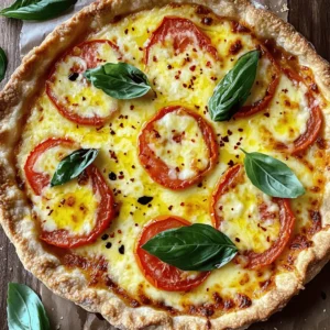 To make a tasty cheesy tomato pie, you need these key ingredients: - 1 pre-made pie crust (9-inch) - 4 large ripe tomatoes, sliced - 1 cup shredded mozzarella cheese - 1 cup grated cheddar cheese - 1/2 cup fresh basil leaves, chopped - 1/4 cup mayonnaise - 1 teaspoon garlic powder - 1 teaspoon onion powder - Salt and pepper to taste - 1 tablespoon olive oil These ingredients come together to create a warm and cheesy dish. The ripe tomatoes give a fresh taste, while the cheeses add creaminess. Mayonnaise helps bind it all, making the filling rich. You can boost the flavor with these optional extras: - 1/4 teaspoon red pepper flakes - A sprinkle of balsamic glaze for serving - Additional herbs like oregano or thyme Adding red pepper flakes gives a nice kick. Balsamic glaze adds a sweet touch that pairs well with the pie's savory profile. If you have certain dietary needs, consider these substitutions: - Use a gluten-free pie crust for a gluten-free version. - Swap the cheeses for vegan cheese if dairy-free. - Replace mayonnaise with a dairy-free alternative or avocado. These swaps keep the dish enjoyable for everyone. You can still savor cheesy tomato pie while meeting your dietary preferences. For the full recipe, visit the provided link. To start, preheat your oven to 375°F (190°C). Grab a pre-made pie crust and place it in a 9-inch pie dish. Press the crust down gently to fit. Bake the crust for about 10 minutes. Look for a slight golden color. When it’s ready, take it out and let it cool. While your crust cools, it’s time to make the filling. In a large bowl, combine the shredded mozzarella, grated cheddar, chopped basil, and mayonnaise. Add the garlic powder, onion powder, salt, and pepper. Mix well until everything blends together. This cheesy mixture gives the pie its rich flavor. Now, layer the tomatoes and cheese in the cooled crust. Start by placing half of the sliced tomatoes evenly over the crust. Sprinkle some salt and pepper on top for extra taste. Then, spread half of that cheesy mixture over the tomatoes, covering them completely. Next, add the remaining tomato slices, followed by the rest of the cheese mixture. Drizzle olive oil on top and sprinkle with red pepper flakes if you like a little heat. Bake the cheesy tomato pie in the oven for 25-30 minutes. Look for bubbly, golden cheese. Once it’s done, let it cool for about 10 minutes before slicing. For the complete recipe, check out the Full Recipe section. To make the best flaky pie crust, always keep your ingredients cold. Use chilled butter or shortening. When you mix the dough, do it quickly. This helps keep the fat cold, which makes for a flaky crust. Don’t overwork the dough; mix until it just comes together. Chill the crust for at least 30 minutes before baking. This helps it hold its shape and prevents shrinkage. For a perfect cheese melt, choose a mix of cheeses. Mozzarella melts well and gives a nice stretch. Cheddar adds a rich flavor. For extra creaminess, you can add a bit of mayonnaise to your cheese mixture, as in the Full Recipe. This mix helps keep the cheese smooth and gooey. Bake the pie until the cheese is bubbly and golden brown. This usually takes about 25-30 minutes at 375°F. Timing is key when baking your pie. Preheat your oven well before placing the pie inside. This ensures even cooking. Bake it for 25-30 minutes, or until the cheese is bubbly. If you notice the crust browning too fast, cover the edges with foil. Let the pie cool for about 10 minutes before slicing. This helps the layers set and makes serving easier. Enjoy your cheesy tomato pie warm for the best flavors! {{image_2}} You can add extra veggies to your cheesy tomato pie. Zucchini, bell peppers, and spinach work great. Just slice them thin and layer them in with the tomatoes. They add color and nutrients. Carrots can also add a sweet crunch. You can sneak in healthy choices without losing flavor. Want a vegan version? Swap the cheeses for cashew cheese or a store-bought dairy-free option. Use vegan mayo instead of regular mayonnaise. For the crust, make sure it’s dairy-free or use a simple homemade crust. With these swaps, you still get a creamy, tasty pie that everyone can enjoy. You can give your pie a global flair. Try adding spices like cumin for a Mexican twist. Or use pesto instead of mayo for an Italian touch. You might even layer in some feta cheese for a Greek vibe. Each twist brings new flavors, making your pie unique every time you bake it. For the full recipe, check out the Cheesy Tomato Pie section. To keep your cheesy tomato pie fresh, store it in the fridge. Let it cool to room temperature first. Then, cover it tightly with plastic wrap or aluminum foil. This keeps the pie moist and tasty. You can also use an airtight container for storage. Leftovers will stay good for about 3-4 days in the fridge. When you're ready to enjoy your leftovers, reheating is key. Preheat your oven to 350°F (175°C). Place the pie in an oven-safe dish. Cover it with foil to prevent burning. Heat for about 15-20 minutes. This warms the pie evenly and keeps it crisp. You can also microwave it for a quicker option. Just heat for 1-2 minutes, but the crust may not be as crispy. If you want to save cheesy tomato pie for later, freezing works well. Wrap the pie tightly in plastic wrap, then in foil. Make sure it's sealed to avoid freezer burn. It can last up to 2-3 months in the freezer. To enjoy, simply thaw it in the fridge overnight, then reheat as mentioned above. This way, you can savor the flavors anytime! For the complete recipe, check out the Full Recipe section. Cheesy tomato pie comes from the southern United States. People created this dish to use fresh tomatoes. It became popular in states like North Carolina and Georgia. The pie shows off summer's best tomatoes. It mixes cheese and herbs to add rich flavor. The dish is an easy way to enjoy a garden harvest. Yes, you can use fresh herbs instead of dried spices. Fresh basil will taste great in this pie. Use about three times more fresh herbs than dried ones. For example, if a recipe calls for 1 teaspoon of dried basil, use 3 teaspoons of fresh. Fresh herbs bring a bright flavor to your dish. They add a nice touch if you have them on hand. You will know the pie is done when the cheese is bubbly. Look for a golden-brown top. The filling should be hot and slightly firm. Bake it for about 25-30 minutes at 375°F. If you want to be sure, use a knife. Insert it into the center; it should come out clean. This means your cheesy tomato pie is ready to enjoy! Cheesy tomato pie brings together simple ingredients for a delightful dish. We covered essential and optional items, including substitutes for dietary needs. The step-by-step instructions helped you understand how to prepare each layer perfectly. Tips for achieving a flaky crust and a well-melted cheese finish were shared, too. As you try different variations and store your leftovers, remember, this pie is all about creativity. You can enjoy it now and later with good storage. Embrace the flavors and make it your own!