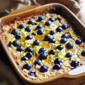 To make Zucchini Blueberry Baked Oatmeal, you will need some simple ingredients. Here’s a list to help you gather everything you need: - 2 cups rolled oats - 1 medium zucchini, grated - 1 cup blueberries (fresh or frozen) - 2 cups almond milk (or any milk of choice) - 1/4 cup maple syrup (or honey) - 2 teaspoons baking powder - 1 teaspoon cinnamon - 1/2 teaspoon salt - 1/4 cup chopped walnuts or pecans (optional) - 1 teaspoon vanilla extract These ingredients work together to create a dish that is both tasty and nutritious. The oats provide fiber and help keep you full. Zucchini adds moisture and a hidden veggie boost. Blueberries are sweet and packed with antioxidants. Maple syrup gives just the right amount of sweetness. Adding nuts like walnuts or pecans adds a nice crunch and healthy fats. You can easily find most of these items at your local grocery store. For the full recipe, check out the details above and enjoy cooking! - Preheat the oven to 350°F (175°C). - Grease a 9x9-inch baking dish or line it with parchment paper. - Combine the rolled oats, baking powder, cinnamon, and salt in a big bowl. - In another bowl, whisk together almond milk, maple syrup, and vanilla extract until mixed well. - Pour the wet mixture into the dry ingredients and mix until combined. - Transfer the mix into the prepared baking dish and spread it evenly. - Bake for 30-35 minutes, or until the top is golden brown. A toothpick should come out clean when inserted. - Once baked, let it cool for 5-10 minutes before slicing into squares. You can find the full recipe with all details in the main article for more fun ideas! To get the best texture, start by grating the zucchini well. This helps it blend smoothly into the oats. If the zucchini is chunky, it can make the oatmeal uneven. When your dish is baking, use a toothpick to check if it is done. Insert the toothpick in the center; it should come out clean. When it's time to serve, drizzle some maple syrup on top. You can also add a handful of extra blueberries for a fresh touch. For a creamy boost, garnish with Greek yogurt or a scoop of nut butter. This makes each bite even more delicious. To add more fiber, think about using whole grain oats. You can also toss in some seeds like chia or flax for a nutrient boost. These small changes make your dish even healthier without losing flavor. For more ideas, check out the Full Recipe. {{image_2}} You can easily change the taste of your Zucchini Blueberry Baked Oatmeal. Try adding other fruits like apples or raspberries for a new twist. Each fruit brings its own flavor. You can also mix in spices like nutmeg or ginger. These spices add warmth and depth. They make your baked oatmeal even more inviting. If you have dietary needs, you can adjust the recipe. Substitute almond milk with coconut or oat milk if you prefer. This change can give the dish a different flavor. For a low-sugar option, use agave syrup or stevia. These sweeteners work well and keep it tasty. Toppings can make your baked oatmeal special. Experiment with different nuts or seeds for added crunch. Walnuts or almonds add a nice texture. You can also top it with a sprinkle of granola. This adds a delightful crunch and makes your dish look beautiful. For the full recipe, check out the Zucchini Blueberry Baked Oatmeal recipe above. Store leftovers in an airtight container in the fridge for up to 5 days. This keeps them fresh and tasty. I love to grab a piece for breakfast on busy mornings. Freeze portions for up to 3 months for easy breakfasts. You can cut them into squares and place them in freezer bags. This way, you have a quick meal ready whenever you want. Reheat in the microwave or oven until warmed through. I usually microwave for about 1-2 minutes. If using the oven, warm at 350°F (175°C) for 10-15 minutes. This brings back the flavor and makes it nice and cozy. Yes, you can prepare it ahead of time. Just store it in the fridge. This makes breakfast easy. You can bake it in the morning or heat it later. To make it gluten-free, use certified gluten-free oats. This ensures you avoid gluten. Most oats are safe, but checking labels helps. You can use many fruits in this recipe. Apples, bananas, and peaches work well. They add different flavors and textures. Feel free to mix your favorites. This recipe is naturally vegan. Just use plant-based milk and a vegan sweetener. Almond milk works great, and maple syrup is perfect. Enjoy a delicious vegan breakfast with ease. For the full recipe, check out the details above. This baked oatmeal recipe blends oats, zucchini, and blueberries for a tasty dish. You can easily customize it with different fruits and toppings. It’s a simple, healthy option for breakfast or snacks. You can store leftovers in the fridge or freezer for quick meals. Whether you enjoy it fresh or reheated, you'll love the flavor and ease of this dish. Now, get cooking and enjoy a delicious treat that’s good for you!