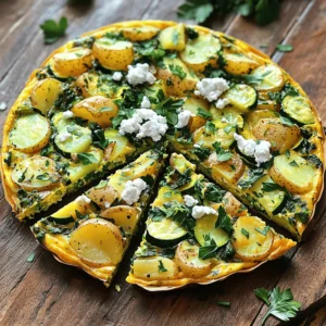 To make a delicious garden frittata with goat cheese and potatoes, you need simple, fresh ingredients. Here’s what you’ll need: - 4 large eggs - 1 cup spinach, chopped - 1 medium potato, peeled and diced - 1 small zucchini, diced - 1/2 red bell pepper, diced - 1/2 cup goat cheese, crumbled - 1/4 cup milk - 1 small onion, diced - 2 tablespoons olive oil - Salt and pepper to taste - Fresh herbs (like parsley or chives) for garnish These ingredients blend together to create a colorful dish. The eggs form a fluffy base, while the vegetables add flavor and nutrition. The goat cheese gives it a creamy touch. Together, they make a meal that is both tasty and satisfying. When picking your vegetables, look for fresh options. Organic produce often tastes better and is good for the earth. The goat cheese should be soft and crumbly, adding a rich flavor to your frittata. You can find this recipe in the [Full Recipe] section for complete details. Set your oven to 400°F (200°C). This step is key for a fluffy frittata. In a skillet, heat 1 tablespoon of olive oil over medium heat. Add the diced potato and cook for 5-7 minutes. Stir it often. You want the potato to be golden and tender. Next, add the diced onion and bell pepper. Sauté them for 3-4 minutes until they soften. Then, stir in the zucchini and chopped spinach. Cook until the spinach wilts, about 2 minutes. Season with salt and pepper to taste. In a mixing bowl, whisk together 4 large eggs and 1/4 cup of milk until blended. Gently fold in half of the goat cheese. This adds a creamy flavor to the frittata. Pour the egg mixture over the sautéed vegetables in the skillet. Cook on the stovetop for 2-3 minutes until the edges set. Sprinkle the rest of the goat cheese on top. Transfer the skillet to the oven and bake for 10-12 minutes. Look for the frittata to puff up and the center to set. Remove it from the oven, let it cool for a few minutes, and slice into wedges. Garnish with fresh herbs. For the full recipe, check out the earlier section. When making a garden frittata, fresh vegetables make a big difference. Look for vibrant colors. Choose firm and unblemished produce. Spinach should be bright green, and zucchini should be smooth. The potato must feel heavy for its size. Fresh herbs like parsley or chives add flavor and beauty. Always wash your veggies well before use. This ensures they are clean and ready to shine in your dish. Your frittata will taste better with quality ingredients. The egg mixture is key to a fluffy frittata. Use large eggs for the best texture. Whisk them well with milk until frothy. This adds air, making the frittata light. For added flavor, fold in half of the goat cheese into the egg mix. This creates pockets of creamy goodness in every bite. Don’t forget to season the mixture with salt and pepper. Taste it before cooking to ensure it’s just right. The right blend makes a big difference in your dish's final taste. Baking times can vary based on your oven. I recommend checking the frittata around the 10-minute mark. Look for puffiness and a set center. If it’s jiggly in the middle, give it more time. Keep an eye on it to avoid overcooking. The edges should be golden brown. If you use a larger skillet, you may need to adjust the bake time. Remember, every oven is different, and a little patience goes a long way. Enjoy the process, and your frittata will turn out great! {{image_2}} You can make your garden frittata even better by adding more greens. Kale and Swiss chard work great. They boost the flavor and add nutrition. Just chop them up and toss them in with the other veggies. Using different cheeses can also change the taste. Feta gives a tangy kick, while cheddar adds a sharp flavor. Both melt well and blend nicely with the eggs. Mix and match to find your favorite combo. This frittata pairs well with crusty bread or a fresh salad. The bread soaks up any extra flavors. A light salad adds a crisp touch. Both options make for a delightful meal. You can serve this dish at brunch, lunch, or dinner. It’s perfect for family gatherings or casual get-togethers. Everyone loves a slice of frittata, and it looks great on the table. For the full recipe, check out the instructions above to create your own delicious garden frittata with goat cheese and potatoes! To keep your garden frittata fresh, let it cool first. Then, slice it into wedges. Place the slices in an airtight container. Store them in the fridge. They will last for about 3-4 days. For the best taste, eat your leftovers within the first two days. When you're ready to enjoy your frittata again, I recommend reheating it in the oven. Preheat your oven to 350°F (175°C). Place the slices on a baking sheet. Heat for about 10-15 minutes. This method keeps the frittata soft and tasty. You can also use the microwave for quick reheating. Just cover it with a damp paper towel and heat for 30-60 seconds. If you want to save your frittata for later, freezing works well. Wrap each slice in plastic wrap. Then, place them in a freezer bag. Make sure to remove as much air as you can. Your frittata can stay frozen for up to 2 months. When you want to eat it, thaw it overnight in the fridge before reheating. Enjoy your delicious garden frittata anytime! For the full recipe, check out the earlier sections. Yes, you can make this frittata ahead of time. Cook it fully, then let it cool. Store it in the fridge for up to three days. When you're ready to eat, you can warm it in the oven or microwave. It tastes great even after a day or two! If you want to swap goat cheese, try feta cheese for a tangy flavor. Cream cheese works well too, giving a creamy texture. For a milder taste, use ricotta. Each cheese will change the frittata's flavor but will still be delicious! To cut the frittata neatly, let it rest for a few minutes before slicing. Use a sharp knife or a pizza cutter for clean edges. Wipe the knife between cuts to avoid sticking. This way, you get nice, even slices. You can tell the frittata is done when it puffs up and the center is set. A toothpick inserted should come out clean. If it jiggles too much, give it a few more minutes in the oven. It should be firm yet moist. For the full recipe, check out the Garden Frittata with Goat Cheese & Potatoes. This frittata recipe uses fresh vegetables, cheese, and eggs for a tasty meal. You learned how to cook it step-by-step and discovered tips for making it better. You can easily switch up the ingredients to fit your taste or occasion. Lastly, I showed you how to store and reheat leftovers. Enjoy this simple dish that is full of flavor and good for any time!