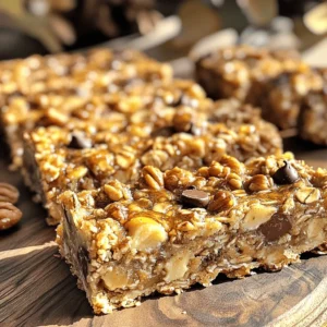 - 2 cups rolled oats - 1 ripe banana, mashed - 1/2 cup almond butter (or peanut butter) - 1/3 cup honey or maple syrup - 1/2 cup almond milk (or any milk of choice) - 1 teaspoon vanilla extract - 1 teaspoon baking powder - 1/2 teaspoon cinnamon - 1/4 teaspoon salt - 1/2 cup mixed nuts (like walnuts, almonds, and pecans), chopped - 1/4 cup chocolate chips To make baked oatmeal bars, gather the ingredients listed above. Rolled oats are the base of this recipe. They provide fiber and help keep you full. The ripe banana adds natural sweetness and moisture. Almond butter or peanut butter gives healthy fats and a delicious nutty flavor. Honey or maple syrup acts as the sweetener. You can adjust the amount based on your taste. Almond milk keeps the bars moist but feel free to use any milk you like. The vanilla extract enhances the flavor. Next, we have the dry ingredients. Baking powder helps the bars rise while baking. Cinnamon gives a warm, cozy taste, and salt balances all the flavors. For optional add-ins, mixed nuts add crunch and protein. If you love chocolate, toss in chocolate chips for a treat! You can find the full recipe [here]. - Preheat the oven to 350°F (175°C). - Line an 8x8 inch baking pan with parchment paper. To start, preheating the oven is key. This ensures even cooking. While the oven warms up, prepare your baking pan. Parchment paper helps with easy removal later. Next, let’s mix the wet ingredients. In a large bowl, mash the ripe banana well. Add in almond butter, honey or maple syrup, almond milk, and vanilla extract. Stir this mixture until it’s smooth. You want everything to blend nicely. - Incorporate dry ingredients into the wet mixture. - Fold in nuts and chocolate chips. Now, it’s time to add the dry ingredients. Sprinkle in the rolled oats, baking powder, cinnamon, and salt. Stir gently until everything is fully combined. Be careful not to overmix. Once mixed, fold in the chopped nuts and chocolate chips if you want that extra sweetness. Make sure they are evenly distributed throughout the mixture. - Pour mixture into the pan and level it. - Bake and check doneness. Pour the mixture into your prepared baking pan. Use a spatula to spread it out evenly. This helps the bars cook uniformly. Now, place it in the oven. Bake for 25-30 minutes. You’ll know it’s done when the edges turn golden brown. A toothpick inserted in the center should come out clean. Let the bars cool for about 10 minutes in the pan. Then, transfer them to a cutting board. Once cool, cut them into bars. Enjoy your tasty baked oatmeal bars! For the full recipe, check out the complete instructions above. - Ensure bananas are ripe for best flavor. - Don’t overmix to keep bars soft. Using ripe bananas adds sweetness and moisture. They mash easily, blending well with other ingredients. If your bananas are slightly spotty, that’s perfect! They add depth to the bars. Mixing is important. Stir gently until the ingredients blend. Overmixing makes the bars dense and chewy. You want a light, soft texture. - Adjust baking time for a chewier or firmer texture. - Use parchment paper for easy removal. Baking time matters. For chewier bars, bake for about 25 minutes. For firmer bars, leave them in for 30 minutes. Check for golden edges and a clean toothpick. Parchment paper helps lift the bars out easily. It saves time and makes cleanup a breeze. Just line the baking pan before adding the mixture. - Top with yogurt or fresh fruit. - Store in the fridge for a quick snack. Serving can be fun! Add a dollop of yogurt or fresh berries on top. This adds flavor and a pop of color. Storing these bars in the fridge keeps them fresh. They make a great snack for busy days. Just grab one and enjoy! For the full recipe, check the earlier section. {{image_2}} You can switch things up with flavor. Swap almond butter for peanut or cashew butter. This change adds a new taste while keeping it creamy. You can also add dried fruits like cranberries or apricots. This addition gives a sweet burst and makes bars chewy. If you need a gluten-free option, use certified gluten-free oats. They work just as well as regular oats. For a sugar-free treat, you can use alternative sweeteners like stevia or monk fruit. This keeps the bars sweet without added sugar. Want to boost the nutrition? Include protein powder in your mix. This simple change makes your bars a great post-workout snack. You can also experiment with spices like nutmeg or ginger. They add warmth and depth to the flavor, making each bite exciting. Feel free to explore the [Full Recipe], and try your own twists! To keep your baked oatmeal bars fresh, store them in an airtight container at room temperature. This method is simple and works well if you plan to eat them within a week. If you want them to last longer, refrigerate them. The cold will help keep the bars moist and tasty. Freezing is a great option for meal prep. You can freeze individual bars for easy grab-and-go snacks. Just wrap each bar tightly in plastic wrap and then in foil. This extra layer helps prevent freezer burn and keeps the bars fresh. These delicious bars are best eaten within one week when stored at room temperature. If you freeze them, they can last for up to three months. Just remember to let them thaw in the fridge for a few hours before eating. Enjoy your tasty treat anytime! For the step-by-step cooking guide, check the Full Recipe. Yes, you can use quick oats. Quick oats cook faster but may change the bar's texture. Rolled oats give a chewier bite. If you use quick oats, keep an eye on your baking time. The bars are done when the edges turn golden brown. A toothpick inserted in the center should come out clean. If it’s still wet, bake for a few more minutes. You can top your bars with yogurt or fresh fruit. Nuts, seeds, or a drizzle of honey also work well. Consider adding a sprinkle of cinnamon for extra flavor. To make these bars vegan, swap honey for maple syrup. Use almond milk or another plant-based milk. Almond butter or peanut butter works great without any animal products. Yes, you can adjust the sweetness. Add more honey or maple syrup if you like it sweeter. You can also reduce the sweetener if you prefer a less sweet bar. For the full recipe, check out the detailed steps above. This blog post covered how to make tasty oatmeal bars using simple ingredients. You learned about the main and dry ingredients, along with helpful tips and tricks for baking. We also explored variations for flavor and dietary needs, plus storage methods to keep them fresh. Now you can enjoy healthy snacks that fit your lifestyle. Remember, you can customize these bars to match your tastes! Happy baking!