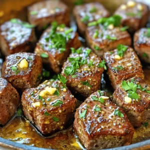 - 1 lb sirloin steak, cut into 1-inch cubes - 4 cloves garlic, minced - 2 tablespoons olive oil The main ingredients create the rich taste in garlic steak bites. Sirloin steak is tender and juicy. Cutting it into cubes helps it cook quickly. Fresh garlic gives a strong flavor that pairs well with steak. Olive oil adds moisture and helps the spices stick. - 1 tablespoon fresh rosemary, chopped - 1 teaspoon smoked paprika - Salt and black pepper to taste - Fresh parsley, chopped (for garnish) Seasoning enhances the flavor of the steak. Fresh rosemary brings a lovely, earthy note. Smoked paprika adds a hint of smokiness. Salt and black pepper balance the dish. Garnishing with parsley makes it look fresh and bright. - 1 tablespoon butter Butter adds richness and depth to the dish. When you toss the cooked steak bites in butter, it creates a lovely sauce. This sauce coats each bite and brings all the flavors together. For the full experience, check out the full recipe to create your own garlic steak bites. Start by gathering your ingredients. In a large bowl, combine the sirloin steak, minced garlic, olive oil, chopped rosemary, smoked paprika, salt, and pepper. Mix everything well. This step is key. Marinating your steak for at least 30 minutes helps the flavors blend. If you have time, letting it sit longer enhances the taste even more. Next, heat a large skillet over medium-high heat. Once it's hot, add the marinated steak bites. Make sure not to crowd the pan; this allows for even cooking. Cook for about 2-3 minutes per side. For medium-rare, aim for an internal temperature of 135°F. Remember, you can adjust the time to reach your preferred doneness. After cooking, lower the heat to medium-low. Add a tablespoon of butter to the skillet. Let it melt and mix with the juices from the steak. This creates a rich, tasty sauce. Toss the steak bites in this garlic butter sauce for about a minute. This step adds an extra layer of flavor that you won’t want to miss. Once done, garnish with fresh parsley before serving. Enjoy! For the complete step-by-step, check out the Full Recipe. For the best flavor, marinate your steak bites. Start by mixing the steak with minced garlic, olive oil, rosemary, smoked paprika, salt, and pepper. This blend gives your meat a rich taste. I recommend marinating for at least 30 minutes. If you have time, let it sit for 2 hours in the fridge. The longer you marinate, the more flavor it absorbs. You can cook garlic steak bites in different ways. A skillet works great, but grilling or air-frying adds unique flavors. When using a skillet, heat it on medium-high for the best sear. Avoid overcrowding the pan; this keeps the bites juicy. Cook each side for 2-3 minutes for perfect doneness. Use a meat thermometer to check. Aim for 135°F for medium-rare. Garnishing makes your dish look appealing. After cooking, sprinkle fresh parsley on top. It adds color and freshness. Serve these bites with sides like mashed potatoes or a fresh salad. You can also pair them with a garlic sauce or chimichurri for extra flavor. This creates a well-rounded meal that impresses everyone at the table. For the full recipe, check out the detailed steps above. {{image_2}} For garlic steak bites, the best cuts of steak are sirloin, ribeye, or tenderloin. These cuts offer great flavor and tenderness. If you want to try different meats, you can use chicken or pork. Both will soak up the garlic flavor well, giving you a tasty twist. You can add spices or herbs to change the taste. Try adding cayenne pepper for heat, or thyme for a fresh note. Mixing in vegetables can also enhance the dish. Bell peppers or mushrooms work great. They add color and flavor while cooking with the steak bites. Garlic steak bites make a perfect appetizer or main dish. Serve them on skewers for fun finger food. You can pair them with sauces like chimichurri or a creamy garlic dip. For sides, think about mashed potatoes or grilled veggies. These will balance the rich flavors of the steak bites. For the full recipe, check the [Full Recipe]. To keep your garlic steak bites tasty, refrigerate them right away. Place them in an airtight container. This keeps the flavor fresh and prevents drying. Try to use them within 3 days for the best taste. If you still have some left, make sure the lid is on tight to block air. When you want to enjoy your garlic steak bites again, the right reheating method matters. The microwave is quick, but it can dry out the meat. Set it to medium power and heat in short bursts. Check every 30 seconds to keep it juicy. Using a skillet is my favorite way to reheat. Add a bit of oil or butter to the pan on low heat. This method warms the bites evenly and keeps them flavorful. Sear them for just a couple of minutes until heated through. You can freeze cooked garlic steak bites! Just let them cool first. Place them in a freezer-safe bag or container. Remove as much air as you can to avoid freezer burn. They last up to 3 months in the freezer. To thaw, move them to the fridge overnight. If you’re in a hurry, you can use the microwave’s defrost feature. After thawing, reheat them in the skillet for the best results. This method keeps that rich flavor intact. Enjoy your tasty bites later with the same great taste! You should marinate the steak for at least 30 minutes. This allows the flavors to soak in. If you want even more flavor, marinate for up to 2 hours in the fridge. The longer it sits, the richer the taste. Yes, you can use other cuts like ribeye or flank steak. These cuts also work well and add great flavor. If you prefer chicken or pork, those options are fine too. Just adjust cooking times for different meats. Garlic steak bites pair well with many sides. Consider serving them with mashed potatoes or roasted veggies. A fresh salad is also a great choice. You can even serve them on skewers for fun appetizers. For the full recipe, check here! This blog post covered how to make delicious garlic steak bites. We discussed the key ingredients, from sirloin to fresh herbs. Marinating really brings out the flavor, so don’t skip it! You learned various cooking methods, tips for serving, and how to store leftovers. Try different cuts or spices to make this dish your own. Enjoy cooking, and make these bites a part of your meal rotation! They’re quick, tasty, and sure to impress. Happy cooking!