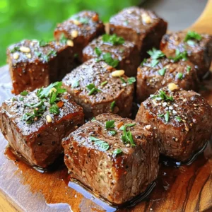 To make tasty air fryer steak bites, gather these main ingredients: - 1 pound steak (sirloin or ribeye), cut into 1-inch cubes - 2 tablespoons olive oil - 2 cloves garlic, minced - 1 teaspoon paprika - 1 teaspoon onion powder - 1 teaspoon smoked salt - 1/2 teaspoon black pepper - Fresh parsley, chopped (for garnish) These simple items create a great flavor base. The olive oil helps the spices stick to the steak. Garlic adds a nice touch, while paprika gives a subtle kick. Each ingredient works together to make your bites juicy and tasty. Want to jazz up your steak bites? Consider these optional ingredients: - 1 tablespoon Worcestershire sauce - 1 teaspoon chili powder - 1 teaspoon dried thyme - Fresh lemon juice - Crumbled blue cheese These extras can change the flavor profile. Worcestershire sauce adds depth, while chili powder brings heat. You can also squeeze some lemon juice for a zesty twist. Blue cheese adds a rich, creamy touch that pairs well with steak. Choosing the right cut of steak is key for great bites. Here are my top picks: - Sirloin: Lean and flavorful, perfect for quick cooking. - Ribeye: Rich in marbling, very juicy and tender. - Tenderloin: Very soft, a bit pricier but worth it. Each cut offers different textures and flavors. Sirloin is lean, while ribeye has more fat, making it juicier. Tenderloin is the softest option, great for a special treat. For the best results, pick a cut that suits your taste and budget. For the complete recipe, check out the [Full Recipe]. Start by cutting your steak into 1-inch cubes. I like to use sirloin or ribeye, but any good cut works. Next, pat the steak cubes dry with paper towels. This step helps create a nice sear. In a large bowl, mix together the olive oil, minced garlic, paprika, onion powder, smoked salt, and black pepper. Stir well to combine. Now, add the steak cubes to the bowl. Toss until every piece is coated. Let them sit for about 15 minutes. This time allows the flavors to soak in. While your steak bites marinate, preheat your air fryer to 400°F (200°C). This usually takes about 5 minutes. After preheating, arrange the marinated steak bites in the air fryer basket. Ensure they are in a single layer. If you have a smaller air fryer, you may need to cook in batches. Cook for 8-10 minutes. Remember to shake the basket halfway through. This helps them cook evenly. Use a meat thermometer to check for doneness. Aim for 130°F (54°C) for medium-rare. To get the best steak bites, always use a meat thermometer. This tool takes the guesswork out of cooking. If you prefer your steak medium or well-done, adjust the time slightly. Remember, the steak will continue to cook after you take it out. Let it rest for a couple of minutes before serving. This step allows the juices to redistribute. Garnish your steak bites with chopped parsley for a fresh touch. For the full recipe, refer to the beginning of this article. When picking steak for bites, select cuts that are tender and flavorful. Sirloin and ribeye are great choices. They provide a nice balance of taste and texture. Look for marbling in the meat. This fat adds flavor and keeps the steak juicy. Ask your butcher for advice if you are unsure. Freshness is key, so choose the best quality you can find. You can change up the flavor of your steak bites with different marinades. Here are some ideas: - Teriyaki Marinade: Use soy sauce, ginger, and brown sugar for an Asian twist. - Spicy Cajun Marinade: Add Cajun spice, lime juice, and a bit of honey for heat. - Balsamic Glaze: Mix balsamic vinegar, garlic, and rosemary for a sweet and tangy flavor. Let your steak marinate for at least 15 minutes before cooking. For stronger flavors, marinate for a few hours. To get the best results from your air fryer, follow these tips: - Preheat: Always preheat your air fryer. This ensures even cooking and a nice sear. - Don’t Overcrowd: Place steak bites in a single layer. This helps them cook evenly and get crispy. - Shake the Basket: Halfway through cooking, shake the basket. This allows hot air to circulate well around the meat. - Check Doneness: Use a meat thermometer to check the internal temperature. Aim for 130°F (54°C) for medium-rare. These simple tips will help you make perfect steak bites every time. For the complete recipe, check the Full Recipe section. {{image_2}} Steak bites pair well with many sides. I love serving them with crispy fries. Sweet potato fries are a fun twist. You can also try a fresh salad. A simple green salad with lemon dressing adds brightness. Roasted vegetables, like broccoli or asparagus, bring color and flavor to the plate. Rice or quinoa can soak up the steak juices nicely too. When enjoying steak bites, a good drink enhances the meal. A bold red wine, like Cabernet Sauvignon, complements the beef well. If you prefer white, a Chardonnay can work too. For a non-alcoholic option, try sparkling water with lemon. It cleanses the palate and keeps the meal light. How you serve steak bites can impress your guests. Use small skewers for easy eating at parties. Place the bites on a wooden board with dips. Chimichurri or garlic aioli adds a fun touch. You can also serve the steak bites in lettuce wraps. This makes for a fresh and crunchy bite. Remember to garnish with fresh parsley for color. For the full recipe, check out the details above. To store leftover steak bites, place them in an airtight container. Let them cool first. Then, seal the container and store it in the fridge. They will stay fresh for up to three days. If you want to keep them longer, consider freezing. When reheating steak bites, I recommend using the air fryer. This method keeps them juicy and tender. Preheat the air fryer to 350°F (175°C). Place the steak bites in the basket for about 5 minutes. Check to ensure they are heated through. You can also use a microwave, but it may make them tough. If you want to freeze steak bites, cool them completely first. Then, arrange them in a single layer on a baking sheet. Freeze for about an hour until firm. After that, transfer them to a freezer bag. Remove as much air as possible to prevent freezer burn. They will last up to three months. When ready to eat, thaw them overnight in the fridge before reheating. For the full recipe, check the details above. To check if your steak bites are done, use a meat thermometer. Aim for 130°F (54°C) for medium-rare and 140°F (60°C) for medium. You can also cut a piece open to see the color. Pink inside means it's done. Letting them rest for a few minutes after cooking helps keep them juicy. Yes, you can use chicken, pork, or tofu as substitutes. Cut them into similar bite-sized pieces. Adjust the cooking time based on the protein you choose. Chicken usually takes a bit longer, while tofu cooks quickly. Besides the basic spices, you can try different flavors. Some great options include: - Italian herbs (like oregano and basil) - Chili powder for some heat - Soy sauce for an umami kick - Lemon juice for brightness Experimenting with herbs and spices can help you find your favorite blend. For full flavor ideas, check out the Full Recipe. In this post, we explored how to make delicious air fryer steak bites. We covered main ingredients and steps to prepare and cook perfectly. I shared tips on choosing steak and unique marinade ideas. You also learned how to serve steak bites and store leftovers for later. Enjoy experimenting with flavors and techniques. Your air fryer can make quick, tasty meals. Happy cooking!