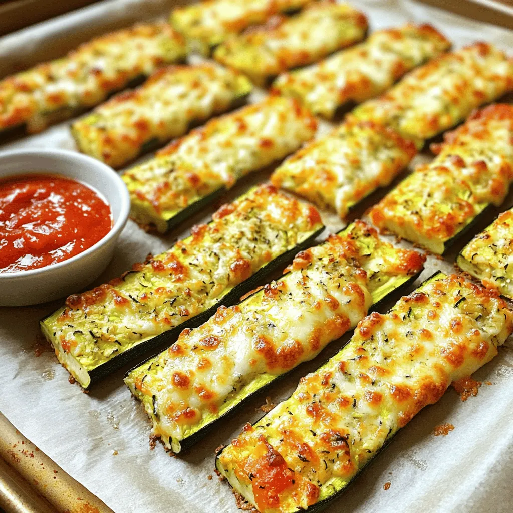 Here’s what you need to make these tasty zucchini breadsticks: - 2 medium zucchinis, grated and excess moisture squeezed out - 1 cup all-purpose flour - 1/2 cup grated parmesan cheese - 1/2 cup shredded mozzarella cheese - 1 large egg - 2 tablespoons olive oil - 1 teaspoon garlic powder - 1 teaspoon dried oregano - 1/2 teaspoon salt - 1/4 teaspoon black pepper - 1/4 teaspoon red pepper flakes (adjust to taste) - Optional: Marinara sauce for dipping These simple ingredients come together to create a savory and satisfying treat. The zucchinis give moisture and flavor. The cheeses add creaminess and a rich taste. Using garlic and oregano gives them a wonderful aroma. Be sure to squeeze out the moisture from the zucchini. This step helps keep the breadsticks from becoming soggy. You can enjoy these breadsticks on their own or dip them in marinara sauce. For the full recipe, check out the instructions. You'll love how easy they are to make! 1. Preheat your oven to 400°F (200°C). Line a baking sheet with parchment paper. 2. Take your zucchinis and grate them. Squeeze out the extra moisture using a clean towel. This step keeps your breadsticks from being soggy. 1. In a large bowl, combine the grated zucchini, flour, parmesan cheese, mozzarella cheese, and the egg. Mix well until everything blends nicely. 2. Add olive oil, garlic powder, oregano, salt, black pepper, and red pepper flakes to the bowl. Stir until all ingredients are evenly mixed. 1. Spread the mixture onto the prepared baking sheet. Shape it into a rectangle, about 1/2 inch thick. 2. Bake in the preheated oven for 20-25 minutes. Look for golden edges and a firm center. 3. Once baked, remove the sheet from the oven and let it cool for 5 minutes. Use a knife to cut the baked mixture into sticks. 4. For added crispiness, return the cut breadsticks to the oven for another 5 minutes. 5. Serve warm with marinara sauce on the side for dipping. For the complete list of ingredients and details, refer to the Full Recipe. To make great zucchini breadsticks, you need to squeeze out excess moisture from the zucchini. Here’s how: - Grate the zucchini using a box grater or food processor. - Place the grated zucchini in a clean kitchen towel. - Twist the towel and squeeze hard to remove water. This step keeps your breadsticks from becoming soggy. For even baking, spread the zucchini mixture evenly on the baking sheet. Aim for about half an inch thick. This helps all sides cook the same. Rotate the baking sheet halfway through cooking. This helps the breadsticks brown nicely on all sides. Zucchini breadsticks are great on their own, but you can elevate them. Pair them with marinara sauce for a classic touch. You can also try these toppings for extra flavor: - Sprinkle more cheese on top before baking. - Add fresh herbs like basil or parsley for color and taste. - Serve with a creamy dip like ranch or hummus. These small changes make the breadsticks even more fun to eat. Enjoy your savory and satisfying treat! {{image_2}} You can make tasty swaps for the ingredients in zucchini breadsticks. This makes them fit your needs. - Gluten-free flour options: Use almond flour or coconut flour instead of all-purpose flour. Both work well and keep the breadsticks moist. - Non-dairy cheese alternatives: Try using vegan mozzarella or nutritional yeast. They add great flavor without dairy. To make your zucchini breadsticks stand out, add more flavor! Here’s how: - Extra spices for heightened flavor: You can mix in cumin or smoked paprika. These spices bring warmth and depth to each bite. - Adding herbs and other vegetables: Fresh basil or chopped spinach can be added. They boost the taste and add more nutrition. You can also add bell peppers or onions for extra crunch. For the full recipe, check out the Zesty Zucchini Breadsticks section above. Enjoy experimenting with these variations! To store your leftover zucchini breadsticks, let them cool first. Place them in an airtight container. You can keep them in the fridge for up to three days. If you want to save them longer, consider freezing. Wrap each stick tightly in plastic wrap. Then, place them in a freezer bag. They can last for up to three months in the freezer. When you're ready to enjoy your zucchini breadsticks again, reheating is simple. The best method is to use an oven. Preheat your oven to 350°F (175°C). Place the breadsticks on a baking sheet. Heat them for about 10-15 minutes. This will make them crispy again. You can also use a microwave for quick reheating. Just remember, this may make them a bit softer. If you want to dip them in marinara sauce, warm that up too for the best flavor. How to keep zucchini breadsticks from being soggy? To prevent sogginess, remove excess moisture from the grated zucchini. Squeeze it in a clean kitchen towel or paper towels. Use a good amount of flour to balance moisture in the mix. Baking them until golden brown also helps. Can I make zucchini breadsticks ahead of time? Yes, you can make zucchini breadsticks ahead of time. Bake them and let them cool. Store them in the fridge for up to three days. Then, simply reheat them in the oven before serving. This keeps them fresh and tasty. What can I use instead of marinara sauce for dipping? If you want a change from marinara sauce, try ranch dressing or hummus. You can also use tzatziki for a cool, refreshing dip. Another option is a spicy salsa for a kick. Get creative with your favorite flavors! Feel free to check out the Full Recipe for more details! This article covered how to make tasty zucchini breadsticks. We detailed the key ingredients and offered step-by-step baking instructions. You learned tips for perfecting your recipe and explored variations. Storing leftovers and reheating options were also discussed. In closing, these breadsticks are a fun, healthy snack. Experiment with flavors and enjoy every bite. You’ll impress friends and family with your skills!