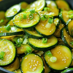 - Medium zucchinis - Sesame oil - Soy sauce - Minced garlic The main stars of this dish are the zucchinis. I like to use medium zucchinis. They are tender and perfect for this recipe. The sesame oil adds a rich flavor that makes every bite special. The soy sauce brings a salty and savory touch. Minced garlic adds depth and aroma. - Grated ginger - Sugar - Green onion - Sesame seeds Grated ginger is my secret weapon. It gives a fresh, zesty kick. A little sugar balances the flavors, making the dish pop. Chopped green onion adds a nice crunch and color. Don't forget the sesame seeds! They give a lovely nutty flavor and a nice visual appeal. - Salt - Other spices or herbs While salt is optional, it can enhance the taste. You might also want to explore other spices or herbs. A touch of chili flakes can add heat, while fresh herbs like cilantro can brighten the dish. Feel free to experiment! - Rinse and julienne the zucchinis - Measure and prepare the remaining ingredients Start by rinsing the zucchinis under cool water. This step helps remove any dirt. Trim the ends of each zucchini. Then, cut them into thin strips, known as julienne. Aim for even pieces to ensure they cook uniformly. Next, gather your other ingredients. Measure out the sesame oil, soy sauce, minced garlic, and grated ginger. Having everything ready makes cooking much easier. - Heat sesame oil in a skillet - Sauté zucchini and add seasonings In a large skillet, heat the sesame oil over medium heat. You want the oil to shimmer, not smoke. Once it’s ready, add the julienned zucchini. Sauté for about 2-3 minutes. Stir gently until the zucchini starts to soften. Next, add the minced garlic, grated ginger, and soy sauce. Stir well to combine. Cook this mixture for another 2 minutes. The aroma will be fantastic! - Sweeten with sugar - Garnish and serve Now, sprinkle in the sugar. Mix until it dissolves. This step helps caramelize the dish lightly. Let it cook for an additional 1-2 minutes. You want the zucchini tender but not mushy. Once done, take the skillet off the heat. Stir in the chopped green onion and season with salt to taste. Transfer the zucchini to a serving dish. Finally, garnish with sesame seeds before serving. Enjoy your Korean zucchini delight! For the full recipe, check the earlier section. To start, look for zucchinis that feel firm. Fresh zucchinis have smooth skin without bruises. A shiny skin is a good sign of freshness. Choose medium-sized zucchinis, as they have the best flavor. Avoid large zucchinis, as they can be watery and less tasty. A dark green color usually means it’s ripe and ready to eat. Cooking time matters for tenderness. If you like your zucchini soft, cook it a bit longer. For a firmer bite, reduce the cooking time to just a few minutes. To avoid soggy zucchini, don’t overcrowd the skillet. This keeps the heat high and helps them sauté rather than steam. Stir gently to ensure even cooking without crushing the pieces. When serving, arrange your zucchini in a nice dish. You can layer them or pile them high for a lovely look. For garnish, sprinkle sesame seeds on top. Chopped green onions add color and a fresh touch. You can also serve this dish with rice or noodles for a full meal. {{image_2}} You can change the main ingredient if you want. Instead of zucchini, try eggplant or bell peppers. Both add great taste and texture. You can also switch oils. Use olive oil or avocado oil if you prefer. Each oil brings a different flavor to the dish. To spice things up, add chili flakes for heat. A pinch will make the dish lively! You can also mix in other vegetables. Carrots or bell peppers can add sweetness and color. This gives your dish a fun twist while keeping it healthy. Serve this zucchini side with rice or noodles for a complete meal. It pairs well with both! If you want protein, add grilled chicken or tofu. These choices will make the meal more filling and balanced. For the full recipe, check out the Korean Zucchini Delight section. After you enjoy your Korean zucchini side dish, let it cool down. Place leftovers in a container. I recommend using an airtight container. This keeps the zucchini fresh for about 3 to 4 days in the fridge. When you want to eat it again, just reheat it in a pan over medium heat. This method helps keep the texture nice. If you want to save your zucchini for later, freezing is a great option. Start by letting it cool completely. Then, place it in a freezer-safe bag. Try to remove as much air as possible to prevent freezer burn. Your zucchini side dish can last up to 2 months in the freezer. When you’re ready to use it, take it out and let it thaw in the fridge overnight. To reheat, warm it up on the stove over low heat until hot. To keep your zucchini fresh, use glass or plastic containers. They help lock in moisture and flavor. Avoid using metal containers, as they can react with the food. When reheating, do it gently. This keeps the zucchini from getting mushy. Adding a splash of water while reheating can help maintain its texture and flavor. The best way to cook zucchini is to sauté it. This method keeps the zucchini tender but not mushy. You can also grill or roast it for a smoky flavor. Here’s how I do it: - Sauté: Heat sesame oil over medium heat. Add julienned zucchini, and cook for 2-3 minutes. - Grill: Slice zucchini into rounds. Brush with oil and grill until tender. - Roast: Cut zucchini into chunks, toss with oil, and roast at 400°F for 15-20 minutes. Cooking zucchini this way makes it taste great and keeps it healthy. Yes, you can make this dish ahead of time. It’s great for meal prep. Just follow these steps: - Cook the zucchini as instructed. - Let it cool completely. - Store it in an airtight container in the fridge. You can keep it for up to three days. Just reheat in a pan when you’re ready to eat. Korean zucchini pairs well with many dishes. Here are some ideas: - Serve it with rice or noodles. - Pair it with grilled chicken or fish. - Add it to a vegetable platter. These options make it a versatile side dish for any meal. You can easily adjust flavors for dietary needs. Here are some tips: - Vegan: Use soy sauce or tamari for a vegan option. Skip any animal products. - Gluten-free: Choose gluten-free soy sauce or coconut aminos. These swaps keep the dish tasty for everyone. For the full process, check out the detailed preparation above for the Korean Zucchini Delight recipe. In this blog post, we explored how to make a tasty Korean zucchini dish. We covered essential ingredients, cooking steps, and tips for storing. Each section helps you create the best meal possible. Remember, you can adjust ingredients to fit your taste. Don’t be afraid to try different flavors and pairings. Enjoy cooking and sharing this delicious dish with others!