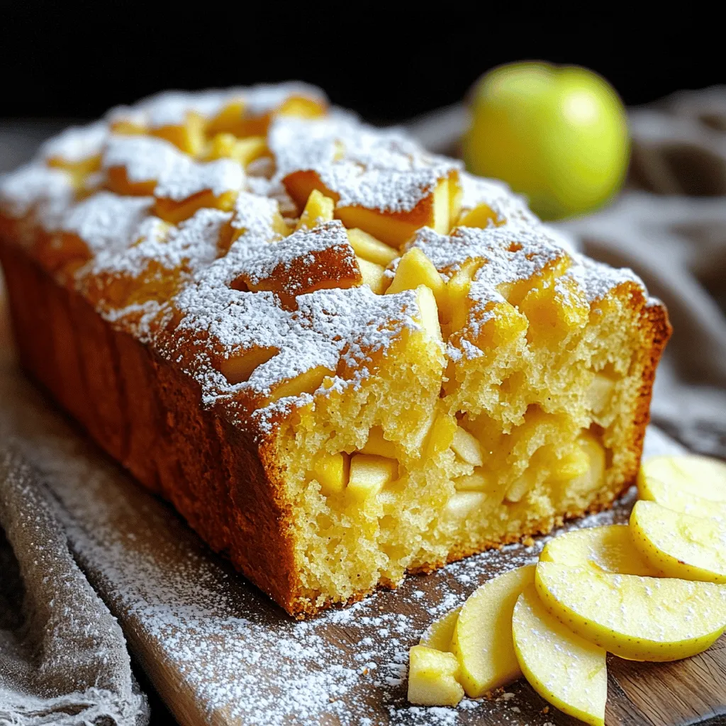 - 2 cups all-purpose flour - 1 tablespoon baking powder - 1 teaspoon ground cinnamon - ½ teaspoon salt - ¾ cup granulated sugar - 2 large eggs - ½ cup whole milk - ½ cup unsalted butter, melted - 1 teaspoon vanilla extract - 2 cups peeled and diced apples (Granny Smith recommended) - ½ cup powdered sugar (for glaze) - 2 tablespoons milk (for glaze) The right ingredients make all the difference. Using fresh apples gives the best flavor. I suggest Granny Smith apples because they add a nice tartness. You want to balance the sweetness of the bread. - For gluten-free baking, try almond or oat flour. - You can use coconut oil or vegan butter for dairy-free needs. - Honeycrisp or Fuji apples work well too if you can't find Granny Smith. Feel free to mix and match based on your taste and dietary needs. Making small changes can keep this recipe fun and fresh. If you need the full recipe, check out the complete guide. Start by combining your dry ingredients. In a medium bowl, whisk together 2 cups of all-purpose flour, 1 tablespoon of baking powder, 1 teaspoon of ground cinnamon, and ½ teaspoon of salt. This mix gives the bread its structure and flavor. Next, mix your wet ingredients. In a large bowl, beat ¾ cup of granulated sugar with 2 large eggs. Make the mixture light and fluffy. Now, stir in ½ cup of melted unsalted butter, ½ cup of whole milk, and 1 teaspoon of vanilla extract. Combine everything well. Now it's time to fold in the apples. Take 2 cups of peeled and diced apples, like Granny Smith, and gently mix them into the batter. This adds sweetness and texture to your bread. Be careful not to overmix, as this can make the bread tough. Preheat your oven to 350°F (175°C). While it heats, grease a 9x5-inch loaf pan or line it with parchment paper. This helps the bread come out easily later. Pour the batter into your prepared loaf pan. Use a spatula to smooth the top. This helps it bake evenly. Bake your bread for 55-65 minutes. To check for doneness, insert a toothpick into the center. If it comes out clean, the bread is ready. If not, give it a few more minutes. For the glaze, whisk together ½ cup of powdered sugar and 2 tablespoons of milk in a small bowl. Mix until smooth. Once the bread is cool, drizzle the glaze over the top. Use a spoon to create a nice pattern. Serve your bread warm. Slice it and place it on a rustic wooden board. Add a light dusting of powdered sugar and a few apple slices on the side for a lovely touch. Enjoy! For the full recipe, check the earlier section. To get the best texture in your Country Apple Fritter Bread, do not overmix the batter. Overmixing can make the bread tough. You want it light and fluffy. Mix just until the dry and wet ingredients blend. After baking, if you have leftovers, store the bread in an airtight container. This keeps it moist and fresh for a few days. You can also wrap it in plastic wrap for extra protection. Baking time can change based on your oven and the pan you use. Check your bread around the 55-minute mark. If a toothpick comes out clean, it's done. For high-altitude baking, you may need to adjust the baking time and temperature slightly. Try adding a few extra minutes or lowering the temperature by 25°F to help the bread set properly. Spicing up your Country Apple Fritter Bread is easy. You can add nuts like walnuts or pecans for a nice crunch. Incorporating spices like nutmeg or ginger can also boost the flavor. For an extra zesty kick, try adding citrus zest. Lemon or orange zest pairs well with apples and adds brightness. {{image_2}} You can easily change the flavor of your Country Apple Fritter Bread. One great option is caramel apple fritter bread. Just add ½ cup of caramel sauce to your batter. This gives the bread a rich, sweet taste. You can spread more caramel on top for extra flavor. Another fun choice is cinnamon raisin fritter bread. Substitute 1 cup of diced apples with 1 cup of raisins. You can add 1 teaspoon of vanilla extract for a deeper flavor. This twist is great for raisin lovers! If you want a vegan version, swap the eggs for flax eggs. Mix 1 tablespoon of flaxseed meal with 2.5 tablespoons of water. Let it sit for five minutes to thicken. Use plant-based milk instead of whole milk. You can also replace the butter with coconut oil. For keto-friendly alternatives, use almond flour instead of all-purpose flour. You can use a sugar substitute like erythritol. This keeps the carbs low while still tasting great. For a fall twist, try adding 1 cup of cranberries. You can mix them into the batter along with the apples. This adds a tart flavor that balances the sweetness. Incorporate pumpkin for a seasonal variation. Add 1 cup of pumpkin puree into the batter. This gives the bread a moist texture and a lovely color. It's perfect for autumn gatherings! For the full recipe, check out the Country Apple Fritter Bread recipe above. To keep your Country Apple Fritter Bread fresh, store it at room temperature. Wrap it well in plastic wrap or foil. This method helps keep the bread soft. If you live in a humid area, consider refrigeration. Use an airtight container to avoid dry bread. If you want to freeze the bread, wrap it tightly in plastic wrap first. Then, place it in a freezer bag or an airtight container. This helps to keep out air and moisture. The bread can last up to three months in the freezer. When you're ready to enjoy it, just thaw it overnight in the fridge. To reheat, use an oven set at 350°F (175°C). Place the bread in for about 10-15 minutes. This warms it nicely without drying it out. You can also use a microwave. Heat it for about 20 seconds. If you want to keep it moist, cover it with a damp paper towel. Enjoy your warm slice! To keep your bread from sinking, mix the batter gently. Overmixing leads to dense bread. Make sure to fold in the apples carefully. This keeps the air in the batter. You can also adjust the baking powder. If your bread sinks, it might have too little or too much baking powder. Follow the recipe closely for best results. Yes, you can use many fruits! Pears, peaches, or berries work great. Each fruit adds a new flavor. For a tropical twist, try pineapple. Mix two fruits for a fun combo. Just keep the amount similar to the apples. This way, the batter maintains the right texture. Experiment with your favorite fruits! Check your bread with a toothpick. Insert it into the center of the loaf. If it comes out clean, your bread is done. You can also look at the color. The top should be golden brown. If the edges pull away from the pan, that’s a good sign too. With these tips, you’ll know exactly when your bread is ready for that delicious slice! This blog post covers essential ingredients and step-by-step instructions to make delicious apple fritter bread. We explored substitutions, baking tips, and fun variations to enhance your recipe. Always remember to mix carefully and store properly to keep your bread fresh. Whether you prefer classic apple or seasonal variations, you'll find options that excite your taste buds. Enjoy baking and sharing this delightful treat with friends and family!