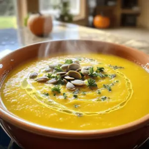 For a cozy fall meal, try the Harvest Pumpkin & Apple Soup. This soup warms your soul. It blends sweet apples and rich pumpkin. You can make it in just 30 minutes. This recipe serves four and is perfect for chilly days. - 2 cups pumpkin puree (canned or roasted) - 1 large apple, peeled and chopped (preferably Granny Smith) - 1 medium onion, diced - 2 cloves garlic, minced - 4 cups vegetable broth - 1 cup coconut milk - 1 teaspoon ground cinnamon - 1/2 teaspoon nutmeg - 2 tablespoons olive oil - Salt and pepper to taste - Optional: toasted pumpkin seeds for garnish - Fresh parsley, chopped for garnish Each ingredient plays a role. Pumpkin brings creaminess, while apple adds sweetness. Onion and garlic give depth. The spices warm the soup with cozy flavors. Coconut milk makes it rich and smooth. You can change some ingredients to fit your taste. Use butternut squash instead of pumpkin for a slight twist. Swap the Granny Smith apple for a sweeter option, like Fuji. If you prefer a different base, try chicken broth instead of vegetable broth. For a nut-free version, skip the coconut milk and use oat or almond milk. This way, you can enjoy the soup your way. Start by gathering your ingredients. You will need pumpkin puree, apple, onion, garlic, vegetable broth, coconut milk, and spices. Peel and chop the apple. Dice the onion and mince the garlic. This prep makes cooking smooth and quick. 1. Heat the olive oil in a large pot over medium heat. 2. Add the diced onion. Sauté it until it turns soft and clear, about 5 minutes. 3. Stir in the minced garlic and chopped apple. Cook for 3 more minutes until you smell a lovely aroma. 4. Now, add the pumpkin puree, vegetable broth, cinnamon, nutmeg, salt, and pepper. Mix everything well. 5. Bring the soup to a boil. Then, lower the heat and let it simmer for 15 minutes. This helps the flavors blend nicely. After simmering, remove the pot from heat. Pour in the coconut milk and stir it in well. For a smooth texture, use an immersion blender to blend the soup until creamy. If you don't have one, blend it in batches with a regular blender. Taste your soup and see if it needs more salt or pepper. Adjust the seasoning to your liking. This step ensures every spoonful is delicious. Serve hot and enjoy this warm and comforting soup. For the full recipe, check out the details above. To make your Harvest Pumpkin & Apple Soup truly shine, focus on the spices. Ground cinnamon and nutmeg add warmth. You can also try adding a pinch of cayenne for some heat. If you love herbs, a sprinkle of thyme or sage brings earthiness. Always taste as you go. This lets you adjust flavors to your liking. Garnishes can make your soup look special. Toasted pumpkin seeds add crunch. They also give a nice visual contrast. Fresh parsley brightens the dish and offers a fresh taste. You could try a drizzle of coconut milk on top. This adds creaminess and looks inviting. For a twist, add a swirl of balsamic glaze for flavor and flair. One common mistake is overcooking the soup. After adding coconut milk, warm it gently. Boiling can change its texture. Another mistake is not blending well. A smooth soup feels rich and comforting. If you don’t have an immersion blender, blend in batches. Lastly, check seasoning before serving. A little salt can enhance all flavors. Follow these tips for a perfect bowl of soup. {{image_2}} You can change up the pumpkin soup quite a bit. Use sweet potatoes instead of pumpkin for a twist. They add a rich flavor and creaminess. You might also try butternut squash, which gives a nice sweetness, too. If you want a bit of spice, add some ginger or chili flakes. You can even swap the apple for pears for a sweeter taste. This soup is easy to make vegan or gluten-free. The base is already dairy-free with coconut milk! Just make sure your vegetable broth is gluten-free. If you want more protein, add some cooked lentils or chickpeas. They blend well and make the soup heartier. You can also use almond milk instead of coconut milk for a different taste. When serving, consider topping it with toasted pumpkin seeds. They add crunch and flavor! A sprinkle of fresh parsley gives a pop of color. Serve the soup with warm, crusty bread for a complete meal. Pair it with a simple salad for a light side. You can even make it a cozy dinner by adding grilled cheese sandwiches. Enjoy your warm bowl of goodness! To store your leftover soup, let it cool first. Use an airtight container. Glass or plastic containers work well. Fill the container with soup, leaving some space at the top. This helps prevent spills. Seal the container tightly and place it in the fridge. Your soup will stay fresh for about three to four days. If you want to keep your soup longer, freezing is a great idea. Use freezer-safe containers or bags. Pour the cooled soup into the container, again leaving space at the top. Label the bags with the date and type of soup. You can freeze it for up to three months. When you're ready to eat, just thaw it overnight in the fridge. To reheat your soup, you can use the stovetop or microwave. If using the stovetop, pour the soup into a pot. Heat it on medium-low, stirring often. This helps it warm evenly. If using the microwave, place the soup in a microwave-safe bowl. Heat in short bursts, stirring in between. This prevents hot spots. Enjoy your warm soup! For the full recipe, check out the Harvest Pumpkin & Apple Soup. You can serve many things with pumpkin soup. I like to pair it with crusty bread. A warm baguette or sourdough is great for dipping. You can also add a side salad. A simple green salad with a light dressing works well. For a heartier meal, try a grilled cheese sandwich. The gooey cheese mixes well with the soup's warmth. Pumpkin soup lasts about three to five days in the fridge. Store it in an airtight container. Make sure it cools down first before you put it in the fridge. This keeps it fresh and safe to eat. Always check for any off smells or changes in texture before you enjoy it again. Yes, you can make pumpkin soup ahead of time. It actually tastes better the next day. The flavors blend and deepen overnight. Just store it in the fridge after it cools. You can also freeze it for up to three months. Just thaw it overnight in the fridge before reheating. For the best taste, reheat gently on the stove. For a full recipe, check out the Harvest Pumpkin & Apple Soup. In this post, we explored making harvest pumpkin and apple soup. We covered key ingredients, cooking steps, and tips for delicious flavors. Remember to experiment with substitutions and variations to create your perfect dish. Storing leftovers and reheating properly ensures you enjoy this soup longer. Don’t forget to try out different garnishes and pairings to enhance your meal. Follow these steps, and you’ll impress your family and friends with your cooking skills. Enjoy making this tasty, seasonal soup!